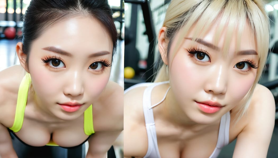 Tags: 21872187, SDXL
{"3": {"inputs": {"seed": 934907102463237, "steps": 64, "cfg": 7.8, "sampler_name": "dpmpp_2m", "scheduler": "karras", "denoise": 1.0, "model": ["27", 0], "positive": ["6", 0], "negative": ["7", 0], "latent_image": ["5", 0]}, "class_type": "KSampler"}, "4": {"inputs": {"ckpt_name": "juggernautxl.safetensors"}, "class_type": "CheckpointLoaderSimple"}, "5": {"inputs": {"width": 1344, "height": 768, "batch_size": 1}, "class_type": "EmptyLatentImage"}, "6": {"inputs": {"text": "28 year old girl, (chinese:1.10), (ukrainian:1.13), (japanese:1.05), (pale skin:1.13), (cute:1.05), (eyelashes:1.09), (slim:1.10), (beautiful eyes:0.96), (seductive pose:0.95), (seductive facial expression:1.07), (blush:1.06), (detailed face:0.96), (double eyelids:0.99), (idol:0.99), (sexy lips:1.03), (on all fours:0.95), (spreading ass cheeks:1.05), (from behind:1.13), (backboob:1.07), (in skimpy gym outfit:1.01) at a gym, (natural looking skin:1.00), (portra:1.08), (soft lighting:1.05), (skin fuzz:1.07), (detailed skin:1.03), (candid cinema:1.00), (film:1.08), (RAW:1.09), (textured skin:1.01)", "clip": ["27", 1]}, "class_type": "CLIPTextEncode"}, "7": {"inputs": {"text": "(watermark:1.11), (low resolution:1.13), (worst quality:1.12), (bad hands:1.13), (twisted:1.12), (open mouth:1.13), (distorted:1.06)", "clip": ["27", 1]}, "class_type": "CLIPTextEncode"}, "8": {"inputs": {"samples": ["3", 0], "vae": ["4", 2]}, "class_type": "VAEDecode"}, "25": {"inputs": {"lora_name": "nudify_xl.safetensors", "strength_model": 0.16, "strength_clip": 0.08, "model": ["4", 0], "clip": ["4", 1]}, "class_type": "LoraLoader"}, "26": {"inputs": {"lora_name": "shirtlift_SDXL_v2.safetensors", "strength_model": 0.11, "strength_clip": 0.04, "model": ["25", 0], "clip": ["25", 1]}, "class_type": "LoraLoader"}, "27": {"inputs": {"lora_name": "PerfectEyesXL.safetensors", "strength_model": 0.06, "strength_clip": 0.02, "model": ["26", 0], "clip": ["26", 1]}, "class_type": "LoraLoader"}, "30": {"inputs": {"model_name": "4x_NMKD-Superscale-SP_178000_G.pth"}, "class_type": "UpscaleModelLoader"}, "31": {"inputs": {"upscale_model": ["30", 0], "image": ["8", 0]}, "class_type": "ImageUpscaleWithModel"}, "32": {"inputs": {"upscale_method": "lanczos", "scale_by": 0.5, "image": ["31", 0]}, "class_type": "ImageScaleBy"}, "33": {"inputs": {"pixels": ["32", 0], "vae": ["4", 2]}, "class_type": "VAEEncode"}, "34": {"inputs": {"seed": 934907102463237, "steps": 64, "cfg": 7.8, "sampler_name": "dpmpp_2m", "scheduler": "karras", "denoise": 0.3, "model": ["27", 0], "positive": ["6", 0], "negative": ["7", 0], "latent_image": ["33", 0]}, "class_type": "KSampler"}, "36": {"inputs": {"samples": ["34", 0], "vae": ["4", 2]}, "class_type": "VAEDecode"}, "39": {"inputs": {"filename_prefix": "comfyapi-1733022523715", "images": ["36", 0]}, "class_type": "SaveImage"}}