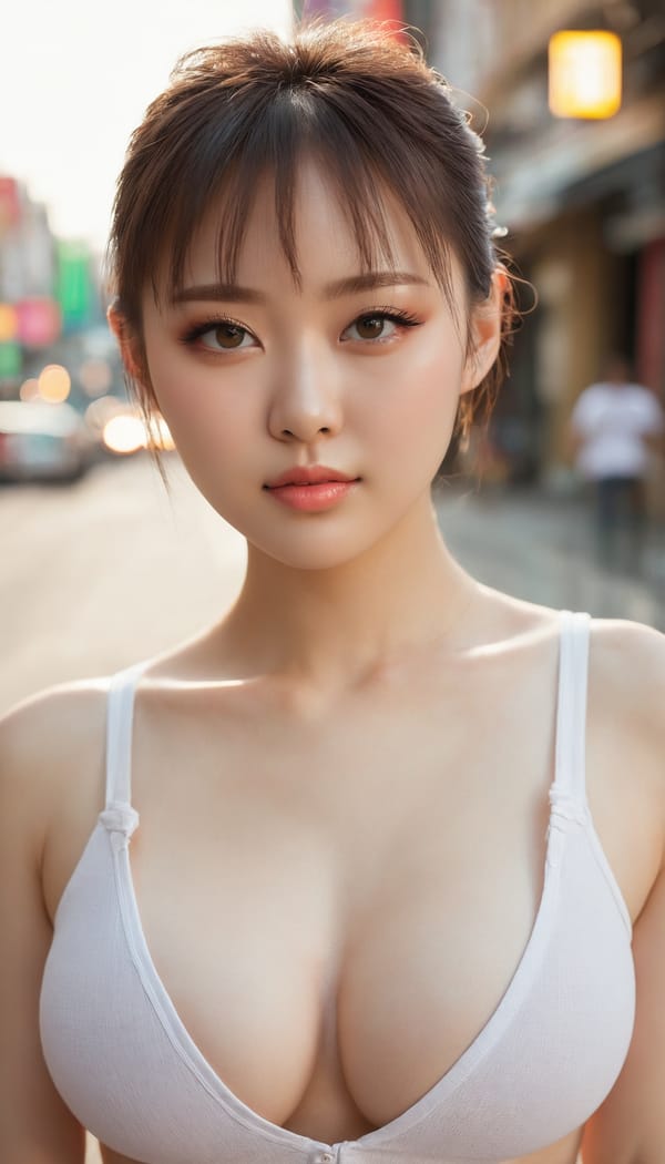 Tags: 21872187, SDXL
{"3": {"inputs": {"seed": 355942699839084, "steps": 32, "cfg": 5.76, "sampler_name": "dpmpp_2m", "scheduler": "karras", "denoise": 1.0, "model": ["27", 0], "positive": ["6", 0], "negative": ["7", 0], "latent_image": ["5", 0]}, "class_type": "KSampler"}, "4": {"inputs": {"ckpt_name": "juggernautxl.safetensors"}, "class_type": "CheckpointLoaderSimple"}, "5": {"inputs": {"width": 768, "height": 1344, "batch_size": 1}, "class_type": "EmptyLatentImage"}, "6": {"inputs": {"text": "26 year old girl, (russian:1.10), (chinese:0.96), (blush:1.04), (eyelashes:0.95), (temptress:1.10), (detailed face:1.04), (cute:1.02), (double eyelids:0.98), (idol:0.96), (seductive facial expression:1.12), (beautiful eyes:1.08), (pale skin:0.99), (seductive pose:1.14), (slim:1.12), (sexy lips:1.04), (in a seductive pose:1.02), (large perky breasts:1.03), (cleavage:1.13), (thigh gap:0.96), (white tanktop:1.09), busy street, (natural looking skin:1.02), (detailed skin:1.09), (soft lighting:1.06), (skin fuzz:1.08), (RAW:1.08), (candid cinema:1.07), (textured skin:1.01), (portra:1.08), (film:1.09)", "clip": ["27", 1]}, "class_type": "CLIPTextEncode"}, "7": {"inputs": {"text": "(watermark:1.07), (open mouth:1.05), (worst quality:1.06), (twisted:1.14), (bad hands:1.14), (low resolution:1.12), (distorted:1.09)", "clip": ["27", 1]}, "class_type": "CLIPTextEncode"}, "8": {"inputs": {"samples": ["3", 0], "vae": ["4", 2]}, "class_type": "VAEDecode"}, "25": {"inputs": {"lora_name": "nudify_xl.safetensors", "strength_model": 0.07, "strength_clip": 0.05, "model": ["4", 0], "clip": ["4", 1]}, "class_type": "LoraLoader"}, "26": {"inputs": {"lora_name": "shirtlift_SDXL_v2.safetensors", "strength_model": 0.0, "strength_clip": 0.06, "model": ["25", 0], "clip": ["25", 1]}, "class_type": "LoraLoader"}, "27": {"inputs": {"lora_name": "PerfectEyesXL.safetensors", "strength_model": 0.06, "strength_clip": 0.05, "model": ["26", 0], "clip": ["26", 1]}, "class_type": "LoraLoader"}, "30": {"inputs": {"model_name": "4x_NMKD-Superscale-SP_178000_G.pth"}, "class_type": "UpscaleModelLoader"}, "31": {"inputs": {"upscale_model": ["30", 0], "image": ["8", 0]}, "class_type": "ImageUpscaleWithModel"}, "32": {"inputs": {"upscale_method": "lanczos", "scale_by": 0.5, "image": ["31", 0]}, "class_type": "ImageScaleBy"}, "33": {"inputs": {"pixels": ["32", 0], "vae": ["4", 2]}, "class_type": "VAEEncode"}, "34": {"inputs": {"seed": 355942699839084, "steps": 32, "cfg": 5.76, "sampler_name": "dpmpp_2m", "scheduler": "karras", "denoise": 0.3, "model": ["27", 0], "positive": ["6", 0], "negative": ["7", 0], "latent_image": ["33", 0]}, "class_type": "KSampler"}, "36": {"inputs": {"samples": ["34", 0], "vae": ["4", 2]}, "class_type": "VAEDecode"}, "39": {"inputs": {"filename_prefix": "comfyapi-1719404759506", "images": ["36", 0]}, "class_type": "SaveImage"}}
