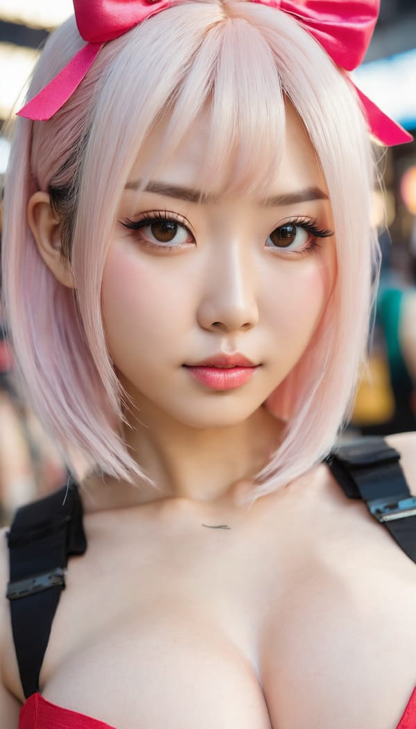 Tags: 21872187, SDXL
{"3": {"inputs": {"seed": 402259645922000, "steps": 32, "cfg": 6.68, "sampler_name": "dpmpp_2m", "scheduler": "karras", "denoise": 1.0, "model": ["27", 0], "positive": ["6", 0], "negative": ["7", 0], "latent_image": ["5", 0]}, "class_type": "KSampler"}, "4": {"inputs": {"ckpt_name": "juggernautxl.safetensors"}, "class_type": "CheckpointLoaderSimple"}, "5": {"inputs": {"width": 768, "height": 1344, "batch_size": 1}, "class_type": "EmptyLatentImage"}, "6": {"inputs": {"text": "28 year old girl, (chinese:1.08), (beautiful eyes:0.95), (seductive facial expression:1.04), (pale skin:0.96), (blush:1.02), (double eyelids:1.01), (sexy lips:1.11), (seductive pose:1.04), (detailed face:1.09), (eyelashes:0.96), (idol:0.98), (temptress:1.02), (slim:1.07), (cute:1.11), (in a seductive pose:1.09), (large perky breasts:1.10), (cleavage:0.98), (thigh gap:1.01), (in a cosplay:1.05) at comiket posing for camera, (natural looking skin:1.00), (skin fuzz:1.03), (RAW:1.03), (soft lighting:1.01), (textured skin:1.00), (film:1.07), (detailed skin:1.02), (portra:1.03), (candid cinema:1.04)", "clip": ["27", 1]}, "class_type": "CLIPTextEncode"}, "7": {"inputs": {"text": "(worst quality:1.06), (twisted:1.11), (watermark:1.12), (bad hands:1.12), (distorted:1.08), (open mouth:1.10), (low resolution:1.11)", "clip": ["27", 1]}, "class_type": "CLIPTextEncode"}, "8": {"inputs": {"samples": ["3", 0], "vae": ["4", 2]}, "class_type": "VAEDecode"}, "25": {"inputs": {"lora_name": "nudify_xl.safetensors", "strength_model": 0.14, "strength_clip": 0.08, "model": ["4", 0], "clip": ["4", 1]}, "class_type": "LoraLoader"}, "26": {"inputs": {"lora_name": "shirtlift_SDXL_v2.safetensors", "strength_model": 0.03, "strength_clip": 0.01, "model": ["25", 0], "clip": ["25", 1]}, "class_type": "LoraLoader"}, "27": {"inputs": {"lora_name": "PerfectEyesXL.safetensors", "strength_model": 0.04, "strength_clip": 0.16, "model": ["26", 0], "clip": ["26", 1]}, "class_type": "LoraLoader"}, "30": {"inputs": {"model_name": "4x_NMKD-Superscale-SP_178000_G.pth"}, "class_type": "UpscaleModelLoader"}, "31": {"inputs": {"upscale_model": ["30", 0], "image": ["8", 0]}, "class_type": "ImageUpscaleWithModel"}, "32": {"inputs": {"upscale_method": "lanczos", "scale_by": 0.5, "image": ["31", 0]}, "class_type": "ImageScaleBy"}, "33": {"inputs": {"pixels": ["32", 0], "vae": ["4", 2]}, "class_type": "VAEEncode"}, "34": {"inputs": {"seed": 402259645922000, "steps": 32, "cfg": 6.68, "sampler_name": "dpmpp_2m", "scheduler": "karras", "denoise": 0.3, "model": ["27", 0], "positive": ["6", 0], "negative": ["7", 0], "latent_image": ["33", 0]}, "class_type": "KSampler"}, "36": {"inputs": {"samples": ["34", 0], "vae": ["4", 2]}, "class_type": "VAEDecode"}, "39": {"inputs": {"filename_prefix": "comfyapi-1733948139187", "images": ["36", 0]}, "class_type": "SaveImage"}}