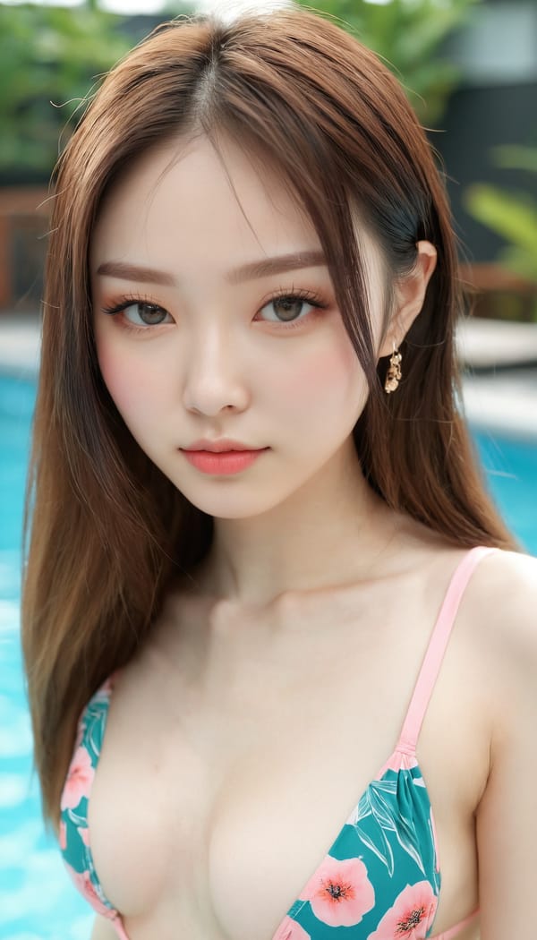 Tags: 21872187, SDXL
{"3": {"inputs": {"seed": 691773435787767, "steps": 64, "cfg": 7.07, "sampler_name": "dpmpp_2m", "scheduler": "karras", "denoise": 1.0, "model": ["27", 0], "positive": ["6", 0], "negative": ["7", 0], "latent_image": ["5", 0]}, "class_type": "KSampler"}, "4": {"inputs": {"ckpt_name": "juggernautxl.safetensors"}, "class_type": "CheckpointLoaderSimple"}, "5": {"inputs": {"width": 768, "height": 1344, "batch_size": 1}, "class_type": "EmptyLatentImage"}, "6": {"inputs": {"text": "22 year old girl, (russian:0.95), (chinese:0.99), (sexy lips:1.06), (double eyelids:0.99), (pale skin:1.08), (temptress:1.07), (seductive pose:0.97), (seductive facial expression:1.09), (detailed face:1.10), (cute:1.10), (slim:1.05), (beautiful eyes:1.02), (blush:1.08), (idol:0.96), (perky ass:0.95), (exposed ass:1.01), (looking back:1.03), (sexy ass:1.08), (thigh gap:0.95), (in a swimsuit:0.97) at a pool, (portra:1.01), (RAW:1.06), (skin fuzz:1.01), (soft lighting:1.07), (film:1.07), (natural looking skin:1.03), (textured skin:1.01), (detailed skin:1.06), (candid cinema:1.05)", "clip": ["27", 1]}, "class_type": "CLIPTextEncode"}, "7": {"inputs": {"text": "(watermark:1.12), (low resolution:1.14), (distorted:1.11), (worst quality:1.06), (bad hands:1.13), (open mouth:1.08), (twisted:1.12)", "clip": ["27", 1]}, "class_type": "CLIPTextEncode"}, "8": {"inputs": {"samples": ["3", 0], "vae": ["4", 2]}, "class_type": "VAEDecode"}, "25": {"inputs": {"lora_name": "nudify_xl.safetensors", "strength_model": 0.36, "strength_clip": 0.0, "model": ["4", 0], "clip": ["4", 1]}, "class_type": "LoraLoader"}, "26": {"inputs": {"lora_name": "shirtlift_SDXL_v2.safetensors", "strength_model": 0.14, "strength_clip": 0.01, "model": ["25", 0], "clip": ["25", 1]}, "class_type": "LoraLoader"}, "27": {"inputs": {"lora_name": "PerfectEyesXL.safetensors", "strength_model": 0.05, "strength_clip": 0.18, "model": ["26", 0], "clip": ["26", 1]}, "class_type": "LoraLoader"}, "30": {"inputs": {"model_name": "4x_NMKD-Superscale-SP_178000_G.pth"}, "class_type": "UpscaleModelLoader"}, "31": {"inputs": {"upscale_model": ["30", 0], "image": ["8", 0]}, "class_type": "ImageUpscaleWithModel"}, "32": {"inputs": {"upscale_method": "lanczos", "scale_by": 0.5, "image": ["31", 0]}, "class_type": "ImageScaleBy"}, "33": {"inputs": {"pixels": ["32", 0], "vae": ["4", 2]}, "class_type": "VAEEncode"}, "34": {"inputs": {"seed": 691773435787767, "steps": 64, "cfg": 7.07, "sampler_name": "dpmpp_2m", "scheduler": "karras", "denoise": 0.3, "model": ["27", 0], "positive": ["6", 0], "negative": ["7", 0], "latent_image": ["33", 0]}, "class_type": "KSampler"}, "36": {"inputs": {"samples": ["34", 0], "vae": ["4", 2]}, "class_type": "VAEDecode"}, "39": {"inputs": {"filename_prefix": "comfyapi-1731557921962", "images": ["36", 0]}, "class_type": "SaveImage"}}