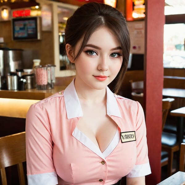 Tags: 21872187, SDXL
{"3": {"inputs": {"seed": 757715381779708, "steps": 64, "cfg": 7.14, "sampler_name": "dpmpp_2m", "scheduler": "karras", "denoise": 1.0, "model": ["27", 0], "positive": ["6", 0], "negative": ["7", 0], "latent_image": ["5", 0]}, "class_type": "KSampler"}, "4": {"inputs": {"ckpt_name": "juggernautXL_v8Rundiffusion.safetensors"}, "class_type": "CheckpointLoaderSimple"}, "5": {"inputs": {"width": 1024, "height": 1024, "batch_size": 1}, "class_type": "EmptyLatentImage"}, "6": {"inputs": {"text": "21 year old girl, (seductive pose:1.06), (cute:1.12), (temptress:0.99), (blush:1.12), (idol:1.07), (pale skin:1.12), (slim:1.02), (detailed face:0.99), (seductive facial expression:1.04), (beautiful eyes:1.08), (sexy lips:0.97), (double eyelids:1.03), (in a seductive pose:1.14), (large perky breasts:0.95), (cleavage:1.10), (thigh gap:1.03), (a waitress in uniform:1.09) working at a restaurant, (film:1.01), (candid cinema:1.09), (skin fuzz:1.00), (textured skin:1.01), (natural looking skin:1.05), (soft lighting:1.00), (RAW:1.08), (detailed skin:1.03), (portra:1.07)", "clip": ["27", 1]}, "class_type": "CLIPTextEncode"}, "7": {"inputs": {"text": "(worst quality:1.09), (watermark:1.11), (twisted:1.11), (distorted:1.05), (open mouth:1.10), (low resolution:1.07), (bad hands:1.07)", "clip": ["27", 1]}, "class_type": "CLIPTextEncode"}, "8": {"inputs": {"samples": ["3", 0], "vae": ["4", 2]}, "class_type": "VAEDecode"}, "25": {"inputs": {"lora_name": "nudify_xl.safetensors", "strength_model": 0.39, "strength_clip": 0.22, "model": ["4", 0], "clip": ["4", 1]}, "class_type": "LoraLoader"}, "26": {"inputs": {"lora_name": "shirtlift_SDXL_v2.safetensors", "strength_model": 0.02, "strength_clip": 0.19, "model": ["25", 0], "clip": ["25", 1]}, "class_type": "LoraLoader"}, "27": {"inputs": {"lora_name": "PerfectEyesXL.safetensors", "strength_model": 0.07, "strength_clip": 0.09, "model": ["26", 0], "clip": ["26", 1]}, "class_type": "LoraLoader"}, "30": {"inputs": {"model_name": "4x_NMKD-Superscale-SP_178000_G.pth"}, "class_type": "UpscaleModelLoader"}, "31": {"inputs": {"upscale_model": ["30", 0], "image": ["8", 0]}, "class_type": "ImageUpscaleWithModel"}, "32": {"inputs": {"upscale_method": "lanczos", "scale_by": 0.5, "image": ["31", 0]}, "class_type": "ImageScaleBy"}, "33": {"inputs": {"pixels": ["32", 0], "vae": ["4", 2]}, "class_type": "VAEEncode"}, "34": {"inputs": {"seed": 757715381779708, "steps": 64, "cfg": 7.14, "sampler_name": "dpmpp_2m", "scheduler": "karras", "denoise": 0.3, "model": ["27", 0], "positive": ["6", 0], "negative": ["7", 0], "latent_image": ["33", 0]}, "class_type": "KSampler"}, "36": {"inputs": {"samples": ["34", 0], "vae": ["4", 2]}, "class_type": "VAEDecode"}, "39": {"inputs": {"filename_prefix": "comfyapi-1707966272102", "images": ["36", 0]}, "class_type": "SaveImage"}}