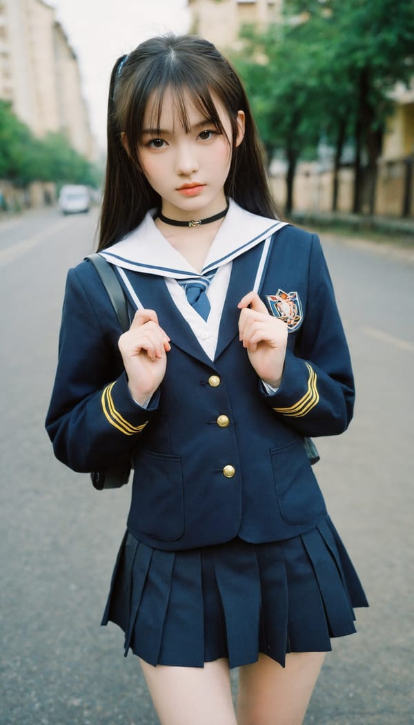 Tags: 21872187, SDXL
{"3": {"inputs": {"seed": 632883102043295, "steps": 32, "cfg": 6.13, "sampler_name": "dpmpp_2m", "scheduler": "karras", "denoise": 1.0, "model": ["27", 0], "positive": ["6", 0], "negative": ["7", 0], "latent_image": ["5", 0]}, "class_type": "KSampler"}, "4": {"inputs": {"ckpt_name": "helloworldxl.safetensors"}, "class_type": "CheckpointLoaderSimple"}, "5": {"inputs": {"width": 768, "height": 1344, "batch_size": 1}, "class_type": "EmptyLatentImage"}, "6": {"inputs": {"text": "18 year old girl, (russian:0.97), (chinese:1.05), (ukrainian:0.98), (beautiful eyes:1.14), (eyelashes:1.04), (double eyelids:0.97), (blush:1.14), (slim:1.13), (temptress:1.09), (seductive facial expression:1.03), (pale skin:0.96), (cute:0.97), (seductive pose:1.12), (detailed face:1.01), (idol:0.98), (in a seductive pose:1.06), (large perky breasts:1.05), (cleavage:1.09), (thigh gap:0.95), (school uniform:1.13), choker, busy street, (RAW:1.01), (skin fuzz:1.01), (film:1.01), (candid cinema:1.07), (detailed skin:1.06), (natural looking skin:1.03), (textured skin:1.08), (soft lighting:1.09), (portra:1.03)", "clip": ["27", 1]}, "class_type": "CLIPTextEncode"}, "7": {"inputs": {"text": "(twisted:1.11), (bad hands:1.07), (open mouth:1.10), (watermark:1.11), (low resolution:1.12), (distorted:1.14), (worst quality:1.05)", "clip": ["27", 1]}, "class_type": "CLIPTextEncode"}, "8": {"inputs": {"samples": ["3", 0], "vae": ["4", 2]}, "class_type": "VAEDecode"}, "25": {"inputs": {"lora_name": "nudify_xl.safetensors", "strength_model": 0.03, "strength_clip": 0.2, "model": ["4", 0], "clip": ["4", 1]}, "class_type": "LoraLoader"}, "26": {"inputs": {"lora_name": "shirtlift_SDXL_v2.safetensors", "strength_model": 0.16, "strength_clip": 0.13, "model": ["25", 0], "clip": ["25", 1]}, "class_type": "LoraLoader"}, "27": {"inputs": {"lora_name": "PerfectEyesXL.safetensors", "strength_model": 0.14, "strength_clip": 0.09, "model": ["26", 0], "clip": ["26", 1]}, "class_type": "LoraLoader"}, "30": {"inputs": {"model_name": "4x_NMKD-Superscale-SP_178000_G.pth"}, "class_type": "UpscaleModelLoader"}, "31": {"inputs": {"upscale_model": ["30", 0], "image": ["8", 0]}, "class_type": "ImageUpscaleWithModel"}, "32": {"inputs": {"upscale_method": "lanczos", "scale_by": 0.5, "image": ["31", 0]}, "class_type": "ImageScaleBy"}, "33": {"inputs": {"pixels": ["32", 0], "vae": ["4", 2]}, "class_type": "VAEEncode"}, "34": {"inputs": {"seed": 632883102043295, "steps": 32, "cfg": 6.13, "sampler_name": "dpmpp_2m", "scheduler": "karras", "denoise": 0.3, "model": ["27", 0], "positive": ["6", 0], "negative": ["7", 0], "latent_image": ["33", 0]}, "class_type": "KSampler"}, "36": {"inputs": {"samples": ["34", 0], "vae": ["4", 2]}, "class_type": "VAEDecode"}, "39": {"inputs": {"filename_prefix": "comfyapi-1724276899599", "images": ["36", 0]}, "class_type": "SaveImage"}}