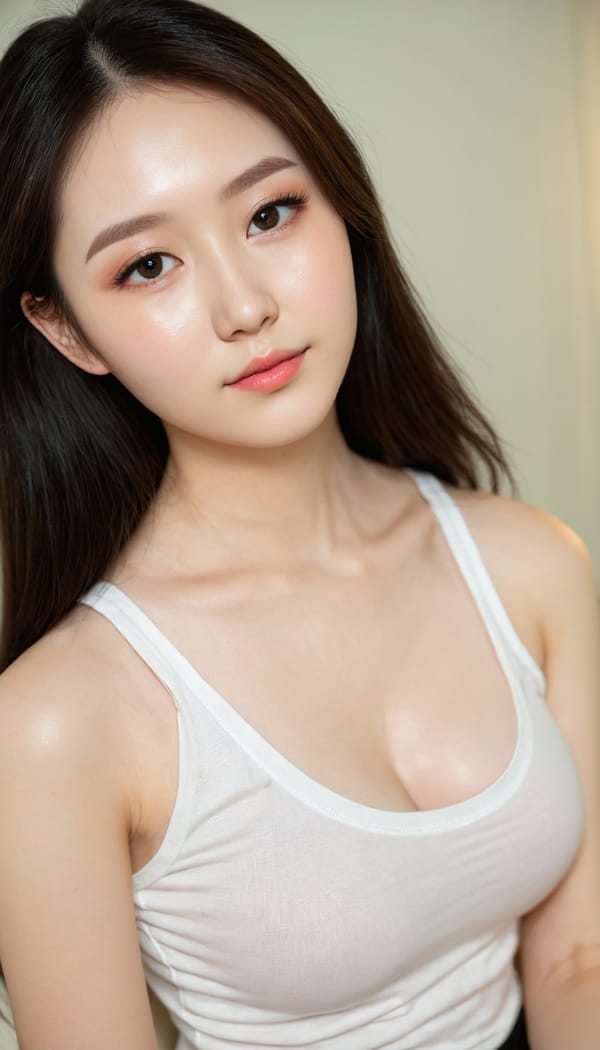 Tags: 21872187, SDXL
{"3": {"inputs": {"seed": 834485074263720, "steps": 32, "cfg": 6.99, "sampler_name": "dpmpp_2m", "scheduler": "karras", "denoise": 1.0, "model": ["27", 0], "positive": ["6", 0], "negative": ["7", 0], "latent_image": ["5", 0]}, "class_type": "KSampler"}, "4": {"inputs": {"ckpt_name": "juggernautXL_v8Rundiffusion.safetensors"}, "class_type": "CheckpointLoaderSimple"}, "5": {"inputs": {"width": 768, "height": 1344, "batch_size": 1}, "class_type": "EmptyLatentImage"}, "6": {"inputs": {"text": "23 year old girl, (ukrainian:0.99), (korean:1.10), (pale skin:1.05), (sexy lips:0.98), (blush:0.98), (temptress:1.12), (slim:1.11), (seductive facial expression:1.09), (double eyelids:0.99), (beautiful eyes:1.07), (eyelashes:1.04), (detailed face:1.01), (cute:1.07), (seductive pose:1.10), (idol:1.13), (in a seductive pose:1.07), (large perky breasts:0.95), (cleavage:0.98), (thigh gap:1.05), (white tanktop:1.14), busy street, (soft lighting:1.09), (candid cinema:1.07), (skin fuzz:1.08), (RAW:1.02), (detailed skin:1.08), (natural looking skin:1.02), (film:1.07), (textured skin:1.06), (portra:1.07)", "clip": ["27", 1]}, "class_type": "CLIPTextEncode"}, "7": {"inputs": {"text": "(low resolution:1.13), (twisted:1.08), (worst quality:1.05), (distorted:1.11), (watermark:1.13), (open mouth:1.13), (bad hands:1.11)", "clip": ["27", 1]}, "class_type": "CLIPTextEncode"}, "8": {"inputs": {"samples": ["3", 0], "vae": ["4", 2]}, "class_type": "VAEDecode"}, "25": {"inputs": {"lora_name": "nudify_xl.safetensors", "strength_model": 0.33, "strength_clip": 0.21, "model": ["4", 0], "clip": ["4", 1]}, "class_type": "LoraLoader"}, "26": {"inputs": {"lora_name": "shirtlift_SDXL_v2.safetensors", "strength_model": 0.05, "strength_clip": 0.1, "model": ["25", 0], "clip": ["25", 1]}, "class_type": "LoraLoader"}, "27": {"inputs": {"lora_name": "PerfectEyesXL.safetensors", "strength_model": 0.01, "strength_clip": 0.19, "model": ["26", 0], "clip": ["26", 1]}, "class_type": "LoraLoader"}, "30": {"inputs": {"model_name": "4x_NMKD-Superscale-SP_178000_G.pth"}, "class_type": "UpscaleModelLoader"}, "31": {"inputs": {"upscale_model": ["30", 0], "image": ["8", 0]}, "class_type": "ImageUpscaleWithModel"}, "32": {"inputs": {"upscale_method": "lanczos", "scale_by": 0.5, "image": ["31", 0]}, "class_type": "ImageScaleBy"}, "33": {"inputs": {"pixels": ["32", 0], "vae": ["4", 2]}, "class_type": "VAEEncode"}, "34": {"inputs": {"seed": 834485074263720, "steps": 32, "cfg": 6.99, "sampler_name": "dpmpp_2m", "scheduler": "karras", "denoise": 0.3, "model": ["27", 0], "positive": ["6", 0], "negative": ["7", 0], "latent_image": ["33", 0]}, "class_type": "KSampler"}, "36": {"inputs": {"samples": ["34", 0], "vae": ["4", 2]}, "class_type": "VAEDecode"}, "39": {"inputs": {"filename_prefix": "comfyapi-1708207611697", "images": ["36", 0]}, "class_type": "SaveImage"}}