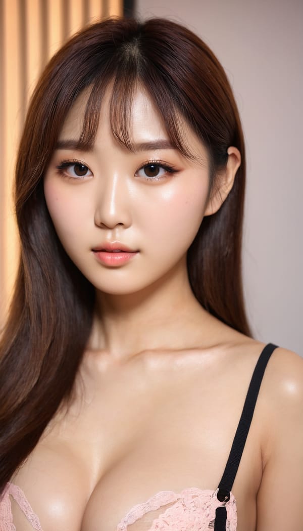 Tags: 21872187, SDXL
{"3": {"inputs": {"seed": 224923204809674, "steps": 32, "cfg": 6.09, "sampler_name": "dpmpp_2m", "scheduler": "karras", "denoise": 1.0, "model": ["27", 0], "positive": ["6", 0], "negative": ["7", 0], "latent_image": ["5", 0]}, "class_type": "KSampler"}, "4": {"inputs": {"ckpt_name": "juggernautxl.safetensors"}, "class_type": "CheckpointLoaderSimple"}, "5": {"inputs": {"width": 768, "height": 1344, "batch_size": 1}, "class_type": "EmptyLatentImage"}, "6": {"inputs": {"text": "26 year old girl, (korean:1.01), (seductive facial expression:1.12), (double eyelids:1.09), (detailed face:1.07), (idol:1.07), (slim:1.09), (sexy lips:1.08), (blush:1.10), (temptress:1.07), (eyelashes:0.96), (beautiful eyes:1.02), (seductive pose:1.03), (cute:1.00), (in a seductive pose:0.95), (large perky breasts:0.96), (cleavage:0.97), (thigh gap:0.96), (an office lady:1.09), (film:1.00), (detailed skin:1.07), (soft lighting:1.05), (textured skin:1.05), (RAW:1.03), (skin fuzz:1.01), (portra:1.02), (natural looking skin:1.00)", "clip": ["27", 1]}, "class_type": "CLIPTextEncode"}, "7": {"inputs": {"text": "(low resolution:1.08), (worst quality:1.14), (watermark:1.12), (twisted:1.11), (bad hands:1.10), (open mouth:1.13), (distorted:1.10)", "clip": ["27", 1]}, "class_type": "CLIPTextEncode"}, "8": {"inputs": {"samples": ["3", 0], "vae": ["4", 2]}, "class_type": "VAEDecode"}, "25": {"inputs": {"lora_name": "nudify_xl.safetensors", "strength_model": 0.26, "strength_clip": 0.34, "model": ["4", 0], "clip": ["4", 1]}, "class_type": "LoraLoader"}, "26": {"inputs": {"lora_name": "shirtlift_SDXL_v2.safetensors", "strength_model": 0.01, "strength_clip": 0.19, "model": ["25", 0], "clip": ["25", 1]}, "class_type": "LoraLoader"}, "27": {"inputs": {"lora_name": "PerfectEyesXL.safetensors", "strength_model": 0.1, "strength_clip": 0.18, "model": ["26", 0], "clip": ["26", 1]}, "class_type": "LoraLoader"}, "30": {"inputs": {"model_name": "4x_NMKD-Superscale-SP_178000_G.pth"}, "class_type": "UpscaleModelLoader"}, "31": {"inputs": {"upscale_model": ["30", 0], "image": ["8", 0]}, "class_type": "ImageUpscaleWithModel"}, "32": {"inputs": {"upscale_method": "lanczos", "scale_by": 0.5, "image": ["31", 0]}, "class_type": "ImageScaleBy"}, "33": {"inputs": {"pixels": ["32", 0], "vae": ["4", 2]}, "class_type": "VAEEncode"}, "34": {"inputs": {"seed": 224923204809674, "steps": 32, "cfg": 6.09, "sampler_name": "dpmpp_2m", "scheduler": "karras", "denoise": 0.3, "model": ["27", 0], "positive": ["6", 0], "negative": ["7", 0], "latent_image": ["33", 0]}, "class_type": "KSampler"}, "36": {"inputs": {"samples": ["34", 0], "vae": ["4", 2]}, "class_type": "VAEDecode"}, "39": {"inputs": {"filename_prefix": "comfyapi-1732680609908", "images": ["36", 0]}, "class_type": "SaveImage"}}