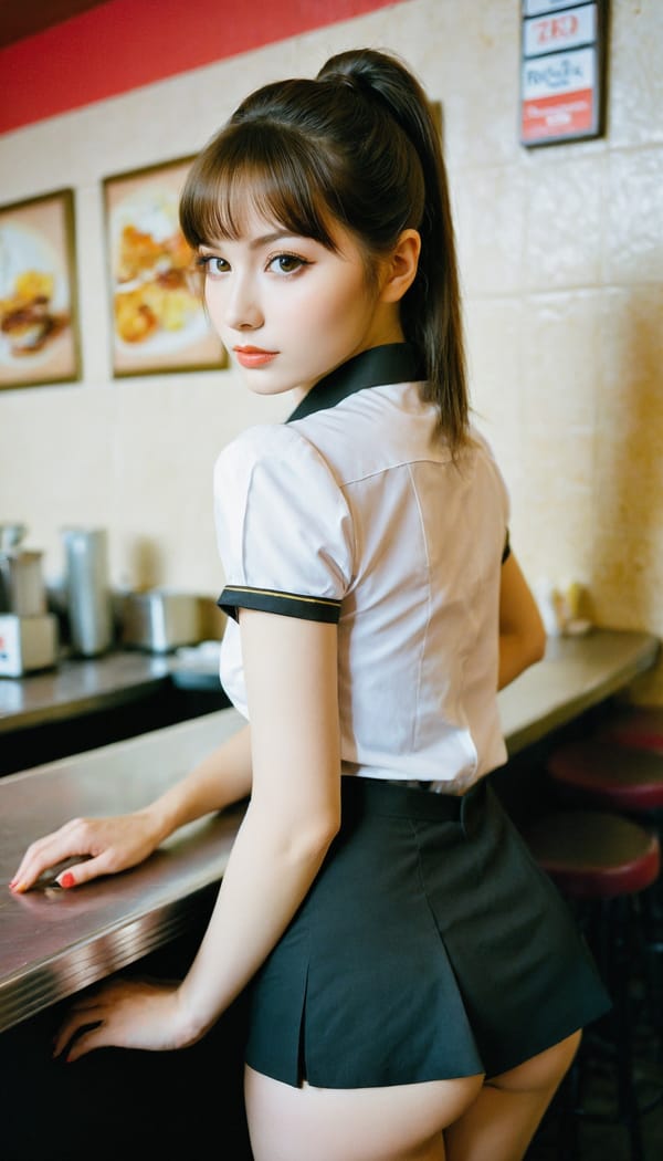 Tags: 21872187, SDXL
{"3": {"inputs": {"seed": 501957364582133, "steps": 32, "cfg": 7.79, "sampler_name": "dpmpp_2m", "scheduler": "karras", "denoise": 1.0, "model": ["27", 0], "positive": ["6", 0], "negative": ["7", 0], "latent_image": ["5", 0]}, "class_type": "KSampler"}, "4": {"inputs": {"ckpt_name": "helloworldxl.safetensors"}, "class_type": "CheckpointLoaderSimple"}, "5": {"inputs": {"width": 768, "height": 1344, "batch_size": 1}, "class_type": "EmptyLatentImage"}, "6": {"inputs": {"text": "27 year old girl, (ukrainian:1.01), (beautiful eyes:1.09), (idol:1.13), (pale skin:0.96), (sexy lips:0.98), (seductive facial expression:1.00), (temptress:0.98), (blush:1.00), (detailed face:0.97), (slim:1.10), (double eyelids:1.05), (eyelashes:1.05), (cute:1.12), (seductive pose:1.09), (perky ass:0.99), (exposed ass:1.10), (looking back:1.09), (sexy ass:1.12), (thigh gap:1.00), (a waitress in uniform:1.03) working at a restaurant, (portra:1.09), (candid cinema:1.08), (RAW:1.06), (skin fuzz:1.07), (textured skin:1.04), (natural looking skin:1.06), (soft lighting:1.08), (detailed skin:1.01), (film:1.09)", "clip": ["27", 1]}, "class_type": "CLIPTextEncode"}, "7": {"inputs": {"text": "(distorted:1.09), (low resolution:1.14), (watermark:1.12), (open mouth:1.11), (bad hands:1.13), (worst quality:1.06), (twisted:1.08)", "clip": ["27", 1]}, "class_type": "CLIPTextEncode"}, "8": {"inputs": {"samples": ["3", 0], "vae": ["4", 2]}, "class_type": "VAEDecode"}, "25": {"inputs": {"lora_name": "nudify_xl.safetensors", "strength_model": 0.23, "strength_clip": 0.13, "model": ["4", 0], "clip": ["4", 1]}, "class_type": "LoraLoader"}, "26": {"inputs": {"lora_name": "shirtlift_SDXL_v2.safetensors", "strength_model": 0.04, "strength_clip": 0.16, "model": ["25", 0], "clip": ["25", 1]}, "class_type": "LoraLoader"}, "27": {"inputs": {"lora_name": "PerfectEyesXL.safetensors", "strength_model": 0.09, "strength_clip": 0.01, "model": ["26", 0], "clip": ["26", 1]}, "class_type": "LoraLoader"}, "30": {"inputs": {"model_name": "4x_NMKD-Superscale-SP_178000_G.pth"}, "class_type": "UpscaleModelLoader"}, "31": {"inputs": {"upscale_model": ["30", 0], "image": ["8", 0]}, "class_type": "ImageUpscaleWithModel"}, "32": {"inputs": {"upscale_method": "lanczos", "scale_by": 0.5, "image": ["31", 0]}, "class_type": "ImageScaleBy"}, "33": {"inputs": {"pixels": ["32", 0], "vae": ["4", 2]}, "class_type": "VAEEncode"}, "34": {"inputs": {"seed": 501957364582133, "steps": 32, "cfg": 7.79, "sampler_name": "dpmpp_2m", "scheduler": "karras", "denoise": 0.3, "model": ["27", 0], "positive": ["6", 0], "negative": ["7", 0], "latent_image": ["33", 0]}, "class_type": "KSampler"}, "36": {"inputs": {"samples": ["34", 0], "vae": ["4", 2]}, "class_type": "VAEDecode"}, "39": {"inputs": {"filename_prefix": "comfyapi-1732761120113", "images": ["36", 0]}, "class_type": "SaveImage"}}