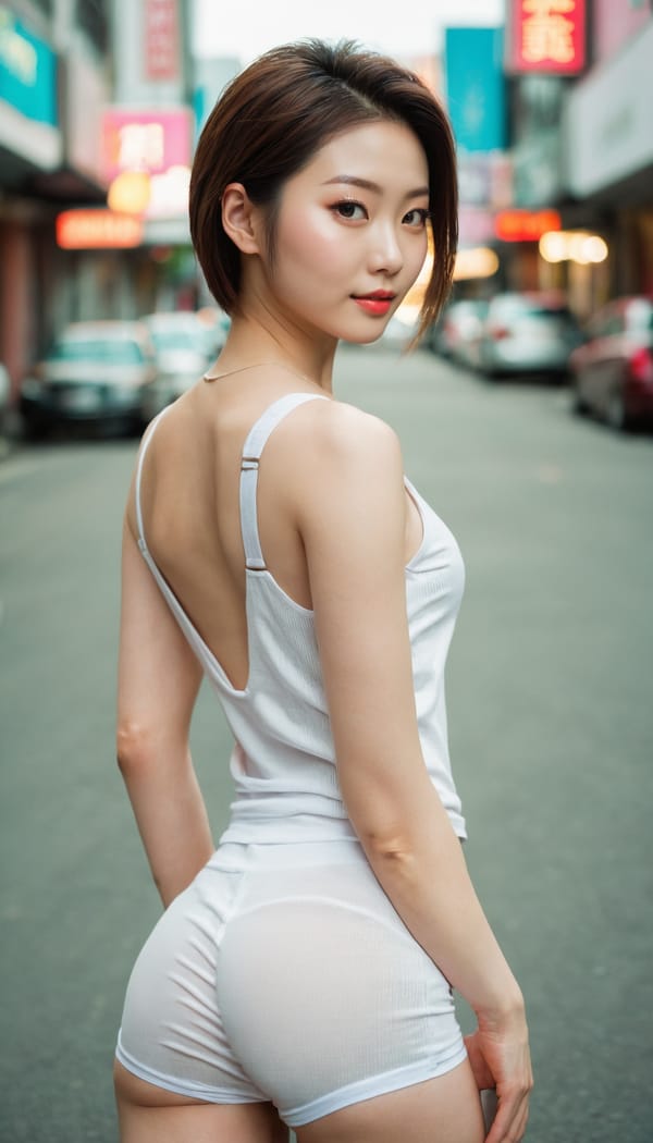 Tags: 21872187, SDXL
{"3": {"inputs": {"seed": 947262011596882, "steps": 64, "cfg": 7.25, "sampler_name": "dpmpp_2m", "scheduler": "karras", "denoise": 1.0, "model": ["27", 0], "positive": ["6", 0], "negative": ["7", 0], "latent_image": ["5", 0]}, "class_type": "KSampler"}, "4": {"inputs": {"ckpt_name": "juggernautxl.safetensors"}, "class_type": "CheckpointLoaderSimple"}, "5": {"inputs": {"width": 768, "height": 1344, "batch_size": 1}, "class_type": "EmptyLatentImage"}, "6": {"inputs": {"text": "27 year old girl, (taiwanese:1.13), (ukrainian:1.00), (russian:1.03), (eyelashes:0.96), (pale skin:1.01), (seductive facial expression:1.08), (seductive pose:1.12), (blush:1.09), (cute:1.14), (double eyelids:0.99), (slim:1.10), (sexy lips:1.09), (beautiful eyes:0.97), (idol:0.95), (temptress:0.97), (perky ass:0.97), (exposed ass:1.03), (looking back:0.96), (sexy ass:0.99), (thigh gap:1.13), (white tanktop:1.12), busy street, (RAW:1.04), (soft lighting:1.08), (natural looking skin:1.09), (portra:1.07), (candid cinema:1.08), (skin fuzz:1.05), (detailed skin:1.01), (textured skin:1.01), (film:1.06)", "clip": ["27", 1]}, "class_type": "CLIPTextEncode"}, "7": {"inputs": {"text": "(distorted:1.11), (watermark:1.13), (low resolution:1.13), (open mouth:1.13), (twisted:1.14), (bad hands:1.08), (worst quality:1.11)", "clip": ["27", 1]}, "class_type": "CLIPTextEncode"}, "8": {"inputs": {"samples": ["3", 0], "vae": ["4", 2]}, "class_type": "VAEDecode"}, "25": {"inputs": {"lora_name": "nudify_xl.safetensors", "strength_model": 0.1, "strength_clip": 0.27, "model": ["4", 0], "clip": ["4", 1]}, "class_type": "LoraLoader"}, "26": {"inputs": {"lora_name": "shirtlift_SDXL_v2.safetensors", "strength_model": 0.14, "strength_clip": 0.14, "model": ["25", 0], "clip": ["25", 1]}, "class_type": "LoraLoader"}, "27": {"inputs": {"lora_name": "PerfectEyesXL.safetensors", "strength_model": 0.04, "strength_clip": 0.15, "model": ["26", 0], "clip": ["26", 1]}, "class_type": "LoraLoader"}, "30": {"inputs": {"model_name": "4x_NMKD-Superscale-SP_178000_G.pth"}, "class_type": "UpscaleModelLoader"}, "31": {"inputs": {"upscale_model": ["30", 0], "image": ["8", 0]}, "class_type": "ImageUpscaleWithModel"}, "32": {"inputs": {"upscale_method": "lanczos", "scale_by": 0.5, "image": ["31", 0]}, "class_type": "ImageScaleBy"}, "33": {"inputs": {"pixels": ["32", 0], "vae": ["4", 2]}, "class_type": "VAEEncode"}, "34": {"inputs": {"seed": 947262011596882, "steps": 64, "cfg": 7.25, "sampler_name": "dpmpp_2m", "scheduler": "karras", "denoise": 0.3, "model": ["27", 0], "positive": ["6", 0], "negative": ["7", 0], "latent_image": ["33", 0]}, "class_type": "KSampler"}, "36": {"inputs": {"samples": ["34", 0], "vae": ["4", 2]}, "class_type": "VAEDecode"}, "39": {"inputs": {"filename_prefix": "comfyapi-1734881287617", "images": ["36", 0]}, "class_type": "SaveImage"}}