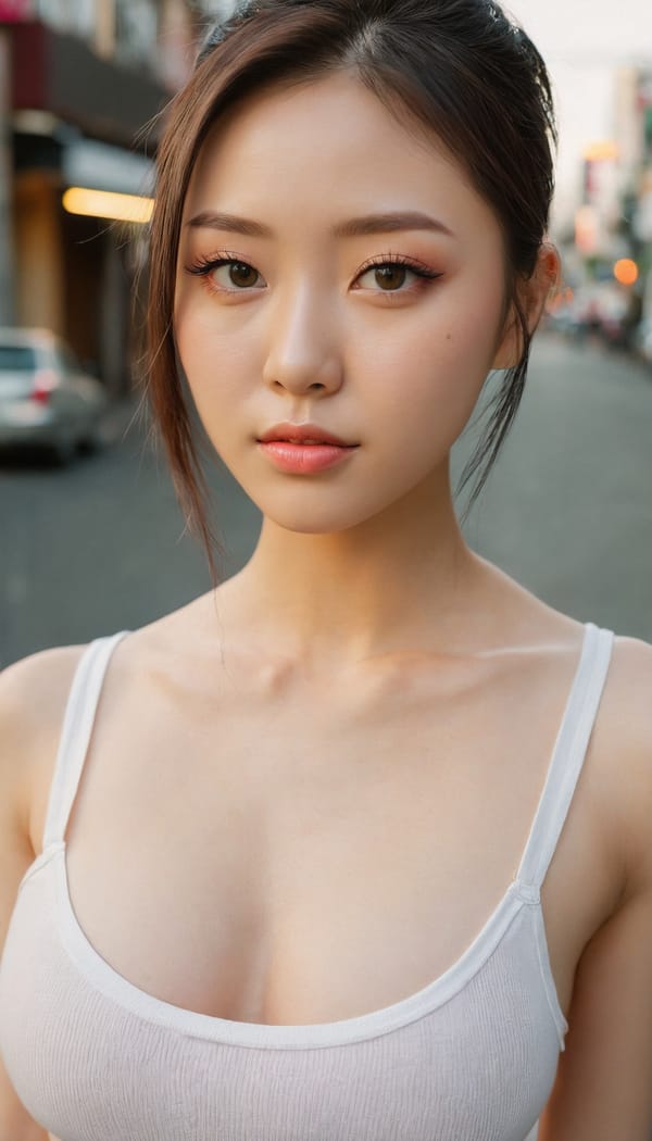 Tags: 21872187, SDXL
{"3": {"inputs": {"seed": 317218451082062, "steps": 64, "cfg": 5.36, "sampler_name": "dpmpp_2m", "scheduler": "karras", "denoise": 1.0, "model": ["27", 0], "positive": ["6", 0], "negative": ["7", 0], "latent_image": ["5", 0]}, "class_type": "KSampler"}, "4": {"inputs": {"ckpt_name": "juggernautxl.safetensors"}, "class_type": "CheckpointLoaderSimple"}, "5": {"inputs": {"width": 768, "height": 1344, "batch_size": 1}, "class_type": "EmptyLatentImage"}, "6": {"inputs": {"text": "26 year old girl, (ukrainian:1.05), (japanese:0.99), (irish:0.96), (seductive facial expression:0.97), (double eyelids:0.97), (eyelashes:0.97), (detailed face:1.09), (cute:1.01), (idol:1.00), (pale skin:1.00), (blush:1.05), (beautiful eyes:0.95), (sexy lips:1.05), (slim:1.00), (seductive pose:1.06), (temptress:0.95), (perky ass:1.10), (exposed ass:1.04), (looking back:0.99), (sexy ass:1.06), (thigh gap:1.07), (white tanktop:1.05), busy street, (soft lighting:1.07), (natural looking skin:1.09), (detailed skin:1.09), (textured skin:1.01), (film:1.03), (RAW:1.01), (candid cinema:1.03), (skin fuzz:1.05), (portra:1.08)", "clip": ["27", 1]}, "class_type": "CLIPTextEncode"}, "7": {"inputs": {"text": "(watermark:1.11), (distorted:1.12), (bad hands:1.08), (twisted:1.12), (open mouth:1.14), (low resolution:1.08), (worst quality:1.14)", "clip": ["27", 1]}, "class_type": "CLIPTextEncode"}, "8": {"inputs": {"samples": ["3", 0], "vae": ["4", 2]}, "class_type": "VAEDecode"}, "25": {"inputs": {"lora_name": "nudify_xl.safetensors", "strength_model": 0.16, "strength_clip": 0.36, "model": ["4", 0], "clip": ["4", 1]}, "class_type": "LoraLoader"}, "26": {"inputs": {"lora_name": "shirtlift_SDXL_v2.safetensors", "strength_model": 0.07, "strength_clip": 0.14, "model": ["25", 0], "clip": ["25", 1]}, "class_type": "LoraLoader"}, "27": {"inputs": {"lora_name": "PerfectEyesXL.safetensors", "strength_model": 0.0, "strength_clip": 0.19, "model": ["26", 0], "clip": ["26", 1]}, "class_type": "LoraLoader"}, "30": {"inputs": {"model_name": "4x_NMKD-Superscale-SP_178000_G.pth"}, "class_type": "UpscaleModelLoader"}, "31": {"inputs": {"upscale_model": ["30", 0], "image": ["8", 0]}, "class_type": "ImageUpscaleWithModel"}, "32": {"inputs": {"upscale_method": "lanczos", "scale_by": 0.5, "image": ["31", 0]}, "class_type": "ImageScaleBy"}, "33": {"inputs": {"pixels": ["32", 0], "vae": ["4", 2]}, "class_type": "VAEEncode"}, "34": {"inputs": {"seed": 317218451082062, "steps": 64, "cfg": 5.36, "sampler_name": "dpmpp_2m", "scheduler": "karras", "denoise": 0.3, "model": ["27", 0], "positive": ["6", 0], "negative": ["7", 0], "latent_image": ["33", 0]}, "class_type": "KSampler"}, "36": {"inputs": {"samples": ["34", 0], "vae": ["4", 2]}, "class_type": "VAEDecode"}, "39": {"inputs": {"filename_prefix": "comfyapi-1734477703034", "images": ["36", 0]}, "class_type": "SaveImage"}}