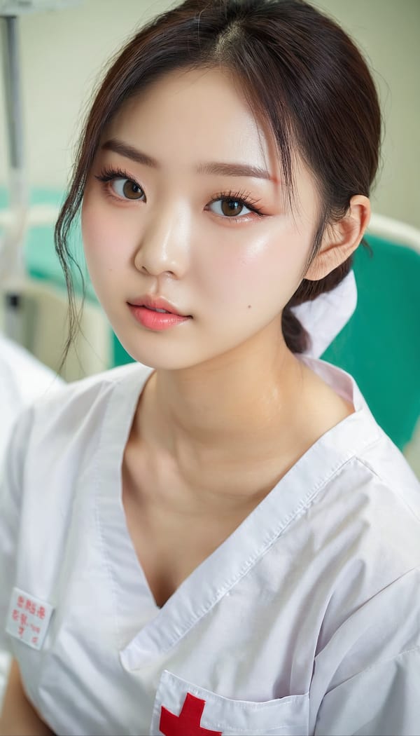 Tags: 21872187, SDXL
{"3": {"inputs": {"seed": 255189084951792, "steps": 64, "cfg": 7.44, "sampler_name": "dpmpp_2m", "scheduler": "karras", "denoise": 1.0, "model": ["27", 0], "positive": ["6", 0], "negative": ["7", 0], "latent_image": ["5", 0]}, "class_type": "KSampler"}, "4": {"inputs": {"ckpt_name": "juggernautxl.safetensors"}, "class_type": "CheckpointLoaderSimple"}, "5": {"inputs": {"width": 768, "height": 1344, "batch_size": 1}, "class_type": "EmptyLatentImage"}, "6": {"inputs": {"text": "19 year old girl, (korean:1.05), (seductive facial expression:1.10), (idol:0.98), (detailed face:1.11), (eyelashes:0.97), (beautiful eyes:1.06), (temptress:1.12), (sexy lips:0.97), (slim:0.98), (cute:0.96), (seductive pose:1.11), (double eyelids:1.04), (pale skin:0.99), (blush:0.98), (in a seductive pose:1.14), (large perky breasts:1.09), (cleavage:1.04), (thigh gap:1.03), (nurse in uniform:1.04) working in a hospital ward, (portra:1.01), (natural looking skin:1.03), (RAW:1.08), (skin fuzz:1.08), (soft lighting:1.01), (film:1.07), (detailed skin:1.03), (candid cinema:1.01), (textured skin:1.08)", "clip": ["27", 1]}, "class_type": "CLIPTextEncode"}, "7": {"inputs": {"text": "(watermark:1.11), (distorted:1.08), (bad hands:1.06), (twisted:1.10), (worst quality:1.12), (low resolution:1.08), (open mouth:1.12)", "clip": ["27", 1]}, "class_type": "CLIPTextEncode"}, "8": {"inputs": {"samples": ["3", 0], "vae": ["4", 2]}, "class_type": "VAEDecode"}, "25": {"inputs": {"lora_name": "nudify_xl.safetensors", "strength_model": 0.17, "strength_clip": 0.08, "model": ["4", 0], "clip": ["4", 1]}, "class_type": "LoraLoader"}, "26": {"inputs": {"lora_name": "shirtlift_SDXL_v2.safetensors", "strength_model": 0.05, "strength_clip": 0.04, "model": ["25", 0], "clip": ["25", 1]}, "class_type": "LoraLoader"}, "27": {"inputs": {"lora_name": "PerfectEyesXL.safetensors", "strength_model": 0.19, "strength_clip": 0.1, "model": ["26", 0], "clip": ["26", 1]}, "class_type": "LoraLoader"}, "30": {"inputs": {"model_name": "4x_NMKD-Superscale-SP_178000_G.pth"}, "class_type": "UpscaleModelLoader"}, "31": {"inputs": {"upscale_model": ["30", 0], "image": ["8", 0]}, "class_type": "ImageUpscaleWithModel"}, "32": {"inputs": {"upscale_method": "lanczos", "scale_by": 0.5, "image": ["31", 0]}, "class_type": "ImageScaleBy"}, "33": {"inputs": {"pixels": ["32", 0], "vae": ["4", 2]}, "class_type": "VAEEncode"}, "34": {"inputs": {"seed": 255189084951792, "steps": 64, "cfg": 7.44, "sampler_name": "dpmpp_2m", "scheduler": "karras", "denoise": 0.3, "model": ["27", 0], "positive": ["6", 0], "negative": ["7", 0], "latent_image": ["33", 0]}, "class_type": "KSampler"}, "36": {"inputs": {"samples": ["34", 0], "vae": ["4", 2]}, "class_type": "VAEDecode"}, "39": {"inputs": {"filename_prefix": "comfyapi-1734451360569", "images": ["36", 0]}, "class_type": "SaveImage"}}