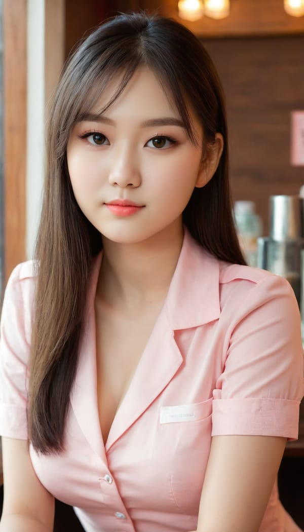 Tags: 21872187, SDXL
{"3": {"inputs": {"seed": 587504649133102, "steps": 32, "cfg": 5.52, "sampler_name": "dpmpp_2m", "scheduler": "karras", "denoise": 1.0, "model": ["27", 0], "positive": ["6", 0], "negative": ["7", 0], "latent_image": ["5", 0]}, "class_type": "KSampler"}, "4": {"inputs": {"ckpt_name": "juggernautXL_v8Rundiffusion.safetensors"}, "class_type": "CheckpointLoaderSimple"}, "5": {"inputs": {"width": 768, "height": 1344, "batch_size": 1}, "class_type": "EmptyLatentImage"}, "6": {"inputs": {"text": "20 year old girl, (sexy lips:0.95), (double eyelids:1.05), (seductive pose:1.08), (detailed face:0.99), (beautiful eyes:1.00), (blush:1.01), (eyelashes:1.06), (slim:1.06), (temptress:1.12), (cute:1.13), (idol:1.07), (seductive facial expression:0.97), (pale skin:1.08), (in a seductive pose:1.08), (large perky breasts:1.11), (cleavage:1.03), (thigh gap:1.10), (a waitress in uniform:1.14) working at a restaurant, (detailed skin:1.01), (candid cinema:1.05), (film:1.08), (natural looking skin:1.09), (RAW:1.04), (skin fuzz:1.00), (textured skin:1.08), (portra:1.01), (soft lighting:1.05)", "clip": ["27", 1]}, "class_type": "CLIPTextEncode"}, "7": {"inputs": {"text": "(low resolution:1.13), (bad hands:1.12), (open mouth:1.09), (worst quality:1.13), (distorted:1.11), (watermark:1.13), (twisted:1.07)", "clip": ["27", 1]}, "class_type": "CLIPTextEncode"}, "8": {"inputs": {"samples": ["3", 0], "vae": ["4", 2]}, "class_type": "VAEDecode"}, "25": {"inputs": {"lora_name": "nudify_xl.safetensors", "strength_model": 0.05, "strength_clip": 0.13, "model": ["4", 0], "clip": ["4", 1]}, "class_type": "LoraLoader"}, "26": {"inputs": {"lora_name": "shirtlift_SDXL_v2.safetensors", "strength_model": 0.08, "strength_clip": 0.03, "model": ["25", 0], "clip": ["25", 1]}, "class_type": "LoraLoader"}, "27": {"inputs": {"lora_name": "PerfectEyesXL.safetensors", "strength_model": 0.1, "strength_clip": 0.05, "model": ["26", 0], "clip": ["26", 1]}, "class_type": "LoraLoader"}, "30": {"inputs": {"model_name": "4x_NMKD-Superscale-SP_178000_G.pth"}, "class_type": "UpscaleModelLoader"}, "31": {"inputs": {"upscale_model": ["30", 0], "image": ["8", 0]}, "class_type": "ImageUpscaleWithModel"}, "32": {"inputs": {"upscale_method": "lanczos", "scale_by": 0.5, "image": ["31", 0]}, "class_type": "ImageScaleBy"}, "33": {"inputs": {"pixels": ["32", 0], "vae": ["4", 2]}, "class_type": "VAEEncode"}, "34": {"inputs": {"seed": 587504649133102, "steps": 32, "cfg": 5.52, "sampler_name": "dpmpp_2m", "scheduler": "karras", "denoise": 0.3, "model": ["27", 0], "positive": ["6", 0], "negative": ["7", 0], "latent_image": ["33", 0]}, "class_type": "KSampler"}, "36": {"inputs": {"samples": ["34", 0], "vae": ["4", 2]}, "class_type": "VAEDecode"}, "39": {"inputs": {"filename_prefix": "comfyapi-1707408521065", "images": ["36", 0]}, "class_type": "SaveImage"}}