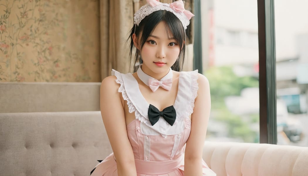 Tags: 21872187, SDXL
{"3": {"inputs": {"seed": 578538880865847, "steps": 32, "cfg": 5.25, "sampler_name": "dpmpp_2m", "scheduler": "karras", "denoise": 1.0, "model": ["27", 0], "positive": ["6", 0], "negative": ["7", 0], "latent_image": ["5", 0]}, "class_type": "KSampler"}, "4": {"inputs": {"ckpt_name": "juggernautxl.safetensors"}, "class_type": "CheckpointLoaderSimple"}, "5": {"inputs": {"width": 1344, "height": 768, "batch_size": 1}, "class_type": "EmptyLatentImage"}, "6": {"inputs": {"text": "22 year old girl, (taiwanese:1.10), (blush:0.99), (detailed face:0.95), (seductive pose:1.07), (pale skin:1.00), (temptress:1.07), (beautiful eyes:1.10), (slim:1.10), (sexy lips:1.13), (double eyelids:1.05), (cute:1.03), (seductive facial expression:1.05), (perky ass:1.04), (exposed ass:0.97), (looking back:1.07), (sexy ass:1.14), (thigh gap:0.99), in a (skimpy maid costume:1.07) working at a maid cafe, choker, bowtie, headband, pleated skirt, (skin fuzz:1.02), (detailed skin:1.02), (candid cinema:1.00), (natural looking skin:1.01), (portra:1.07), (soft lighting:1.04), (textured skin:1.04), (RAW:1.06), (film:1.05)", "clip": ["27", 1]}, "class_type": "CLIPTextEncode"}, "7": {"inputs": {"text": "(worst quality:1.08), (low resolution:1.14), (twisted:1.11), (open mouth:1.12), (bad hands:1.13), (watermark:1.05), (distorted:1.05)", "clip": ["27", 1]}, "class_type": "CLIPTextEncode"}, "8": {"inputs": {"samples": ["3", 0], "vae": ["4", 2]}, "class_type": "VAEDecode"}, "25": {"inputs": {"lora_name": "nudify_xl.safetensors", "strength_model": 0.27, "strength_clip": 0.11, "model": ["4", 0], "clip": ["4", 1]}, "class_type": "LoraLoader"}, "26": {"inputs": {"lora_name": "shirtlift_SDXL_v2.safetensors", "strength_model": 0.05, "strength_clip": 0.14, "model": ["25", 0], "clip": ["25", 1]}, "class_type": "LoraLoader"}, "27": {"inputs": {"lora_name": "PerfectEyesXL.safetensors", "strength_model": 0.08, "strength_clip": 0.18, "model": ["26", 0], "clip": ["26", 1]}, "class_type": "LoraLoader"}, "30": {"inputs": {"model_name": "4x_NMKD-Superscale-SP_178000_G.pth"}, "class_type": "UpscaleModelLoader"}, "31": {"inputs": {"upscale_model": ["30", 0], "image": ["8", 0]}, "class_type": "ImageUpscaleWithModel"}, "32": {"inputs": {"upscale_method": "lanczos", "scale_by": 0.5, "image": ["31", 0]}, "class_type": "ImageScaleBy"}, "33": {"inputs": {"pixels": ["32", 0], "vae": ["4", 2]}, "class_type": "VAEEncode"}, "34": {"inputs": {"seed": 578538880865847, "steps": 32, "cfg": 5.25, "sampler_name": "dpmpp_2m", "scheduler": "karras", "denoise": 0.3, "model": ["27", 0], "positive": ["6", 0], "negative": ["7", 0], "latent_image": ["33", 0]}, "class_type": "KSampler"}, "36": {"inputs": {"samples": ["34", 0], "vae": ["4", 2]}, "class_type": "VAEDecode"}, "39": {"inputs": {"filename_prefix": "comfyapi-1726650961475", "images": ["36", 0]}, "class_type": "SaveImage"}}