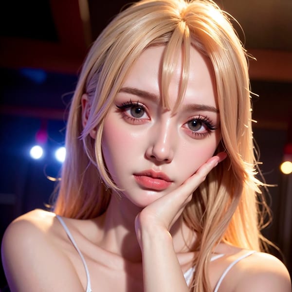 Tags: 21872187
<lora:koreanDollLikeness:0.31>, <lora:YaeMiko_Test:0.49>, (russian:1.05), (ukrainian:0.99), (clubbing:1.11), party, club, (seductive pose:1.20), extremely detailed eyes, extremely detailed face, cute, (photorealistic:1.05), sexy lips, double eyelids, eyelashes, pale skin, perky breasts, best quality, hyper realistic, tall, blush, solo, (stunningly attractive:1.17)
Negative prompt: drawings, sketches, paintings, anime, black and white, ugly, (worst quality:2.11)
Steps: 32, Sampler: DPM++ 2M Karras, CFG scale: 7.37, Seed: 4093738600, Size: 512x512, Model hash: fc2511737a, Model: chilloutmix_NiPrunedFp32Fix, Seed resize from: -1x-1, Denoising strength: 0.4, Version: v1.2.1, Hires upscale: 3.5, Hires steps: 16, Hires upscaler: ESRGAN_4x