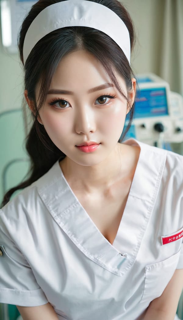 Tags: 21872187, SDXL
{"3": {"inputs": {"seed": 791689522682616, "steps": 32, "cfg": 7.55, "sampler_name": "dpmpp_2m", "scheduler": "karras", "denoise": 1.0, "model": ["27", 0], "positive": ["6", 0], "negative": ["7", 0], "latent_image": ["5", 0]}, "class_type": "KSampler"}, "4": {"inputs": {"ckpt_name": "juggernautxl.safetensors"}, "class_type": "CheckpointLoaderSimple"}, "5": {"inputs": {"width": 768, "height": 1344, "batch_size": 1}, "class_type": "EmptyLatentImage"}, "6": {"inputs": {"text": "24 year old girl, (japanese:1.11), (korean:1.09), (pale skin:0.99), (temptress:0.99), (seductive facial expression:1.05), (cute:1.02), (idol:0.98), (detailed face:1.06), (beautiful eyes:0.96), (sexy lips:1.09), (seductive pose:0.95), (double eyelids:1.04), (slim:0.95), (eyelashes:1.08), (blush:1.02), (perky ass:1.12), (exposed ass:0.95), (looking back:1.05), (sexy ass:0.98), (thigh gap:1.04), (nurse in uniform:1.08) working in a hospital ward, (film:1.00), (RAW:1.00), (portra:1.04), (natural looking skin:1.04), (candid cinema:1.00), (soft lighting:1.09), (detailed skin:1.00), (textured skin:1.00), (skin fuzz:1.02)", "clip": ["27", 1]}, "class_type": "CLIPTextEncode"}, "7": {"inputs": {"text": "(twisted:1.10), (watermark:1.06), (bad hands:1.07), (distorted:1.10), (open mouth:1.06), (worst quality:1.05), (low resolution:1.07)", "clip": ["27", 1]}, "class_type": "CLIPTextEncode"}, "8": {"inputs": {"samples": ["3", 0], "vae": ["4", 2]}, "class_type": "VAEDecode"}, "25": {"inputs": {"lora_name": "nudify_xl.safetensors", "strength_model": 0.06, "strength_clip": 0.05, "model": ["4", 0], "clip": ["4", 1]}, "class_type": "LoraLoader"}, "26": {"inputs": {"lora_name": "shirtlift_SDXL_v2.safetensors", "strength_model": 0.01, "strength_clip": 0.03, "model": ["25", 0], "clip": ["25", 1]}, "class_type": "LoraLoader"}, "27": {"inputs": {"lora_name": "PerfectEyesXL.safetensors", "strength_model": 0.09, "strength_clip": 0.11, "model": ["26", 0], "clip": ["26", 1]}, "class_type": "LoraLoader"}, "30": {"inputs": {"model_name": "4x_NMKD-Superscale-SP_178000_G.pth"}, "class_type": "UpscaleModelLoader"}, "31": {"inputs": {"upscale_model": ["30", 0], "image": ["8", 0]}, "class_type": "ImageUpscaleWithModel"}, "32": {"inputs": {"upscale_method": "lanczos", "scale_by": 0.5, "image": ["31", 0]}, "class_type": "ImageScaleBy"}, "33": {"inputs": {"pixels": ["32", 0], "vae": ["4", 2]}, "class_type": "VAEEncode"}, "34": {"inputs": {"seed": 791689522682616, "steps": 32, "cfg": 7.55, "sampler_name": "dpmpp_2m", "scheduler": "karras", "denoise": 0.3, "model": ["27", 0], "positive": ["6", 0], "negative": ["7", 0], "latent_image": ["33", 0]}, "class_type": "KSampler"}, "36": {"inputs": {"samples": ["34", 0], "vae": ["4", 2]}, "class_type": "VAEDecode"}, "39": {"inputs": {"filename_prefix": "comfyapi-1726354846739", "images": ["36", 0]}, "class_type": "SaveImage"}}