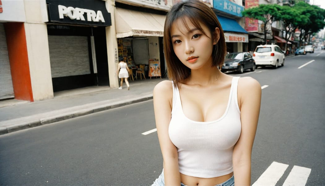 Tags: 21872187, SDXL
{"3": {"inputs": {"seed": 146817468671480, "steps": 64, "cfg": 7.93, "sampler_name": "dpmpp_2m", "scheduler": "karras", "denoise": 1.0, "model": ["27", 0], "positive": ["6", 0], "negative": ["7", 0], "latent_image": ["5", 0]}, "class_type": "KSampler"}, "4": {"inputs": {"ckpt_name": "leosamsHelloworldSDXL_helloworldSDXL32DPO.safetensors"}, "class_type": "CheckpointLoaderSimple"}, "5": {"inputs": {"width": 1344, "height": 768, "batch_size": 1}, "class_type": "EmptyLatentImage"}, "6": {"inputs": {"text": "25 year old girl, (temptress:0.95), (seductive pose:1.01), (cute:0.99), (detailed face:1.07), (idol:0.99), (seductive facial expression:1.14), (slim:1.13), (sexy lips:1.01), (double eyelids:1.12), (eyelashes:1.05), (beautiful eyes:1.11), (in a seductive pose:1.01), (large perky breasts:1.11), (cleavage:1.03), (thigh gap:1.10), (white tanktop:1.02), busy street, (portra:1.07), (textured skin:1.07), (candid cinema:1.06), (detailed skin:1.02), (skin fuzz:1.05), (natural looking skin:1.06), (RAW:1.00), (soft lighting:1.05)", "clip": ["27", 1]}, "class_type": "CLIPTextEncode"}, "7": {"inputs": {"text": "(bad hands:1.14), (distorted:1.05), (low resolution:1.13), (open mouth:1.10), (twisted:1.10), (worst quality:1.12), (watermark:1.08)", "clip": ["27", 1]}, "class_type": "CLIPTextEncode"}, "8": {"inputs": {"samples": ["3", 0], "vae": ["4", 2]}, "class_type": "VAEDecode"}, "25": {"inputs": {"lora_name": "nudify_xl.safetensors", "strength_model": 0.06, "strength_clip": 0.3, "model": ["4", 0], "clip": ["4", 1]}, "class_type": "LoraLoader"}, "26": {"inputs": {"lora_name": "shirtlift_SDXL_v2.safetensors", "strength_model": 0.04, "strength_clip": 0.04, "model": ["25", 0], "clip": ["25", 1]}, "class_type": "LoraLoader"}, "27": {"inputs": {"lora_name": "PerfectEyesXL.safetensors", "strength_model": 0.06, "strength_clip": 0.19, "model": ["26", 0], "clip": ["26", 1]}, "class_type": "LoraLoader"}, "30": {"inputs": {"model_name": "4x_NMKD-Superscale-SP_178000_G.pth"}, "class_type": "UpscaleModelLoader"}, "31": {"inputs": {"upscale_model": ["30", 0], "image": ["8", 0]}, "class_type": "ImageUpscaleWithModel"}, "32": {"inputs": {"upscale_method": "lanczos", "scale_by": 0.5, "image": ["31", 0]}, "class_type": "ImageScaleBy"}, "33": {"inputs": {"pixels": ["32", 0], "vae": ["4", 2]}, "class_type": "VAEEncode"}, "34": {"inputs": {"seed": 146817468671480, "steps": 64, "cfg": 7.93, "sampler_name": "dpmpp_2m", "scheduler": "karras", "denoise": 0.3, "model": ["27", 0], "positive": ["6", 0], "negative": ["7", 0], "latent_image": ["33", 0]}, "class_type": "KSampler"}, "36": {"inputs": {"samples": ["34", 0], "vae": ["4", 2]}, "class_type": "VAEDecode"}, "39": {"inputs": {"filename_prefix": "comfyapi-1708009072374", "images": ["36", 0]}, "class_type": "SaveImage"}}