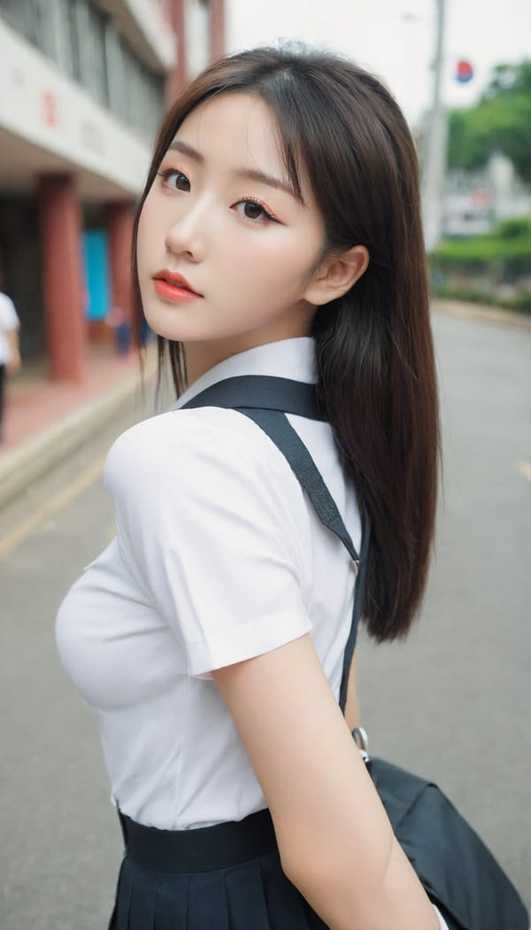 Tags: 21872187, SDXL
{"3": {"inputs": {"seed": 373856127663815, "steps": 64, "cfg": 5.06, "sampler_name": "dpmpp_2m", "scheduler": "karras", "denoise": 1.0, "model": ["27", 0], "positive": ["6", 0], "negative": ["7", 0], "latent_image": ["5", 0]}, "class_type": "KSampler"}, "4": {"inputs": {"ckpt_name": "leosamsHelloworldSDXL_helloworldSDXL32DPO.safetensors"}, "class_type": "CheckpointLoaderSimple"}, "5": {"inputs": {"width": 768, "height": 1344, "batch_size": 1}, "class_type": "EmptyLatentImage"}, "6": {"inputs": {"text": "25 year old girl, (korean:1.11), (chinese:0.95), (eyelashes:1.13), (temptress:1.05), (beautiful eyes:1.10), (slim:1.00), (seductive pose:1.07), (pale skin:0.95), (idol:1.05), (seductive facial expression:0.97), (sexy lips:1.05), (cute:1.12), (double eyelids:1.05), (detailed face:1.04), (blush:1.07), (perky ass:1.13), (exposed ass:1.03), (looking back:0.97), (sexy ass:1.03), (thigh gap:0.96), (school uniform:1.09), choker, busy street, (skin fuzz:1.04), (film:1.01), (soft lighting:1.06), (portra:1.00), (RAW:1.04), (textured skin:1.06), (candid cinema:1.03), (detailed skin:1.00), (natural looking skin:1.05)", "clip": ["27", 1]}, "class_type": "CLIPTextEncode"}, "7": {"inputs": {"text": "(low resolution:1.14), (watermark:1.10), (bad hands:1.10), (distorted:1.12), (twisted:1.06), (open mouth:1.08), (worst quality:1.12)", "clip": ["27", 1]}, "class_type": "CLIPTextEncode"}, "8": {"inputs": {"samples": ["3", 0], "vae": ["4", 2]}, "class_type": "VAEDecode"}, "25": {"inputs": {"lora_name": "nudify_xl.safetensors", "strength_model": 0.0, "strength_clip": 0.19, "model": ["4", 0], "clip": ["4", 1]}, "class_type": "LoraLoader"}, "26": {"inputs": {"lora_name": "shirtlift_SDXL_v2.safetensors", "strength_model": 0.06, "strength_clip": 0.0, "model": ["25", 0], "clip": ["25", 1]}, "class_type": "LoraLoader"}, "27": {"inputs": {"lora_name": "PerfectEyesXL.safetensors", "strength_model": 0.17, "strength_clip": 0.04, "model": ["26", 0], "clip": ["26", 1]}, "class_type": "LoraLoader"}, "30": {"inputs": {"model_name": "4x_NMKD-Superscale-SP_178000_G.pth"}, "class_type": "UpscaleModelLoader"}, "31": {"inputs": {"upscale_model": ["30", 0], "image": ["8", 0]}, "class_type": "ImageUpscaleWithModel"}, "32": {"inputs": {"upscale_method": "lanczos", "scale_by": 0.5, "image": ["31", 0]}, "class_type": "ImageScaleBy"}, "33": {"inputs": {"pixels": ["32", 0], "vae": ["4", 2]}, "class_type": "VAEEncode"}, "34": {"inputs": {"seed": 373856127663815, "steps": 64, "cfg": 5.06, "sampler_name": "dpmpp_2m", "scheduler": "karras", "denoise": 0.3, "model": ["27", 0], "positive": ["6", 0], "negative": ["7", 0], "latent_image": ["33", 0]}, "class_type": "KSampler"}, "36": {"inputs": {"samples": ["34", 0], "vae": ["4", 2]}, "class_type": "VAEDecode"}, "39": {"inputs": {"filename_prefix": "comfyapi-1707893207636", "images": ["36", 0]}, "class_type": "SaveImage"}}