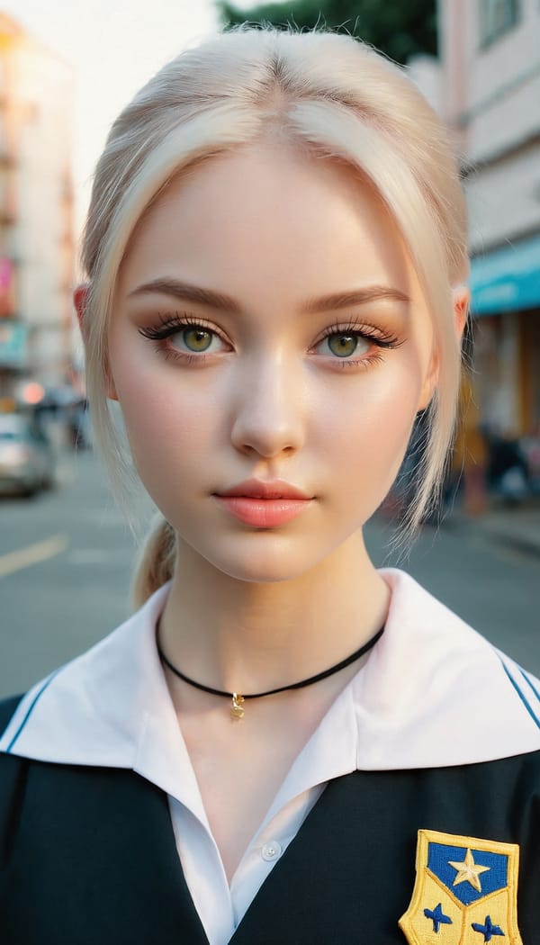 Tags: 21872187, SDXL
{"3": {"inputs": {"seed": 179163464924083, "steps": 64, "cfg": 7.65, "sampler_name": "dpmpp_2m", "scheduler": "karras", "denoise": 1.0, "model": ["27", 0], "positive": ["6", 0], "negative": ["7", 0], "latent_image": ["5", 0]}, "class_type": "KSampler"}, "4": {"inputs": {"ckpt_name": "juggernautxl.safetensors"}, "class_type": "CheckpointLoaderSimple"}, "5": {"inputs": {"width": 768, "height": 1344, "batch_size": 1}, "class_type": "EmptyLatentImage"}, "6": {"inputs": {"text": "23 year old girl, (ukrainian:1.04), (eyelashes:1.01), (cute:1.09), (sexy lips:0.98), (detailed face:1.14), (idol:0.96), (temptress:1.10), (seductive pose:0.98), (seductive facial expression:1.09), (double eyelids:1.11), (pale skin:1.07), (slim:1.07), (blush:0.96), (beautiful eyes:1.11), (in a seductive pose:1.05), (large perky breasts:1.00), (cleavage:1.05), (thigh gap:1.06), (school uniform:1.02), choker, busy street, (film:1.09), (natural looking skin:1.01), (portra:1.03), (candid cinema:1.05), (soft lighting:1.08), (detailed skin:1.09), (textured skin:1.00), (skin fuzz:1.03), (RAW:1.07)", "clip": ["27", 1]}, "class_type": "CLIPTextEncode"}, "7": {"inputs": {"text": "(bad hands:1.08), (worst quality:1.06), (open mouth:1.06), (distorted:1.06), (low resolution:1.14), (watermark:1.14), (twisted:1.07)", "clip": ["27", 1]}, "class_type": "CLIPTextEncode"}, "8": {"inputs": {"samples": ["3", 0], "vae": ["4", 2]}, "class_type": "VAEDecode"}, "25": {"inputs": {"lora_name": "nudify_xl.safetensors", "strength_model": 0.11, "strength_clip": 0.29, "model": ["4", 0], "clip": ["4", 1]}, "class_type": "LoraLoader"}, "26": {"inputs": {"lora_name": "shirtlift_SDXL_v2.safetensors", "strength_model": 0.02, "strength_clip": 0.09, "model": ["25", 0], "clip": ["25", 1]}, "class_type": "LoraLoader"}, "27": {"inputs": {"lora_name": "PerfectEyesXL.safetensors", "strength_model": 0.08, "strength_clip": 0.02, "model": ["26", 0], "clip": ["26", 1]}, "class_type": "LoraLoader"}, "30": {"inputs": {"model_name": "4x_NMKD-Superscale-SP_178000_G.pth"}, "class_type": "UpscaleModelLoader"}, "31": {"inputs": {"upscale_model": ["30", 0], "image": ["8", 0]}, "class_type": "ImageUpscaleWithModel"}, "32": {"inputs": {"upscale_method": "lanczos", "scale_by": 0.5, "image": ["31", 0]}, "class_type": "ImageScaleBy"}, "33": {"inputs": {"pixels": ["32", 0], "vae": ["4", 2]}, "class_type": "VAEEncode"}, "34": {"inputs": {"seed": 179163464924083, "steps": 64, "cfg": 7.65, "sampler_name": "dpmpp_2m", "scheduler": "karras", "denoise": 0.3, "model": ["27", 0], "positive": ["6", 0], "negative": ["7", 0], "latent_image": ["33", 0]}, "class_type": "KSampler"}, "36": {"inputs": {"samples": ["34", 0], "vae": ["4", 2]}, "class_type": "VAEDecode"}, "39": {"inputs": {"filename_prefix": "comfyapi-1735841875007", "images": ["36", 0]}, "class_type": "SaveImage"}}