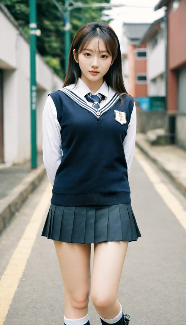 Tags: 21872187, SDXL
{"3": {"inputs": {"seed": 159340222991644, "steps": 32, "cfg": 7.22, "sampler_name": "dpmpp_2m", "scheduler": "karras", "denoise": 1.0, "model": ["27", 0], "positive": ["6", 0], "negative": ["7", 0], "latent_image": ["5", 0]}, "class_type": "KSampler"}, "4": {"inputs": {"ckpt_name": "leosamsHelloworldSDXL_helloworldSDXL30.safetensors"}, "class_type": "CheckpointLoaderSimple"}, "5": {"inputs": {"width": 768, "height": 1344, "batch_size": 1}, "class_type": "EmptyLatentImage"}, "6": {"inputs": {"text": "24 year old girl, (korean:1.08), (seductive pose:1.10), (eyelashes:1.01), (idol:1.10), (blush:0.95), (pale skin:0.95), (double eyelids:0.96), (cute:1.11), (slim:1.04), (detailed face:1.02), (beautiful eyes:1.04), (perky ass:0.95), (exposed ass:0.99), (looking back:1.00), (sexy ass:1.06), (thigh gap:0.97), (school uniform:1.06), choker, busy street, (film:1.07), (natural looking skin:1.02), (candid cinema:1.01), (soft lighting:1.03), (textured skin:1.07), (skin fuzz:1.05), (RAW:1.04), (portra:1.03), (detailed skin:1.00)", "clip": ["27", 1]}, "class_type": "CLIPTextEncode"}, "7": {"inputs": {"text": "(low resolution:1.12), (watermark:1.06), (twisted:1.14), (bad hands:1.13), (distorted:1.10), (worst quality:1.10), (open mouth:1.05)", "clip": ["27", 1]}, "class_type": "CLIPTextEncode"}, "8": {"inputs": {"samples": ["3", 0], "vae": ["4", 2]}, "class_type": "VAEDecode"}, "25": {"inputs": {"lora_name": "nudify_xl.safetensors", "strength_model": 0.35, "strength_clip": 0.19, "model": ["4", 0], "clip": ["4", 1]}, "class_type": "LoraLoader"}, "26": {"inputs": {"lora_name": "shirtlift_SDXL_v2.safetensors", "strength_model": 0.02, "strength_clip": 0.07, "model": ["25", 0], "clip": ["25", 1]}, "class_type": "LoraLoader"}, "27": {"inputs": {"lora_name": "PerfectEyesXL.safetensors", "strength_model": 0.15, "strength_clip": 0.11, "model": ["26", 0], "clip": ["26", 1]}, "class_type": "LoraLoader"}, "30": {"inputs": {"model_name": "4x_NMKD-Superscale-SP_178000_G.pth"}, "class_type": "UpscaleModelLoader"}, "31": {"inputs": {"upscale_model": ["30", 0], "image": ["8", 0]}, "class_type": "ImageUpscaleWithModel"}, "32": {"inputs": {"upscale_method": "lanczos", "scale_by": 0.5, "image": ["31", 0]}, "class_type": "ImageScaleBy"}, "33": {"inputs": {"pixels": ["32", 0], "vae": ["4", 2]}, "class_type": "VAEEncode"}, "34": {"inputs": {"seed": 159340222991644, "steps": 32, "cfg": 7.22, "sampler_name": "dpmpp_2m", "scheduler": "karras", "denoise": 0.3, "model": ["27", 0], "positive": ["6", 0], "negative": ["7", 0], "latent_image": ["33", 0]}, "class_type": "KSampler"}, "36": {"inputs": {"samples": ["34", 0], "vae": ["4", 2]}, "class_type": "VAEDecode"}, "39": {"inputs": {"filename_prefix": "comfyapi-1705296113046", "images": ["36", 0]}, "class_type": "SaveImage"}}