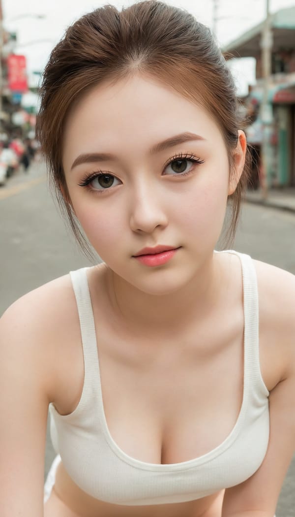 Tags: 21872187, SDXL
{"3": {"inputs": {"seed": 998163886862392, "steps": 64, "cfg": 5.2, "sampler_name": "dpmpp_2m", "scheduler": "karras", "denoise": 1.0, "model": ["27", 0], "positive": ["6", 0], "negative": ["7", 0], "latent_image": ["5", 0]}, "class_type": "KSampler"}, "4": {"inputs": {"ckpt_name": "juggernautXL_v8Rundiffusion.safetensors"}, "class_type": "CheckpointLoaderSimple"}, "5": {"inputs": {"width": 768, "height": 1344, "batch_size": 1}, "class_type": "EmptyLatentImage"}, "6": {"inputs": {"text": "18 year old girl, (eyelashes:1.05), (idol:0.99), (slim:1.04), (seductive facial expression:1.11), (blush:0.98), (double eyelids:1.05), (pale skin:0.95), (detailed face:1.06), (seductive pose:1.06), (beautiful eyes:0.96), (sexy lips:1.11), (cute:1.04), (on all fours:1.06), (spreading ass cheeks:1.06), (from behind:0.97), (backboob:1.02), (white tanktop:1.02), busy street, (RAW:1.05), (skin fuzz:1.03), (film:1.06), (portra:1.02), (textured skin:1.07), (candid cinema:1.06), (soft lighting:1.04), (detailed skin:1.00), (natural looking skin:1.08)", "clip": ["27", 1]}, "class_type": "CLIPTextEncode"}, "7": {"inputs": {"text": "(bad hands:1.08), (watermark:1.08), (distorted:1.12), (worst quality:1.08), (low resolution:1.07), (twisted:1.10), (open mouth:1.13)", "clip": ["27", 1]}, "class_type": "CLIPTextEncode"}, "8": {"inputs": {"samples": ["3", 0], "vae": ["4", 2]}, "class_type": "VAEDecode"}, "25": {"inputs": {"lora_name": "nudify_xl.safetensors", "strength_model": 0.11, "strength_clip": 0.33, "model": ["4", 0], "clip": ["4", 1]}, "class_type": "LoraLoader"}, "26": {"inputs": {"lora_name": "shirtlift_SDXL_v2.safetensors", "strength_model": 0.16, "strength_clip": 0.1, "model": ["25", 0], "clip": ["25", 1]}, "class_type": "LoraLoader"}, "27": {"inputs": {"lora_name": "PerfectEyesXL.safetensors", "strength_model": 0.05, "strength_clip": 0.12, "model": ["26", 0], "clip": ["26", 1]}, "class_type": "LoraLoader"}, "30": {"inputs": {"model_name": "4x_NMKD-Superscale-SP_178000_G.pth"}, "class_type": "UpscaleModelLoader"}, "31": {"inputs": {"upscale_model": ["30", 0], "image": ["8", 0]}, "class_type": "ImageUpscaleWithModel"}, "32": {"inputs": {"upscale_method": "lanczos", "scale_by": 0.5, "image": ["31", 0]}, "class_type": "ImageScaleBy"}, "33": {"inputs": {"pixels": ["32", 0], "vae": ["4", 2]}, "class_type": "VAEEncode"}, "34": {"inputs": {"seed": 998163886862392, "steps": 64, "cfg": 5.2, "sampler_name": "dpmpp_2m", "scheduler": "karras", "denoise": 0.3, "model": ["27", 0], "positive": ["6", 0], "negative": ["7", 0], "latent_image": ["33", 0]}, "class_type": "KSampler"}, "36": {"inputs": {"samples": ["34", 0], "vae": ["4", 2]}, "class_type": "VAEDecode"}, "39": {"inputs": {"filename_prefix": "comfyapi-1707596730324", "images": ["36", 0]}, "class_type": "SaveImage"}}