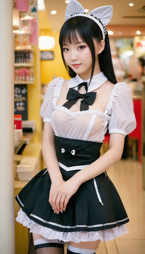 Tags: 21872187, SDXL
{"3": {"inputs": {"seed": 383162489680105, "steps": 32, "cfg": 6.11, "sampler_name": "dpmpp_2m", "scheduler": "karras", "denoise": 1.0, "model": ["27", 0], "positive": ["6", 0], "negative": ["7", 0], "latent_image": ["5", 0]}, "class_type": "KSampler"}, "4": {"inputs": {"ckpt_name": "juggernautxl.safetensors"}, "class_type": "CheckpointLoaderSimple"}, "5": {"inputs": {"width": 768, "height": 1344, "batch_size": 1}, "class_type": "EmptyLatentImage"}, "6": {"inputs": {"text": "22 year old girl, (chinese:1.01), (idol:1.09), (eyelashes:1.03), (detailed face:0.95), (seductive pose:0.97), (slim:1.11), (blush:1.00), (pale skin:1.04), (sexy lips:1.06), (seductive facial expression:1.09), (beautiful eyes:0.99), (temptress:1.05), (cute:1.11), (perky ass:0.98), (exposed ass:1.12), (looking back:1.07), (sexy ass:1.04), (thigh gap:0.96), in a (skimpy maid costume:1.13) working at a maid cafe, choker, bowtie, headband, pleated skirt, (candid cinema:1.00), (film:1.01), (detailed skin:1.01), (RAW:1.03), (textured skin:1.06), (natural looking skin:1.07), (soft lighting:1.07), (portra:1.03), (skin fuzz:1.05)", "clip": ["27", 1]}, "class_type": "CLIPTextEncode"}, "7": {"inputs": {"text": "(distorted:1.08), (low resolution:1.11), (open mouth:1.13), (worst quality:1.12), (watermark:1.12), (twisted:1.07), (bad hands:1.08)", "clip": ["27", 1]}, "class_type": "CLIPTextEncode"}, "8": {"inputs": {"samples": ["3", 0], "vae": ["4", 2]}, "class_type": "VAEDecode"}, "25": {"inputs": {"lora_name": "nudify_xl.safetensors", "strength_model": 0.26, "strength_clip": 0.24, "model": ["4", 0], "clip": ["4", 1]}, "class_type": "LoraLoader"}, "26": {"inputs": {"lora_name": "shirtlift_SDXL_v2.safetensors", "strength_model": 0.13, "strength_clip": 0.12, "model": ["25", 0], "clip": ["25", 1]}, "class_type": "LoraLoader"}, "27": {"inputs": {"lora_name": "PerfectEyesXL.safetensors", "strength_model": 0.03, "strength_clip": 0.13, "model": ["26", 0], "clip": ["26", 1]}, "class_type": "LoraLoader"}, "30": {"inputs": {"model_name": "4x_NMKD-Superscale-SP_178000_G.pth"}, "class_type": "UpscaleModelLoader"}, "31": {"inputs": {"upscale_model": ["30", 0], "image": ["8", 0]}, "class_type": "ImageUpscaleWithModel"}, "32": {"inputs": {"upscale_method": "lanczos", "scale_by": 0.5, "image": ["31", 0]}, "class_type": "ImageScaleBy"}, "33": {"inputs": {"pixels": ["32", 0], "vae": ["4", 2]}, "class_type": "VAEEncode"}, "34": {"inputs": {"seed": 383162489680105, "steps": 32, "cfg": 6.11, "sampler_name": "dpmpp_2m", "scheduler": "karras", "denoise": 0.3, "model": ["27", 0], "positive": ["6", 0], "negative": ["7", 0], "latent_image": ["33", 0]}, "class_type": "KSampler"}, "36": {"inputs": {"samples": ["34", 0], "vae": ["4", 2]}, "class_type": "VAEDecode"}, "39": {"inputs": {"filename_prefix": "comfyapi-1735669552901", "images": ["36", 0]}, "class_type": "SaveImage"}}