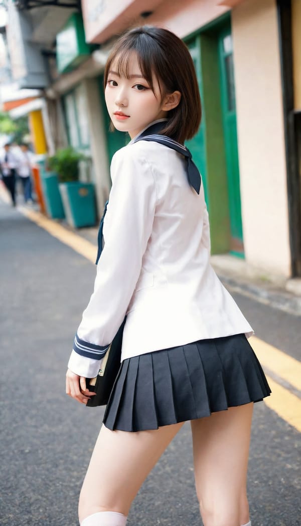 Tags: 21872187, SDXL
{"3": {"inputs": {"seed": 946750725299600, "steps": 32, "cfg": 6.66, "sampler_name": "dpmpp_2m", "scheduler": "karras", "denoise": 1.0, "model": ["27", 0], "positive": ["6", 0], "negative": ["7", 0], "latent_image": ["5", 0]}, "class_type": "KSampler"}, "4": {"inputs": {"ckpt_name": "leosamsHelloworldSDXL_helloworldSDXL32DPO.safetensors"}, "class_type": "CheckpointLoaderSimple"}, "5": {"inputs": {"width": 768, "height": 1344, "batch_size": 1}, "class_type": "EmptyLatentImage"}, "6": {"inputs": {"text": "21 year old girl, (japanese:1.03), (seductive pose:1.00), (seductive facial expression:1.10), (slim:1.08), (sexy lips:1.01), (blush:0.99), (double eyelids:1.10), (idol:1.13), (eyelashes:0.97), (pale skin:1.11), (cute:0.99), (temptress:1.13), (detailed face:1.13), (perky ass:1.03), (exposed ass:1.08), (looking back:0.98), (sexy ass:0.96), (thigh gap:1.08), (school uniform:1.09), choker, busy street, (detailed skin:1.01), (textured skin:1.08), (RAW:1.04), (skin fuzz:1.04), (candid cinema:1.00), (soft lighting:1.05), (natural looking skin:1.06), (portra:1.02)", "clip": ["27", 1]}, "class_type": "CLIPTextEncode"}, "7": {"inputs": {"text": "(watermark:1.05), (distorted:1.07), (twisted:1.07), (open mouth:1.08), (low resolution:1.11), (bad hands:1.08), (worst quality:1.11)", "clip": ["27", 1]}, "class_type": "CLIPTextEncode"}, "8": {"inputs": {"samples": ["3", 0], "vae": ["4", 2]}, "class_type": "VAEDecode"}, "25": {"inputs": {"lora_name": "nudify_xl.safetensors", "strength_model": 0.15, "strength_clip": 0.05, "model": ["4", 0], "clip": ["4", 1]}, "class_type": "LoraLoader"}, "26": {"inputs": {"lora_name": "shirtlift_SDXL_v2.safetensors", "strength_model": 0.03, "strength_clip": 0.1, "model": ["25", 0], "clip": ["25", 1]}, "class_type": "LoraLoader"}, "27": {"inputs": {"lora_name": "PerfectEyesXL.safetensors", "strength_model": 0.09, "strength_clip": 0.06, "model": ["26", 0], "clip": ["26", 1]}, "class_type": "LoraLoader"}, "30": {"inputs": {"model_name": "4x_NMKD-Superscale-SP_178000_G.pth"}, "class_type": "UpscaleModelLoader"}, "31": {"inputs": {"upscale_model": ["30", 0], "image": ["8", 0]}, "class_type": "ImageUpscaleWithModel"}, "32": {"inputs": {"upscale_method": "lanczos", "scale_by": 0.5, "image": ["31", 0]}, "class_type": "ImageScaleBy"}, "33": {"inputs": {"pixels": ["32", 0], "vae": ["4", 2]}, "class_type": "VAEEncode"}, "34": {"inputs": {"seed": 946750725299600, "steps": 32, "cfg": 6.66, "sampler_name": "dpmpp_2m", "scheduler": "karras", "denoise": 0.3, "model": ["27", 0], "positive": ["6", 0], "negative": ["7", 0], "latent_image": ["33", 0]}, "class_type": "KSampler"}, "36": {"inputs": {"samples": ["34", 0], "vae": ["4", 2]}, "class_type": "VAEDecode"}, "39": {"inputs": {"filename_prefix": "comfyapi-1708091605811", "images": ["36", 0]}, "class_type": "SaveImage"}}