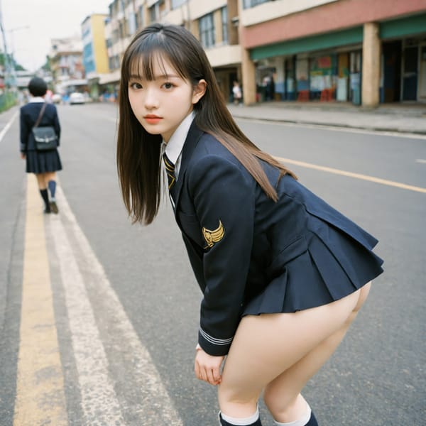 Tags: 21872187, SDXL
{"3": {"inputs": {"seed": 130126025106734, "steps": 32, "cfg": 5.75, "sampler_name": "dpmpp_2m", "scheduler": "karras", "denoise": 1.0, "model": ["27", 0], "positive": ["6", 0], "negative": ["7", 0], "latent_image": ["5", 0]}, "class_type": "KSampler"}, "4": {"inputs": {"ckpt_name": "helloworldxl.safetensors"}, "class_type": "CheckpointLoaderSimple"}, "5": {"inputs": {"width": 1024, "height": 1024, "batch_size": 1}, "class_type": "EmptyLatentImage"}, "6": {"inputs": {"text": "19 year old girl, (cute:0.98), (detailed face:1.13), (slim:0.99), (temptress:1.08), (eyelashes:1.07), (double eyelids:0.97), (beautiful eyes:1.07), (seductive pose:0.99), (pale skin:1.09), (idol:1.13), (sexy lips:1.03), (seductive facial expression:1.06), (perky ass:0.95), (exposed ass:1.14), (looking back:1.08), (sexy ass:0.98), (thigh gap:1.08), (school uniform:1.12), choker, busy street, (film:1.06), (candid cinema:1.02), (detailed skin:1.04), (skin fuzz:1.02), (portra:1.09), (RAW:1.00), (textured skin:1.02), (natural looking skin:1.09), (soft lighting:1.02)", "clip": ["27", 1]}, "class_type": "CLIPTextEncode"}, "7": {"inputs": {"text": "(twisted:1.06), (worst quality:1.08), (open mouth:1.05), (watermark:1.14), (distorted:1.08), (low resolution:1.06), (bad hands:1.13)", "clip": ["27", 1]}, "class_type": "CLIPTextEncode"}, "8": {"inputs": {"samples": ["3", 0], "vae": ["4", 2]}, "class_type": "VAEDecode"}, "25": {"inputs": {"lora_name": "nudify_xl.safetensors", "strength_model": 0.21, "strength_clip": 0.07, "model": ["4", 0], "clip": ["4", 1]}, "class_type": "LoraLoader"}, "26": {"inputs": {"lora_name": "shirtlift_SDXL_v2.safetensors", "strength_model": 0.01, "strength_clip": 0.11, "model": ["25", 0], "clip": ["25", 1]}, "class_type": "LoraLoader"}, "27": {"inputs": {"lora_name": "PerfectEyesXL.safetensors", "strength_model": 0.08, "strength_clip": 0.18, "model": ["26", 0], "clip": ["26", 1]}, "class_type": "LoraLoader"}, "30": {"inputs": {"model_name": "4x_NMKD-Superscale-SP_178000_G.pth"}, "class_type": "UpscaleModelLoader"}, "31": {"inputs": {"upscale_model": ["30", 0], "image": ["8", 0]}, "class_type": "ImageUpscaleWithModel"}, "32": {"inputs": {"upscale_method": "lanczos", "scale_by": 0.5, "image": ["31", 0]}, "class_type": "ImageScaleBy"}, "33": {"inputs": {"pixels": ["32", 0], "vae": ["4", 2]}, "class_type": "VAEEncode"}, "34": {"inputs": {"seed": 130126025106734, "steps": 32, "cfg": 5.75, "sampler_name": "dpmpp_2m", "scheduler": "karras", "denoise": 0.3, "model": ["27", 0], "positive": ["6", 0], "negative": ["7", 0], "latent_image": ["33", 0]}, "class_type": "KSampler"}, "36": {"inputs": {"samples": ["34", 0], "vae": ["4", 2]}, "class_type": "VAEDecode"}, "39": {"inputs": {"filename_prefix": "comfyapi-1724614928059", "images": ["36", 0]}, "class_type": "SaveImage"}}