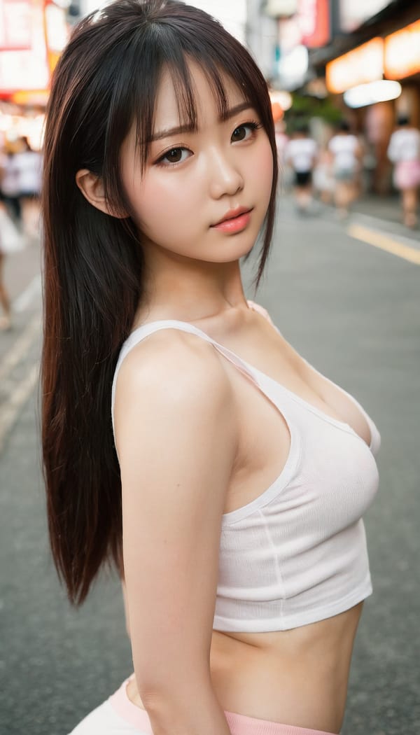 Tags: 21872187, SDXL
{"3": {"inputs": {"seed": 932240265607124, "steps": 64, "cfg": 7.24, "sampler_name": "dpmpp_2m", "scheduler": "karras", "denoise": 1.0, "model": ["27", 0], "positive": ["6", 0], "negative": ["7", 0], "latent_image": ["5", 0]}, "class_type": "KSampler"}, "4": {"inputs": {"ckpt_name": "juggernautxl.safetensors"}, "class_type": "CheckpointLoaderSimple"}, "5": {"inputs": {"width": 768, "height": 1344, "batch_size": 1}, "class_type": "EmptyLatentImage"}, "6": {"inputs": {"text": "18 year old girl, (japanese:0.98), (idol:1.06), (seductive facial expression:1.02), (temptress:1.07), (double eyelids:1.10), (beautiful eyes:1.04), (blush:1.14), (slim:1.10), (cute:1.04), (pale skin:0.98), (sexy lips:1.07), (eyelashes:1.10), (on all fours:1.01), (spreading ass cheeks:0.99), (from behind:1.09), (backboob:0.98), (white tanktop:1.02), busy street, (textured skin:1.01), (RAW:1.07), (portra:1.01), (detailed skin:1.03), (film:1.01), (candid cinema:1.08), (skin fuzz:1.02), (soft lighting:1.09), (natural looking skin:1.03)", "clip": ["27", 1]}, "class_type": "CLIPTextEncode"}, "7": {"inputs": {"text": "(open mouth:1.05), (distorted:1.09), (watermark:1.13), (twisted:1.09), (bad hands:1.12), (low resolution:1.11), (worst quality:1.11)", "clip": ["27", 1]}, "class_type": "CLIPTextEncode"}, "8": {"inputs": {"samples": ["3", 0], "vae": ["4", 2]}, "class_type": "VAEDecode"}, "25": {"inputs": {"lora_name": "nudify_xl.safetensors", "strength_model": 0.18, "strength_clip": 0.03, "model": ["4", 0], "clip": ["4", 1]}, "class_type": "LoraLoader"}, "26": {"inputs": {"lora_name": "shirtlift_SDXL_v2.safetensors", "strength_model": 0.08, "strength_clip": 0.19, "model": ["25", 0], "clip": ["25", 1]}, "class_type": "LoraLoader"}, "27": {"inputs": {"lora_name": "PerfectEyesXL.safetensors", "strength_model": 0.07, "strength_clip": 0.03, "model": ["26", 0], "clip": ["26", 1]}, "class_type": "LoraLoader"}, "30": {"inputs": {"model_name": "4x_NMKD-Superscale-SP_178000_G.pth"}, "class_type": "UpscaleModelLoader"}, "31": {"inputs": {"upscale_model": ["30", 0], "image": ["8", 0]}, "class_type": "ImageUpscaleWithModel"}, "32": {"inputs": {"upscale_method": "lanczos", "scale_by": 0.5, "image": ["31", 0]}, "class_type": "ImageScaleBy"}, "33": {"inputs": {"pixels": ["32", 0], "vae": ["4", 2]}, "class_type": "VAEEncode"}, "34": {"inputs": {"seed": 932240265607124, "steps": 64, "cfg": 7.24, "sampler_name": "dpmpp_2m", "scheduler": "karras", "denoise": 0.3, "model": ["27", 0], "positive": ["6", 0], "negative": ["7", 0], "latent_image": ["33", 0]}, "class_type": "KSampler"}, "36": {"inputs": {"samples": ["34", 0], "vae": ["4", 2]}, "class_type": "VAEDecode"}, "39": {"inputs": {"filename_prefix": "comfyapi-1732918191608", "images": ["36", 0]}, "class_type": "SaveImage"}}