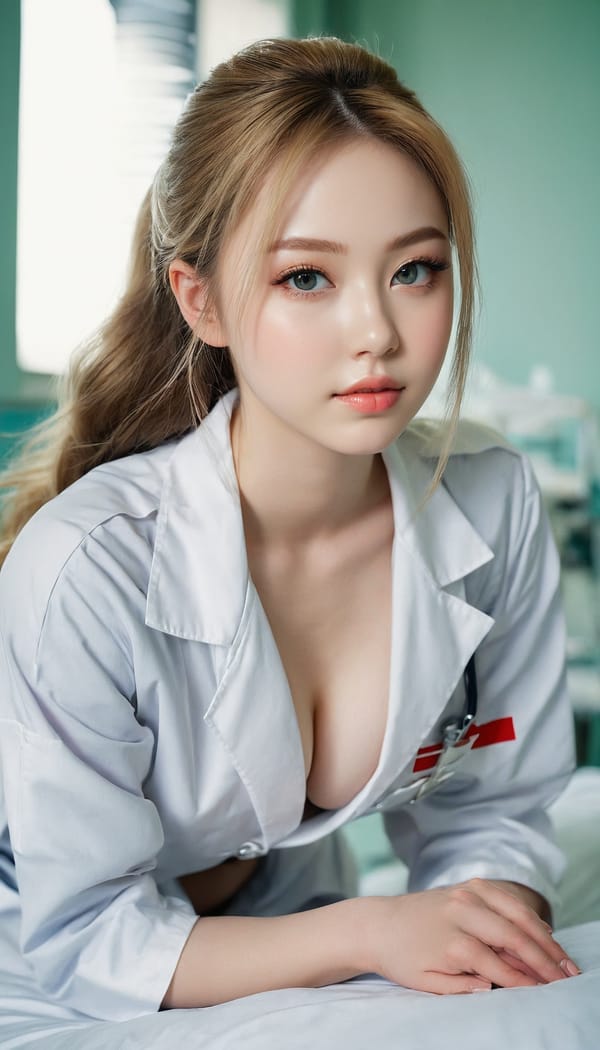 Tags: 21872187, SDXL
{"3": {"inputs": {"seed": 702127138956995, "steps": 64, "cfg": 6.52, "sampler_name": "dpmpp_2m", "scheduler": "karras", "denoise": 1.0, "model": ["27", 0], "positive": ["6", 0], "negative": ["7", 0], "latent_image": ["5", 0]}, "class_type": "KSampler"}, "4": {"inputs": {"ckpt_name": "juggernautxl.safetensors"}, "class_type": "CheckpointLoaderSimple"}, "5": {"inputs": {"width": 768, "height": 1344, "batch_size": 1}, "class_type": "EmptyLatentImage"}, "6": {"inputs": {"text": "18 year old girl, (eyelashes:1.03), (temptress:0.99), (seductive pose:1.12), (cute:1.09), (pale skin:1.02), (idol:0.97), (detailed face:1.08), (sexy lips:1.14), (seductive facial expression:1.10), (beautiful eyes:0.98), (blush:1.01), (slim:1.01), (double eyelids:1.14), (on all fours:1.00), (spreading ass cheeks:1.11), (from behind:1.09), (backboob:0.99), (nurse in uniform:1.11) working in a hospital ward, (skin fuzz:1.09), (detailed skin:1.07), (portra:1.04), (film:1.03), (RAW:1.03), (textured skin:1.01), (soft lighting:1.00), (candid cinema:1.00), (natural looking skin:1.02)", "clip": ["27", 1]}, "class_type": "CLIPTextEncode"}, "7": {"inputs": {"text": "(distorted:1.09), (worst quality:1.14), (twisted:1.09), (low resolution:1.13), (watermark:1.13), (open mouth:1.08), (bad hands:1.08)", "clip": ["27", 1]}, "class_type": "CLIPTextEncode"}, "8": {"inputs": {"samples": ["3", 0], "vae": ["4", 2]}, "class_type": "VAEDecode"}, "25": {"inputs": {"lora_name": "nudify_xl.safetensors", "strength_model": 0.1, "strength_clip": 0.17, "model": ["4", 0], "clip": ["4", 1]}, "class_type": "LoraLoader"}, "26": {"inputs": {"lora_name": "shirtlift_SDXL_v2.safetensors", "strength_model": 0.03, "strength_clip": 0.06, "model": ["25", 0], "clip": ["25", 1]}, "class_type": "LoraLoader"}, "27": {"inputs": {"lora_name": "PerfectEyesXL.safetensors", "strength_model": 0.14, "strength_clip": 0.04, "model": ["26", 0], "clip": ["26", 1]}, "class_type": "LoraLoader"}, "30": {"inputs": {"model_name": "4x_NMKD-Superscale-SP_178000_G.pth"}, "class_type": "UpscaleModelLoader"}, "31": {"inputs": {"upscale_model": ["30", 0], "image": ["8", 0]}, "class_type": "ImageUpscaleWithModel"}, "32": {"inputs": {"upscale_method": "lanczos", "scale_by": 0.5, "image": ["31", 0]}, "class_type": "ImageScaleBy"}, "33": {"inputs": {"pixels": ["32", 0], "vae": ["4", 2]}, "class_type": "VAEEncode"}, "34": {"inputs": {"seed": 702127138956995, "steps": 64, "cfg": 6.52, "sampler_name": "dpmpp_2m", "scheduler": "karras", "denoise": 0.3, "model": ["27", 0], "positive": ["6", 0], "negative": ["7", 0], "latent_image": ["33", 0]}, "class_type": "KSampler"}, "36": {"inputs": {"samples": ["34", 0], "vae": ["4", 2]}, "class_type": "VAEDecode"}, "39": {"inputs": {"filename_prefix": "comfyapi-1728101757482", "images": ["36", 0]}, "class_type": "SaveImage"}}