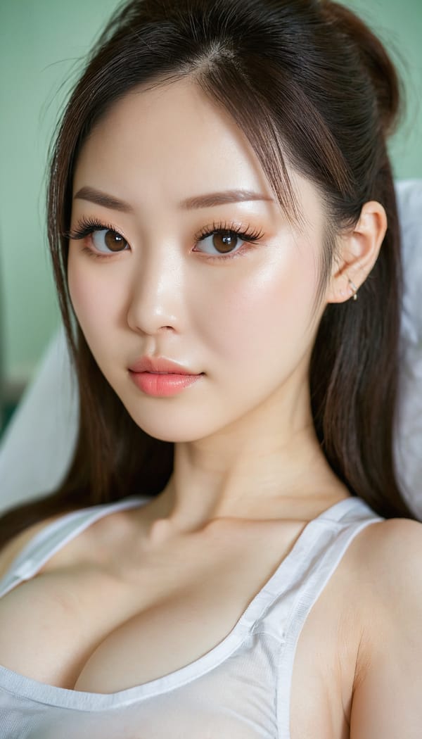 Tags: 21872187, SDXL
{"3": {"inputs": {"seed": 130202313491959, "steps": 64, "cfg": 7.68, "sampler_name": "dpmpp_2m", "scheduler": "karras", "denoise": 1.0, "model": ["27", 0], "positive": ["6", 0], "negative": ["7", 0], "latent_image": ["5", 0]}, "class_type": "KSampler"}, "4": {"inputs": {"ckpt_name": "juggernautxl.safetensors"}, "class_type": "CheckpointLoaderSimple"}, "5": {"inputs": {"width": 768, "height": 1344, "batch_size": 1}, "class_type": "EmptyLatentImage"}, "6": {"inputs": {"text": "28 year old girl, (chinese:0.99), (ukrainian:1.09), (japanese:1.02), (pale skin:1.09), (eyelashes:1.13), (slim:1.04), (temptress:1.03), (seductive pose:1.09), (beautiful eyes:1.03), (double eyelids:0.98), (sexy lips:1.06), (blush:1.03), (seductive facial expression:1.08), (cute:0.99), (idol:0.97), (in a seductive pose:1.07), (large perky breasts:1.01), (cleavage:0.95), (thigh gap:0.98), (nurse in uniform:1.00) working in a hospital ward, (film:1.06), (textured skin:1.02), (portra:1.07), (detailed skin:1.04), (soft lighting:1.05), (natural looking skin:1.08), (candid cinema:1.01), (skin fuzz:1.03), (RAW:1.08)", "clip": ["27", 1]}, "class_type": "CLIPTextEncode"}, "7": {"inputs": {"text": "(worst quality:1.13), (distorted:1.05), (watermark:1.08), (twisted:1.07), (bad hands:1.06), (low resolution:1.10)", "clip": ["27", 1]}, "class_type": "CLIPTextEncode"}, "8": {"inputs": {"samples": ["3", 0], "vae": ["4", 2]}, "class_type": "VAEDecode"}, "25": {"inputs": {"lora_name": "nudify_xl.safetensors", "strength_model": 0.16, "strength_clip": 0.26, "model": ["4", 0], "clip": ["4", 1]}, "class_type": "LoraLoader"}, "26": {"inputs": {"lora_name": "shirtlift_SDXL_v2.safetensors", "strength_model": 0.03, "strength_clip": 0.15, "model": ["25", 0], "clip": ["25", 1]}, "class_type": "LoraLoader"}, "27": {"inputs": {"lora_name": "PerfectEyesXL.safetensors", "strength_model": 0.14, "strength_clip": 0.08, "model": ["26", 0], "clip": ["26", 1]}, "class_type": "LoraLoader"}, "30": {"inputs": {"model_name": "4x_NMKD-Superscale-SP_178000_G.pth"}, "class_type": "UpscaleModelLoader"}, "31": {"inputs": {"upscale_model": ["30", 0], "image": ["8", 0]}, "class_type": "ImageUpscaleWithModel"}, "32": {"inputs": {"upscale_method": "lanczos", "scale_by": 0.5, "image": ["31", 0]}, "class_type": "ImageScaleBy"}, "33": {"inputs": {"pixels": ["32", 0], "vae": ["4", 2]}, "class_type": "VAEEncode"}, "34": {"inputs": {"seed": 130202313491959, "steps": 64, "cfg": 7.68, "sampler_name": "dpmpp_2m", "scheduler": "karras", "denoise": 0.3, "model": ["27", 0], "positive": ["6", 0], "negative": ["7", 0], "latent_image": ["33", 0]}, "class_type": "KSampler"}, "36": {"inputs": {"samples": ["34", 0], "vae": ["4", 2]}, "class_type": "VAEDecode"}, "39": {"inputs": {"filename_prefix": "comfyapi-1715983328959", "images": ["36", 0]}, "class_type": "SaveImage"}}