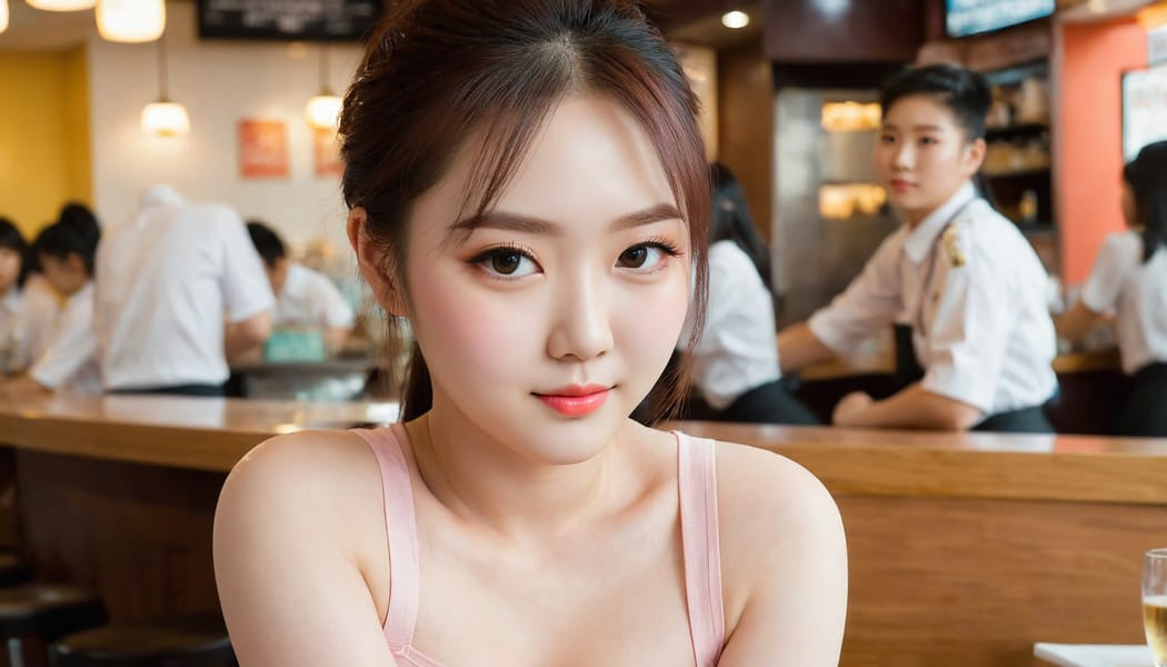 Tags: 21872187, SDXL
{"3": {"inputs": {"seed": 476451434534955, "steps": 32, "cfg": 7.19, "sampler_name": "dpmpp_2m", "scheduler": "karras", "denoise": 1.0, "model": ["27", 0], "positive": ["6", 0], "negative": ["7", 0], "latent_image": ["5", 0]}, "class_type": "KSampler"}, "4": {"inputs": {"ckpt_name": "juggernautXL_v8Rundiffusion.safetensors"}, "class_type": "CheckpointLoaderSimple"}, "5": {"inputs": {"width": 1344, "height": 768, "batch_size": 1}, "class_type": "EmptyLatentImage"}, "6": {"inputs": {"text": "22 year old girl, (korean:0.96), (seductive pose:1.11), (eyelashes:0.98), (sexy lips:1.00), (temptress:1.08), (beautiful eyes:1.03), (idol:0.98), (cute:1.09), (double eyelids:1.08), (pale skin:1.13), (slim:1.12), (blush:1.14), (seductive facial expression:1.00), (perky ass:1.02), (exposed ass:1.04), (looking back:1.12), (sexy ass:1.05), (thigh gap:0.98), (a waitress in uniform:0.95) working at a restaurant, (portra:1.02), (detailed skin:1.08), (film:1.05), (skin fuzz:1.04), (candid cinema:1.08), (RAW:1.06), (soft lighting:1.09), (natural looking skin:1.01), (textured skin:1.05)", "clip": ["27", 1]}, "class_type": "CLIPTextEncode"}, "7": {"inputs": {"text": "(twisted:1.10), (watermark:1.13), (worst quality:1.12), (bad hands:1.06), (distorted:1.14), (low resolution:1.06), (open mouth:1.14)", "clip": ["27", 1]}, "class_type": "CLIPTextEncode"}, "8": {"inputs": {"samples": ["3", 0], "vae": ["4", 2]}, "class_type": "VAEDecode"}, "25": {"inputs": {"lora_name": "nudify_xl.safetensors", "strength_model": 0.03, "strength_clip": 0.27, "model": ["4", 0], "clip": ["4", 1]}, "class_type": "LoraLoader"}, "26": {"inputs": {"lora_name": "shirtlift_SDXL_v2.safetensors", "strength_model": 0.1, "strength_clip": 0.05, "model": ["25", 0], "clip": ["25", 1]}, "class_type": "LoraLoader"}, "27": {"inputs": {"lora_name": "PerfectEyesXL.safetensors", "strength_model": 0.18, "strength_clip": 0.11, "model": ["26", 0], "clip": ["26", 1]}, "class_type": "LoraLoader"}, "30": {"inputs": {"model_name": "4x_NMKD-Superscale-SP_178000_G.pth"}, "class_type": "UpscaleModelLoader"}, "31": {"inputs": {"upscale_model": ["30", 0], "image": ["8", 0]}, "class_type": "ImageUpscaleWithModel"}, "32": {"inputs": {"upscale_method": "lanczos", "scale_by": 0.5, "image": ["31", 0]}, "class_type": "ImageScaleBy"}, "33": {"inputs": {"pixels": ["32", 0], "vae": ["4", 2]}, "class_type": "VAEEncode"}, "34": {"inputs": {"seed": 476451434534955, "steps": 32, "cfg": 7.19, "sampler_name": "dpmpp_2m", "scheduler": "karras", "denoise": 0.3, "model": ["27", 0], "positive": ["6", 0], "negative": ["7", 0], "latent_image": ["33", 0]}, "class_type": "KSampler"}, "36": {"inputs": {"samples": ["34", 0], "vae": ["4", 2]}, "class_type": "VAEDecode"}, "39": {"inputs": {"filename_prefix": "comfyapi-1708115397674", "images": ["36", 0]}, "class_type": "SaveImage"}}