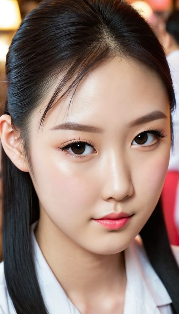 Tags: 21872187, SDXL
{"3": {"inputs": {"seed": 545446503736779, "steps": 64, "cfg": 7.75, "sampler_name": "dpmpp_2m", "scheduler": "karras", "denoise": 1.0, "model": ["27", 0], "positive": ["6", 0], "negative": ["7", 0], "latent_image": ["5", 0]}, "class_type": "KSampler"}, "4": {"inputs": {"ckpt_name": "juggernautXL_v8Rundiffusion.safetensors"}, "class_type": "CheckpointLoaderSimple"}, "5": {"inputs": {"width": 768, "height": 1344, "batch_size": 1}, "class_type": "EmptyLatentImage"}, "6": {"inputs": {"text": "21 year old girl, (taiwanese:0.96), (chinese:0.98), (cute:0.99), (eyelashes:1.11), (temptress:0.95), (double eyelids:1.05), (beautiful eyes:1.10), (seductive facial expression:0.99), (blush:1.14), (detailed face:0.97), (sexy lips:1.04), (idol:1.13), (pale skin:1.06), (slim:1.13), (seductive pose:0.95), (on all fours:1.06), (spreading ass cheeks:1.02), (from behind:1.06), (backboob:1.12), (a waitress in uniform:1.09) working at a restaurant, (film:1.03), (textured skin:1.00), (detailed skin:1.06), (candid cinema:1.05), (portra:1.07), (natural looking skin:1.01), (RAW:1.01), (soft lighting:1.03), (skin fuzz:1.05)", "clip": ["27", 1]}, "class_type": "CLIPTextEncode"}, "7": {"inputs": {"text": "(bad hands:1.14), (worst quality:1.14), (distorted:1.06), (low resolution:1.06), (watermark:1.10), (open mouth:1.06), (twisted:1.07)", "clip": ["27", 1]}, "class_type": "CLIPTextEncode"}, "8": {"inputs": {"samples": ["3", 0], "vae": ["4", 2]}, "class_type": "VAEDecode"}, "25": {"inputs": {"lora_name": "nudify_xl.safetensors", "strength_model": 0.04, "strength_clip": 0.08, "model": ["4", 0], "clip": ["4", 1]}, "class_type": "LoraLoader"}, "26": {"inputs": {"lora_name": "shirtlift_SDXL_v2.safetensors", "strength_model": 0.02, "strength_clip": 0.13, "model": ["25", 0], "clip": ["25", 1]}, "class_type": "LoraLoader"}, "27": {"inputs": {"lora_name": "PerfectEyesXL.safetensors", "strength_model": 0.15, "strength_clip": 0.14, "model": ["26", 0], "clip": ["26", 1]}, "class_type": "LoraLoader"}, "30": {"inputs": {"model_name": "4x_NMKD-Superscale-SP_178000_G.pth"}, "class_type": "UpscaleModelLoader"}, "31": {"inputs": {"upscale_model": ["30", 0], "image": ["8", 0]}, "class_type": "ImageUpscaleWithModel"}, "32": {"inputs": {"upscale_method": "lanczos", "scale_by": 0.5, "image": ["31", 0]}, "class_type": "ImageScaleBy"}, "33": {"inputs": {"pixels": ["32", 0], "vae": ["4", 2]}, "class_type": "VAEEncode"}, "34": {"inputs": {"seed": 545446503736779, "steps": 64, "cfg": 7.75, "sampler_name": "dpmpp_2m", "scheduler": "karras", "denoise": 0.3, "model": ["27", 0], "positive": ["6", 0], "negative": ["7", 0], "latent_image": ["33", 0]}, "class_type": "KSampler"}, "36": {"inputs": {"samples": ["34", 0], "vae": ["4", 2]}, "class_type": "VAEDecode"}, "39": {"inputs": {"filename_prefix": "comfyapi-1707538376680", "images": ["36", 0]}, "class_type": "SaveImage"}}