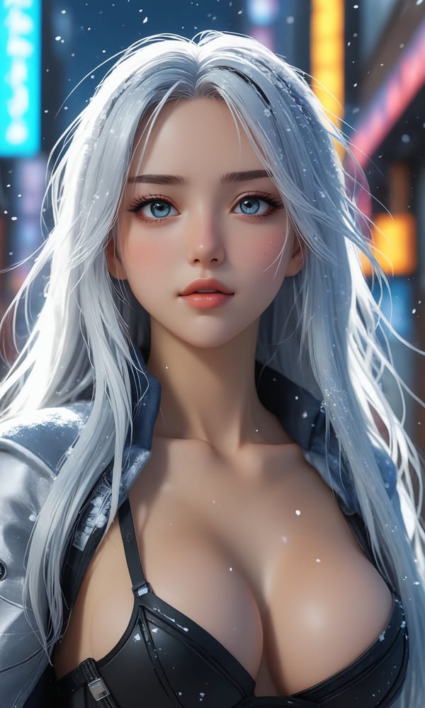 Tags: undefined
anime artwork a super sexy Anime girl with long hair, in 2099 city, snow flake, frozen buildings, cyberpunk style, high detailed on face, beatuiful eyes, best quality, 8k ((boobs out)), ((naked)), cinematic  photorealistic, 8k uhd natural lighting, raw, rich, intricate details, key visual, atmospheric lighting, 35mm photograph, film, bokeh, professional, 4k, highly detailed . anime style, key visual, vibrant, studio anime,  highly detailed
Negative prompt: photo, deformed, black and white, realism, disfigured, low contrast, ((bokeh)) Deviantart, ((bokeh)), Deviantart, jpeg , (worst quality, low quality, normal quality, lowres, low details, oversaturated, undersaturated, overexposed, underexposed, grayscale, bw, bad photo, bad photography, bad art:1.4), (watermark, signature, text font, username, error, logo, words, letters, digits, autograph, trademark, name:1.2), (blur, blurry, grainy), morbid, ugly, asymmetrical, mutated malformed, mutilated, poorly lit, bad shadow, draft, cropped, out of frame, cut off, censored, jpeg artifacts, out of focus, glitch, duplicate, (airbrushed, cartoon, anime, semi-realistic, cgi, render, blender, digital art, manga, amateur:1.3), (3D ,3D Game, 3D Game Scene, 3D Character:1.1), (bad hands, bad anatomy, bad body, bad face, bad teeth, bad arms, bad legs, deformities:1.3)
Steps: 5, Sampler: DPM++ SDE, CFG scale: 2, Seed: 1851830225, Size: 768x1280, Model hash: c8df560d29, Model: juggernautXL_v9Rdphoto2Lightning, Denoising strength: 0.3, Hires upscale: 1.5, Hires steps: 2, Hires upscaler: R-ESRGAN 4x+, Version: v1.7.0