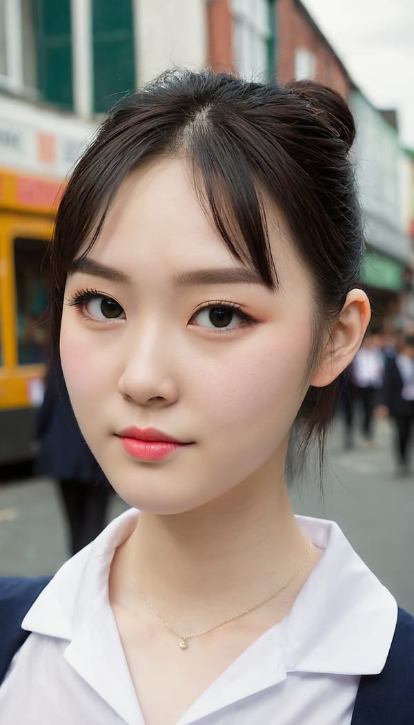 Tags: 21872187, SDXL
{"3": {"inputs": {"seed": 378404889713512, "steps": 64, "cfg": 6.87, "sampler_name": "dpmpp_2m", "scheduler": "karras", "denoise": 1.0, "model": ["27", 0], "positive": ["6", 0], "negative": ["7", 0], "latent_image": ["5", 0]}, "class_type": "KSampler"}, "4": {"inputs": {"ckpt_name": "juggernautXL_v8Rundiffusion.safetensors"}, "class_type": "CheckpointLoaderSimple"}, "5": {"inputs": {"width": 768, "height": 1344, "batch_size": 1}, "class_type": "EmptyLatentImage"}, "6": {"inputs": {"text": "22 year old girl, (irish:1.09), (chinese:0.95), (idol:1.06), (slim:0.98), (eyelashes:0.97), (sexy lips:0.95), (cute:1.02), (pale skin:1.04), (seductive facial expression:0.95), (blush:1.02), (seductive pose:1.06), (double eyelids:1.04), (temptress:1.05), (detailed face:1.13), (beautiful eyes:1.07), (perky ass:1.08), (exposed ass:1.07), (looking back:1.04), (sexy ass:1.08), (thigh gap:1.00), (school uniform:1.09), choker, busy street, (skin fuzz:1.07), (natural looking skin:1.07), (portra:1.05), (textured skin:1.05), (film:1.07), (RAW:1.02), (soft lighting:1.00), (detailed skin:1.02), (candid cinema:1.04)", "clip": ["27", 1]}, "class_type": "CLIPTextEncode"}, "7": {"inputs": {"text": "(open mouth:1.06), (bad hands:1.08), (twisted:1.09), (watermark:1.06), (low resolution:1.05), (distorted:1.06), (worst quality:1.10)", "clip": ["27", 1]}, "class_type": "CLIPTextEncode"}, "8": {"inputs": {"samples": ["3", 0], "vae": ["4", 2]}, "class_type": "VAEDecode"}, "25": {"inputs": {"lora_name": "nudify_xl.safetensors", "strength_model": 0.03, "strength_clip": 0.18, "model": ["4", 0], "clip": ["4", 1]}, "class_type": "LoraLoader"}, "26": {"inputs": {"lora_name": "shirtlift_SDXL_v2.safetensors", "strength_model": 0.18, "strength_clip": 0.11, "model": ["25", 0], "clip": ["25", 1]}, "class_type": "LoraLoader"}, "27": {"inputs": {"lora_name": "PerfectEyesXL.safetensors", "strength_model": 0.15, "strength_clip": 0.18, "model": ["26", 0], "clip": ["26", 1]}, "class_type": "LoraLoader"}, "30": {"inputs": {"model_name": "4x_NMKD-Superscale-SP_178000_G.pth"}, "class_type": "UpscaleModelLoader"}, "31": {"inputs": {"upscale_model": ["30", 0], "image": ["8", 0]}, "class_type": "ImageUpscaleWithModel"}, "32": {"inputs": {"upscale_method": "lanczos", "scale_by": 0.5, "image": ["31", 0]}, "class_type": "ImageScaleBy"}, "33": {"inputs": {"pixels": ["32", 0], "vae": ["4", 2]}, "class_type": "VAEEncode"}, "34": {"inputs": {"seed": 378404889713512, "steps": 64, "cfg": 6.87, "sampler_name": "dpmpp_2m", "scheduler": "karras", "denoise": 0.3, "model": ["27", 0], "positive": ["6", 0], "negative": ["7", 0], "latent_image": ["33", 0]}, "class_type": "KSampler"}, "36": {"inputs": {"samples": ["34", 0], "vae": ["4", 2]}, "class_type": "VAEDecode"}, "39": {"inputs": {"filename_prefix": "comfyapi-1707668678430", "images": ["36", 0]}, "class_type": "SaveImage"}}