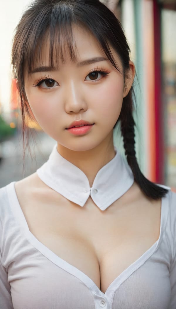 Tags: 21872187, SDXL
{"3": {"inputs": {"seed": 158206216944388, "steps": 64, "cfg": 6.03, "sampler_name": "dpmpp_2m", "scheduler": "karras", "denoise": 1.0, "model": ["27", 0], "positive": ["6", 0], "negative": ["7", 0], "latent_image": ["5", 0]}, "class_type": "KSampler"}, "4": {"inputs": {"ckpt_name": "juggernautxl.safetensors"}, "class_type": "CheckpointLoaderSimple"}, "5": {"inputs": {"width": 768, "height": 1344, "batch_size": 1}, "class_type": "EmptyLatentImage"}, "6": {"inputs": {"text": "23 year old girl, (chinese:1.13), (eyelashes:1.12), (beautiful eyes:1.03), (cute:1.05), (detailed face:0.97), (slim:1.01), (sexy lips:1.02), (seductive pose:1.14), (blush:0.99), (double eyelids:1.09), (pale skin:0.98), (temptress:1.06), (idol:1.11), (seductive facial expression:1.02), (in a seductive pose:1.09), (large perky breasts:0.96), (cleavage:1.14), (thigh gap:1.08), (school uniform:1.00), choker, busy street, (candid cinema:1.08), (skin fuzz:1.01), (natural looking skin:1.03), (RAW:1.01), (soft lighting:1.03), (film:1.09), (textured skin:1.02), (portra:1.07), (detailed skin:1.07)", "clip": ["27", 1]}, "class_type": "CLIPTextEncode"}, "7": {"inputs": {"text": "(twisted:1.08), (worst quality:1.05), (distorted:1.11), (bad hands:1.06), (open mouth:1.14), (watermark:1.11), (low resolution:1.14)", "clip": ["27", 1]}, "class_type": "CLIPTextEncode"}, "8": {"inputs": {"samples": ["3", 0], "vae": ["4", 2]}, "class_type": "VAEDecode"}, "25": {"inputs": {"lora_name": "nudify_xl.safetensors", "strength_model": 0.33, "strength_clip": 0.27, "model": ["4", 0], "clip": ["4", 1]}, "class_type": "LoraLoader"}, "26": {"inputs": {"lora_name": "shirtlift_SDXL_v2.safetensors", "strength_model": 0.07, "strength_clip": 0.09, "model": ["25", 0], "clip": ["25", 1]}, "class_type": "LoraLoader"}, "27": {"inputs": {"lora_name": "PerfectEyesXL.safetensors", "strength_model": 0.11, "strength_clip": 0.02, "model": ["26", 0], "clip": ["26", 1]}, "class_type": "LoraLoader"}, "30": {"inputs": {"model_name": "4x_NMKD-Superscale-SP_178000_G.pth"}, "class_type": "UpscaleModelLoader"}, "31": {"inputs": {"upscale_model": ["30", 0], "image": ["8", 0]}, "class_type": "ImageUpscaleWithModel"}, "32": {"inputs": {"upscale_method": "lanczos", "scale_by": 0.5, "image": ["31", 0]}, "class_type": "ImageScaleBy"}, "33": {"inputs": {"pixels": ["32", 0], "vae": ["4", 2]}, "class_type": "VAEEncode"}, "34": {"inputs": {"seed": 158206216944388, "steps": 64, "cfg": 6.03, "sampler_name": "dpmpp_2m", "scheduler": "karras", "denoise": 0.3, "model": ["27", 0], "positive": ["6", 0], "negative": ["7", 0], "latent_image": ["33", 0]}, "class_type": "KSampler"}, "36": {"inputs": {"samples": ["34", 0], "vae": ["4", 2]}, "class_type": "VAEDecode"}, "39": {"inputs": {"filename_prefix": "comfyapi-1731338660155", "images": ["36", 0]}, "class_type": "SaveImage"}}