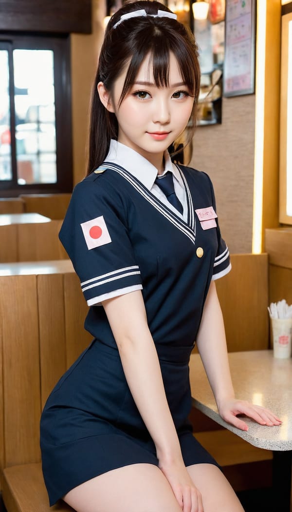 Tags: 21872187, SDXL
{"3": {"inputs": {"seed": 595093427848168, "steps": 32, "cfg": 7.11, "sampler_name": "dpmpp_2m", "scheduler": "karras", "denoise": 1.0, "model": ["27", 0], "positive": ["6", 0], "negative": ["7", 0], "latent_image": ["5", 0]}, "class_type": "KSampler"}, "4": {"inputs": {"ckpt_name": "juggernautXL_v8Rundiffusion.safetensors"}, "class_type": "CheckpointLoaderSimple"}, "5": {"inputs": {"width": 768, "height": 1344, "batch_size": 1}, "class_type": "EmptyLatentImage"}, "6": {"inputs": {"text": "19 year old girl, (japanese:1.10), (seductive facial expression:1.10), (cute:1.04), (temptress:1.00), (beautiful eyes:0.97), (eyelashes:1.06), (blush:1.05), (slim:1.08), (pale skin:1.14), (idol:1.06), (detailed face:1.00), (sexy lips:1.14), (seductive pose:1.12), (perky ass:1.14), (exposed ass:1.14), (looking back:1.13), (sexy ass:0.97), (thigh gap:1.01), (a waitress in uniform:1.02) working at a restaurant, (RAW:1.06), (natural looking skin:1.00), (skin fuzz:1.04), (film:1.09), (textured skin:1.03), (portra:1.02), (soft lighting:1.01), (candid cinema:1.04), (detailed skin:1.01)", "clip": ["27", 1]}, "class_type": "CLIPTextEncode"}, "7": {"inputs": {"text": "(low resolution:1.08), (watermark:1.08), (bad hands:1.11), (distorted:1.06), (open mouth:1.09), (twisted:1.09), (worst quality:1.07)", "clip": ["27", 1]}, "class_type": "CLIPTextEncode"}, "8": {"inputs": {"samples": ["3", 0], "vae": ["4", 2]}, "class_type": "VAEDecode"}, "25": {"inputs": {"lora_name": "nudify_xl.safetensors", "strength_model": 0.37, "strength_clip": 0.38, "model": ["4", 0], "clip": ["4", 1]}, "class_type": "LoraLoader"}, "26": {"inputs": {"lora_name": "shirtlift_SDXL_v2.safetensors", "strength_model": 0.01, "strength_clip": 0.15, "model": ["25", 0], "clip": ["25", 1]}, "class_type": "LoraLoader"}, "27": {"inputs": {"lora_name": "PerfectEyesXL.safetensors", "strength_model": 0.07, "strength_clip": 0.04, "model": ["26", 0], "clip": ["26", 1]}, "class_type": "LoraLoader"}, "30": {"inputs": {"model_name": "4x_NMKD-Superscale-SP_178000_G.pth"}, "class_type": "UpscaleModelLoader"}, "31": {"inputs": {"upscale_model": ["30", 0], "image": ["8", 0]}, "class_type": "ImageUpscaleWithModel"}, "32": {"inputs": {"upscale_method": "lanczos", "scale_by": 0.5, "image": ["31", 0]}, "class_type": "ImageScaleBy"}, "33": {"inputs": {"pixels": ["32", 0], "vae": ["4", 2]}, "class_type": "VAEEncode"}, "34": {"inputs": {"seed": 595093427848168, "steps": 32, "cfg": 7.11, "sampler_name": "dpmpp_2m", "scheduler": "karras", "denoise": 0.3, "model": ["27", 0], "positive": ["6", 0], "negative": ["7", 0], "latent_image": ["33", 0]}, "class_type": "KSampler"}, "36": {"inputs": {"samples": ["34", 0], "vae": ["4", 2]}, "class_type": "VAEDecode"}, "39": {"inputs": {"filename_prefix": "comfyapi-1708017654009", "images": ["36", 0]}, "class_type": "SaveImage"}}