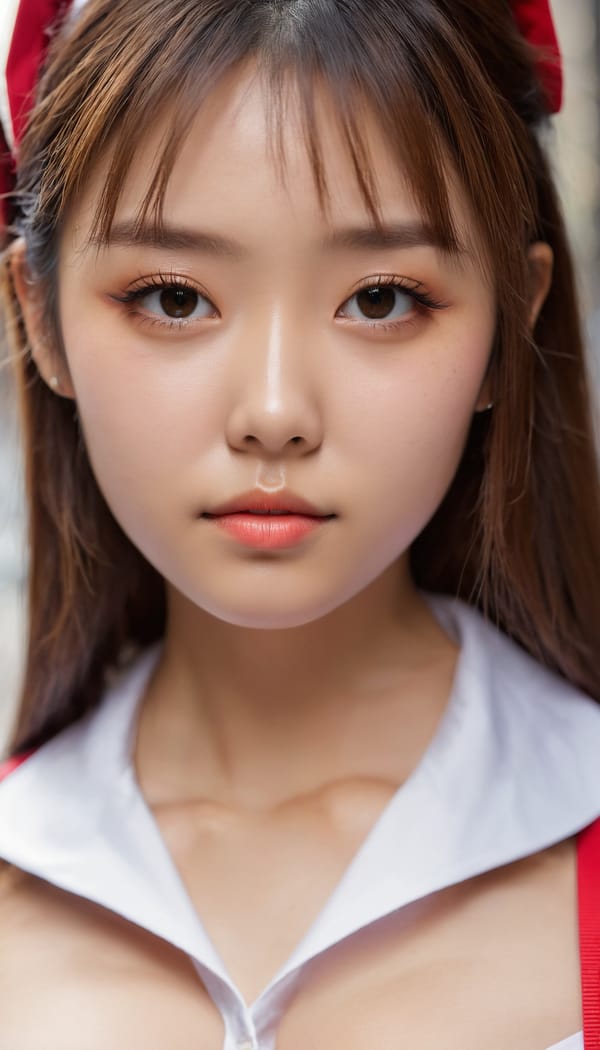 Tags: 21872187, SDXL
{"3": {"inputs": {"seed": 847870825378598, "steps": 32, "cfg": 7.38, "sampler_name": "dpmpp_2m", "scheduler": "karras", "denoise": 1.0, "model": ["27", 0], "positive": ["6", 0], "negative": ["7", 0], "latent_image": ["5", 0]}, "class_type": "KSampler"}, "4": {"inputs": {"ckpt_name": "juggernautxl.safetensors"}, "class_type": "CheckpointLoaderSimple"}, "5": {"inputs": {"width": 768, "height": 1344, "batch_size": 1}, "class_type": "EmptyLatentImage"}, "6": {"inputs": {"text": "20 year old girl, (slim:1.13), (double eyelids:1.11), (idol:0.98), (detailed face:1.05), (cute:0.96), (seductive facial expression:0.95), (temptress:0.98), (beautiful eyes:0.99), (seductive pose:1.10), (blush:0.97), (eyelashes:1.00), (sexy lips:1.13), (in a seductive pose:1.02), (large perky breasts:1.10), (cleavage:1.13), (thigh gap:1.06), (school uniform:1.05), choker, busy street, (film:1.07), (portra:1.09), (soft lighting:1.02), (detailed skin:1.08), (textured skin:1.01), (skin fuzz:1.09), (RAW:1.03), (natural looking skin:1.03), (candid cinema:1.05)", "clip": ["27", 1]}, "class_type": "CLIPTextEncode"}, "7": {"inputs": {"text": "(worst quality:1.10), (distorted:1.09), (twisted:1.10), (watermark:1.14), (open mouth:1.11), (bad hands:1.14)", "clip": ["27", 1]}, "class_type": "CLIPTextEncode"}, "8": {"inputs": {"samples": ["3", 0], "vae": ["4", 2]}, "class_type": "VAEDecode"}, "25": {"inputs": {"lora_name": "nudify_xl.safetensors", "strength_model": 0.37, "strength_clip": 0.11, "model": ["4", 0], "clip": ["4", 1]}, "class_type": "LoraLoader"}, "26": {"inputs": {"lora_name": "shirtlift_SDXL_v2.safetensors", "strength_model": 0.12, "strength_clip": 0.04, "model": ["25", 0], "clip": ["25", 1]}, "class_type": "LoraLoader"}, "27": {"inputs": {"lora_name": "PerfectEyesXL.safetensors", "strength_model": 0.09, "strength_clip": 0.14, "model": ["26", 0], "clip": ["26", 1]}, "class_type": "LoraLoader"}, "30": {"inputs": {"model_name": "4x_NMKD-Superscale-SP_178000_G.pth"}, "class_type": "UpscaleModelLoader"}, "31": {"inputs": {"upscale_model": ["30", 0], "image": ["8", 0]}, "class_type": "ImageUpscaleWithModel"}, "32": {"inputs": {"upscale_method": "lanczos", "scale_by": 0.5, "image": ["31", 0]}, "class_type": "ImageScaleBy"}, "33": {"inputs": {"pixels": ["32", 0], "vae": ["4", 2]}, "class_type": "VAEEncode"}, "34": {"inputs": {"seed": 847870825378598, "steps": 32, "cfg": 7.38, "sampler_name": "dpmpp_2m", "scheduler": "karras", "denoise": 0.3, "model": ["27", 0], "positive": ["6", 0], "negative": ["7", 0], "latent_image": ["33", 0]}, "class_type": "KSampler"}, "36": {"inputs": {"samples": ["34", 0], "vae": ["4", 2]}, "class_type": "VAEDecode"}, "39": {"inputs": {"filename_prefix": "comfyapi-1714633887856", "images": ["36", 0]}, "class_type": "SaveImage"}}