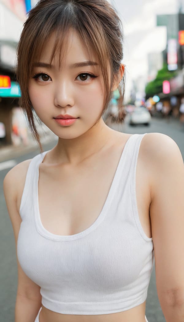 Tags: 21872187, SDXL
{"3": {"inputs": {"seed": 179094127358542, "steps": 32, "cfg": 5.0, "sampler_name": "dpmpp_2m", "scheduler": "karras", "denoise": 1.0, "model": ["27", 0], "positive": ["6", 0], "negative": ["7", 0], "latent_image": ["5", 0]}, "class_type": "KSampler"}, "4": {"inputs": {"ckpt_name": "juggernautxl.safetensors"}, "class_type": "CheckpointLoaderSimple"}, "5": {"inputs": {"width": 768, "height": 1344, "batch_size": 1}, "class_type": "EmptyLatentImage"}, "6": {"inputs": {"text": "18 year old girl, (japanese:1.00), (chinese:0.97), (idol:1.02), (double eyelids:1.07), (blush:1.03), (pale skin:1.04), (eyelashes:0.96), (cute:1.07), (sexy lips:1.07), (beautiful eyes:1.09), (temptress:1.04), (seductive pose:1.04), (detailed face:1.04), (slim:0.96), (seductive facial expression:1.10), (perky ass:1.14), (exposed ass:0.96), (looking back:1.01), (sexy ass:1.02), (thigh gap:1.04), (white tanktop:1.13), busy street, (textured skin:1.08), (portra:1.02), (RAW:1.00), (soft lighting:1.03), (detailed skin:1.03), (skin fuzz:1.05), (natural looking skin:1.09), (candid cinema:1.05), (film:1.05)", "clip": ["27", 1]}, "class_type": "CLIPTextEncode"}, "7": {"inputs": {"text": "(open mouth:1.09), (bad hands:1.07), (twisted:1.13), (worst quality:1.08), (watermark:1.14), (distorted:1.12), (low resolution:1.11)", "clip": ["27", 1]}, "class_type": "CLIPTextEncode"}, "8": {"inputs": {"samples": ["3", 0], "vae": ["4", 2]}, "class_type": "VAEDecode"}, "25": {"inputs": {"lora_name": "nudify_xl.safetensors", "strength_model": 0.13, "strength_clip": 0.16, "model": ["4", 0], "clip": ["4", 1]}, "class_type": "LoraLoader"}, "26": {"inputs": {"lora_name": "shirtlift_SDXL_v2.safetensors", "strength_model": 0.17, "strength_clip": 0.02, "model": ["25", 0], "clip": ["25", 1]}, "class_type": "LoraLoader"}, "27": {"inputs": {"lora_name": "PerfectEyesXL.safetensors", "strength_model": 0.09, "strength_clip": 0.16, "model": ["26", 0], "clip": ["26", 1]}, "class_type": "LoraLoader"}, "30": {"inputs": {"model_name": "4x_NMKD-Superscale-SP_178000_G.pth"}, "class_type": "UpscaleModelLoader"}, "31": {"inputs": {"upscale_model": ["30", 0], "image": ["8", 0]}, "class_type": "ImageUpscaleWithModel"}, "32": {"inputs": {"upscale_method": "lanczos", "scale_by": 0.5, "image": ["31", 0]}, "class_type": "ImageScaleBy"}, "33": {"inputs": {"pixels": ["32", 0], "vae": ["4", 2]}, "class_type": "VAEEncode"}, "34": {"inputs": {"seed": 179094127358542, "steps": 32, "cfg": 5.0, "sampler_name": "dpmpp_2m", "scheduler": "karras", "denoise": 0.3, "model": ["27", 0], "positive": ["6", 0], "negative": ["7", 0], "latent_image": ["33", 0]}, "class_type": "KSampler"}, "36": {"inputs": {"samples": ["34", 0], "vae": ["4", 2]}, "class_type": "VAEDecode"}, "39": {"inputs": {"filename_prefix": "comfyapi-1713564246057", "images": ["36", 0]}, "class_type": "SaveImage"}}