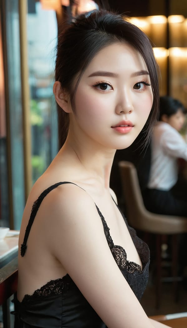 Tags: 21872187, SDXL
{"3": {"inputs": {"seed": 170728005069456, "steps": 64, "cfg": 5.65, "sampler_name": "dpmpp_2m", "scheduler": "karras", "denoise": 1.0, "model": ["27", 0], "positive": ["6", 0], "negative": ["7", 0], "latent_image": ["5", 0]}, "class_type": "KSampler"}, "4": {"inputs": {"ckpt_name": "juggernautxl.safetensors"}, "class_type": "CheckpointLoaderSimple"}, "5": {"inputs": {"width": 768, "height": 1344, "batch_size": 1}, "class_type": "EmptyLatentImage"}, "6": {"inputs": {"text": "21 year old girl, (chinese:0.97), (korean:1.13), (temptress:1.10), (seductive facial expression:1.07), (pale skin:1.14), (detailed face:1.13), (idol:0.97), (seductive pose:1.04), (cute:1.13), (slim:1.06), (beautiful eyes:1.01), (eyelashes:1.09), (blush:0.99), (sexy lips:1.08), (perky ass:1.05), (exposed ass:1.13), (looking back:1.05), (sexy ass:1.03), (thigh gap:1.06), (wearing a little black dress:0.97) at a fine dining restaurant, (candid cinema:1.06), (film:1.01), (portra:1.05), (skin fuzz:1.00), (detailed skin:1.09), (textured skin:1.03), (RAW:1.09), (natural looking skin:1.07), (soft lighting:1.08)", "clip": ["27", 1]}, "class_type": "CLIPTextEncode"}, "7": {"inputs": {"text": "(low resolution:1.06), (worst quality:1.13), (bad hands:1.13), (twisted:1.11), (open mouth:1.09), (distorted:1.11), (watermark:1.05)", "clip": ["27", 1]}, "class_type": "CLIPTextEncode"}, "8": {"inputs": {"samples": ["3", 0], "vae": ["4", 2]}, "class_type": "VAEDecode"}, "25": {"inputs": {"lora_name": "nudify_xl.safetensors", "strength_model": 0.15, "strength_clip": 0.08, "model": ["4", 0], "clip": ["4", 1]}, "class_type": "LoraLoader"}, "26": {"inputs": {"lora_name": "shirtlift_SDXL_v2.safetensors", "strength_model": 0.12, "strength_clip": 0.1, "model": ["25", 0], "clip": ["25", 1]}, "class_type": "LoraLoader"}, "27": {"inputs": {"lora_name": "PerfectEyesXL.safetensors", "strength_model": 0.07, "strength_clip": 0.15, "model": ["26", 0], "clip": ["26", 1]}, "class_type": "LoraLoader"}, "30": {"inputs": {"model_name": "4x_NMKD-Superscale-SP_178000_G.pth"}, "class_type": "UpscaleModelLoader"}, "31": {"inputs": {"upscale_model": ["30", 0], "image": ["8", 0]}, "class_type": "ImageUpscaleWithModel"}, "32": {"inputs": {"upscale_method": "lanczos", "scale_by": 0.5, "image": ["31", 0]}, "class_type": "ImageScaleBy"}, "33": {"inputs": {"pixels": ["32", 0], "vae": ["4", 2]}, "class_type": "VAEEncode"}, "34": {"inputs": {"seed": 170728005069456, "steps": 64, "cfg": 5.65, "sampler_name": "dpmpp_2m", "scheduler": "karras", "denoise": 0.3, "model": ["27", 0], "positive": ["6", 0], "negative": ["7", 0], "latent_image": ["33", 0]}, "class_type": "KSampler"}, "36": {"inputs": {"samples": ["34", 0], "vae": ["4", 2]}, "class_type": "VAEDecode"}, "39": {"inputs": {"filename_prefix": "comfyapi-1731587307934", "images": ["36", 0]}, "class_type": "SaveImage"}}