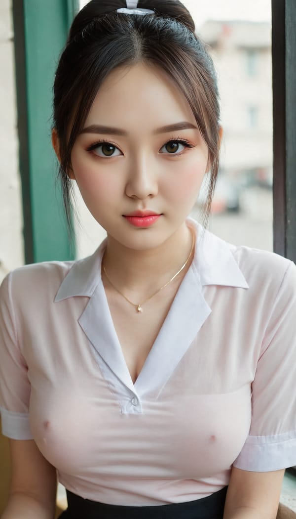 Tags: 21872187, SDXL
{"3": {"inputs": {"seed": 228470152395869, "steps": 32, "cfg": 5.72, "sampler_name": "dpmpp_2m", "scheduler": "karras", "denoise": 1.0, "model": ["27", 0], "positive": ["6", 0], "negative": ["7", 0], "latent_image": ["5", 0]}, "class_type": "KSampler"}, "4": {"inputs": {"ckpt_name": "juggernautXL_v8Rundiffusion.safetensors"}, "class_type": "CheckpointLoaderSimple"}, "5": {"inputs": {"width": 768, "height": 1344, "batch_size": 1}, "class_type": "EmptyLatentImage"}, "6": {"inputs": {"text": "27 year old girl, (ukrainian:1.06), (chinese:1.08), (slim:1.12), (cute:0.97), (seductive facial expression:1.12), (temptress:1.07), (eyelashes:1.11), (pale skin:1.04), (beautiful eyes:1.14), (sexy lips:1.14), (idol:1.01), (detailed face:1.05), (blush:1.11), (double eyelids:1.03), (in a seductive pose:1.09), (large perky breasts:1.10), (cleavage:1.10), (thigh gap:0.96), (school uniform:1.01), choker, busy street, (film:1.08), (portra:1.02), (textured skin:1.06), (detailed skin:1.06), (candid cinema:1.02), (soft lighting:1.04), (skin fuzz:1.04), (RAW:1.05), (natural looking skin:1.03)", "clip": ["27", 1]}, "class_type": "CLIPTextEncode"}, "7": {"inputs": {"text": "(worst quality:1.05), (open mouth:1.11), (bad hands:1.11), (twisted:1.07), (watermark:1.09), (distorted:1.07), (low resolution:1.05)", "clip": ["27", 1]}, "class_type": "CLIPTextEncode"}, "8": {"inputs": {"samples": ["3", 0], "vae": ["4", 2]}, "class_type": "VAEDecode"}, "25": {"inputs": {"lora_name": "nudify_xl.safetensors", "strength_model": 0.26, "strength_clip": 0.29, "model": ["4", 0], "clip": ["4", 1]}, "class_type": "LoraLoader"}, "26": {"inputs": {"lora_name": "shirtlift_SDXL_v2.safetensors", "strength_model": 0.1, "strength_clip": 0.1, "model": ["25", 0], "clip": ["25", 1]}, "class_type": "LoraLoader"}, "27": {"inputs": {"lora_name": "PerfectEyesXL.safetensors", "strength_model": 0.11, "strength_clip": 0.05, "model": ["26", 0], "clip": ["26", 1]}, "class_type": "LoraLoader"}, "30": {"inputs": {"model_name": "4x_NMKD-Superscale-SP_178000_G.pth"}, "class_type": "UpscaleModelLoader"}, "31": {"inputs": {"upscale_model": ["30", 0], "image": ["8", 0]}, "class_type": "ImageUpscaleWithModel"}, "32": {"inputs": {"upscale_method": "lanczos", "scale_by": 0.5, "image": ["31", 0]}, "class_type": "ImageScaleBy"}, "33": {"inputs": {"pixels": ["32", 0], "vae": ["4", 2]}, "class_type": "VAEEncode"}, "34": {"inputs": {"seed": 228470152395869, "steps": 32, "cfg": 5.72, "sampler_name": "dpmpp_2m", "scheduler": "karras", "denoise": 0.3, "model": ["27", 0], "positive": ["6", 0], "negative": ["7", 0], "latent_image": ["33", 0]}, "class_type": "KSampler"}, "36": {"inputs": {"samples": ["34", 0], "vae": ["4", 2]}, "class_type": "VAEDecode"}, "39": {"inputs": {"filename_prefix": "comfyapi-1708153473069", "images": ["36", 0]}, "class_type": "SaveImage"}}