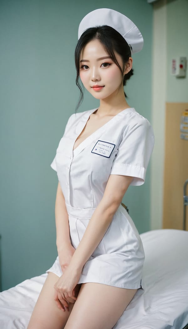 Tags: 21872187, SDXL
{"3": {"inputs": {"seed": 752126690133060, "steps": 64, "cfg": 6.33, "sampler_name": "dpmpp_2m", "scheduler": "karras", "denoise": 1.0, "model": ["27", 0], "positive": ["6", 0], "negative": ["7", 0], "latent_image": ["5", 0]}, "class_type": "KSampler"}, "4": {"inputs": {"ckpt_name": "juggernautxl.safetensors"}, "class_type": "CheckpointLoaderSimple"}, "5": {"inputs": {"width": 768, "height": 1344, "batch_size": 1}, "class_type": "EmptyLatentImage"}, "6": {"inputs": {"text": "23 year old girl, (chinese:1.12), (korean:1.09), (sexy lips:1.04), (blush:1.00), (seductive facial expression:1.09), (pale skin:1.07), (detailed face:0.99), (idol:1.05), (slim:1.10), (temptress:1.09), (cute:1.13), (eyelashes:0.96), (double eyelids:1.09), (seductive pose:1.00), (beautiful eyes:1.12), (perky ass:1.00), (exposed ass:1.01), (looking back:1.03), (sexy ass:1.07), (thigh gap:1.08), (nurse in uniform:1.12) working in a hospital ward, (textured skin:1.01), (candid cinema:1.01), (RAW:1.08), (portra:1.09), (natural looking skin:1.05), (detailed skin:1.01), (skin fuzz:1.03), (soft lighting:1.01), (film:1.08)", "clip": ["27", 1]}, "class_type": "CLIPTextEncode"}, "7": {"inputs": {"text": "(bad hands:1.07), (open mouth:1.12), (low resolution:1.09), (worst quality:1.14), (twisted:1.08), (distorted:1.11), (watermark:1.07)", "clip": ["27", 1]}, "class_type": "CLIPTextEncode"}, "8": {"inputs": {"samples": ["3", 0], "vae": ["4", 2]}, "class_type": "VAEDecode"}, "25": {"inputs": {"lora_name": "nudify_xl.safetensors", "strength_model": 0.01, "strength_clip": 0.37, "model": ["4", 0], "clip": ["4", 1]}, "class_type": "LoraLoader"}, "26": {"inputs": {"lora_name": "shirtlift_SDXL_v2.safetensors", "strength_model": 0.02, "strength_clip": 0.15, "model": ["25", 0], "clip": ["25", 1]}, "class_type": "LoraLoader"}, "27": {"inputs": {"lora_name": "PerfectEyesXL.safetensors", "strength_model": 0.15, "strength_clip": 0.09, "model": ["26", 0], "clip": ["26", 1]}, "class_type": "LoraLoader"}, "30": {"inputs": {"model_name": "4x_NMKD-Superscale-SP_178000_G.pth"}, "class_type": "UpscaleModelLoader"}, "31": {"inputs": {"upscale_model": ["30", 0], "image": ["8", 0]}, "class_type": "ImageUpscaleWithModel"}, "32": {"inputs": {"upscale_method": "lanczos", "scale_by": 0.5, "image": ["31", 0]}, "class_type": "ImageScaleBy"}, "33": {"inputs": {"pixels": ["32", 0], "vae": ["4", 2]}, "class_type": "VAEEncode"}, "34": {"inputs": {"seed": 752126690133060, "steps": 64, "cfg": 6.33, "sampler_name": "dpmpp_2m", "scheduler": "karras", "denoise": 0.3, "model": ["27", 0], "positive": ["6", 0], "negative": ["7", 0], "latent_image": ["33", 0]}, "class_type": "KSampler"}, "36": {"inputs": {"samples": ["34", 0], "vae": ["4", 2]}, "class_type": "VAEDecode"}, "39": {"inputs": {"filename_prefix": "comfyapi-1732748402213", "images": ["36", 0]}, "class_type": "SaveImage"}}