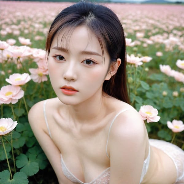 Tags: 21872187, SDXL
{"3": {"inputs": {"seed": 614121946514519, "steps": 32, "cfg": 7.93, "sampler_name": "dpmpp_2m", "scheduler": "karras", "denoise": 1.0, "model": ["27", 0], "positive": ["6", 0], "negative": ["7", 0], "latent_image": ["5", 0]}, "class_type": "KSampler"}, "4": {"inputs": {"ckpt_name": "leosamsHelloworldSDXL_helloworldSDXL32DPO.safetensors"}, "class_type": "CheckpointLoaderSimple"}, "5": {"inputs": {"width": 1024, "height": 1024, "batch_size": 1}, "class_type": "EmptyLatentImage"}, "6": {"inputs": {"text": "20 year old girl, (korean:1.08), (irish:1.09), (seductive facial expression:1.13), (eyelashes:1.06), (double eyelids:0.95), (pale skin:1.08), (idol:1.09), (temptress:1.10), (slim:1.03), (blush:1.14), (detailed face:0.99), (seductive pose:1.10), (beautiful eyes:0.95), (cute:1.04), (sexy lips:1.04), (perky ass:1.04), (exposed ass:1.09), (looking back:1.01), (sexy ass:1.05), (thigh gap:1.03), wearing (translucent clothes:1.07) on a flower field, (portra:1.01), (film:1.05), (skin fuzz:1.09), (detailed skin:1.05), (soft lighting:1.09), (RAW:1.01), (textured skin:1.01), (natural looking skin:1.06), (candid cinema:1.06)", "clip": ["27", 1]}, "class_type": "CLIPTextEncode"}, "7": {"inputs": {"text": "(twisted:1.06), (open mouth:1.10), (worst quality:1.08), (bad hands:1.05), (watermark:1.07), (distorted:1.14), (low resolution:1.11)", "clip": ["27", 1]}, "class_type": "CLIPTextEncode"}, "8": {"inputs": {"samples": ["3", 0], "vae": ["4", 2]}, "class_type": "VAEDecode"}, "25": {"inputs": {"lora_name": "nudify_xl.safetensors", "strength_model": 0.18, "strength_clip": 0.02, "model": ["4", 0], "clip": ["4", 1]}, "class_type": "LoraLoader"}, "26": {"inputs": {"lora_name": "shirtlift_SDXL_v2.safetensors", "strength_model": 0.12, "strength_clip": 0.07, "model": ["25", 0], "clip": ["25", 1]}, "class_type": "LoraLoader"}, "27": {"inputs": {"lora_name": "PerfectEyesXL.safetensors", "strength_model": 0.02, "strength_clip": 0.16, "model": ["26", 0], "clip": ["26", 1]}, "class_type": "LoraLoader"}, "30": {"inputs": {"model_name": "4x_NMKD-Superscale-SP_178000_G.pth"}, "class_type": "UpscaleModelLoader"}, "31": {"inputs": {"upscale_model": ["30", 0], "image": ["8", 0]}, "class_type": "ImageUpscaleWithModel"}, "32": {"inputs": {"upscale_method": "lanczos", "scale_by": 0.5, "image": ["31", 0]}, "class_type": "ImageScaleBy"}, "33": {"inputs": {"pixels": ["32", 0], "vae": ["4", 2]}, "class_type": "VAEEncode"}, "34": {"inputs": {"seed": 614121946514519, "steps": 32, "cfg": 7.93, "sampler_name": "dpmpp_2m", "scheduler": "karras", "denoise": 0.3, "model": ["27", 0], "positive": ["6", 0], "negative": ["7", 0], "latent_image": ["33", 0]}, "class_type": "KSampler"}, "36": {"inputs": {"samples": ["34", 0], "vae": ["4", 2]}, "class_type": "VAEDecode"}, "39": {"inputs": {"filename_prefix": "comfyapi-1708011890479", "images": ["36", 0]}, "class_type": "SaveImage"}}