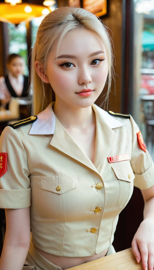 Tags: 21872187, SDXL
{"3": {"inputs": {"seed": 161033596553871, "steps": 64, "cfg": 7.0, "sampler_name": "dpmpp_2m", "scheduler": "karras", "denoise": 1.0, "model": ["27", 0], "positive": ["6", 0], "negative": ["7", 0], "latent_image": ["5", 0]}, "class_type": "KSampler"}, "4": {"inputs": {"ckpt_name": "juggernautxl.safetensors"}, "class_type": "CheckpointLoaderSimple"}, "5": {"inputs": {"width": 768, "height": 1344, "batch_size": 1}, "class_type": "EmptyLatentImage"}, "6": {"inputs": {"text": "18 year old girl, (irish:0.98), (chinese:1.11), (ukrainian:1.06), (russian:1.12), (seductive pose:1.12), (sexy lips:1.03), (seductive facial expression:0.96), (beautiful eyes:1.00), (blush:1.06), (cute:1.08), (detailed face:1.11), (pale skin:1.11), (double eyelids:1.03), (eyelashes:1.02), (temptress:1.04), (slim:1.12), (idol:0.99), (in a seductive pose:1.03), (large perky breasts:1.12), (cleavage:1.07), (thigh gap:1.07), (a waitress in uniform:1.11) working at a restaurant, (natural looking skin:1.03), (detailed skin:1.00), (RAW:1.03), (skin fuzz:1.08), (textured skin:1.07), (soft lighting:1.04), (candid cinema:1.04), (film:1.02), (portra:1.04)", "clip": ["27", 1]}, "class_type": "CLIPTextEncode"}, "7": {"inputs": {"text": "(low resolution:1.13), (worst quality:1.14), (watermark:1.10), (twisted:1.11), (distorted:1.08), (bad hands:1.10), (open mouth:1.10)", "clip": ["27", 1]}, "class_type": "CLIPTextEncode"}, "8": {"inputs": {"samples": ["3", 0], "vae": ["4", 2]}, "class_type": "VAEDecode"}, "25": {"inputs": {"lora_name": "nudify_xl.safetensors", "strength_model": 0.36, "strength_clip": 0.26, "model": ["4", 0], "clip": ["4", 1]}, "class_type": "LoraLoader"}, "26": {"inputs": {"lora_name": "shirtlift_SDXL_v2.safetensors", "strength_model": 0.16, "strength_clip": 0.16, "model": ["25", 0], "clip": ["25", 1]}, "class_type": "LoraLoader"}, "27": {"inputs": {"lora_name": "PerfectEyesXL.safetensors", "strength_model": 0.1, "strength_clip": 0.04, "model": ["26", 0], "clip": ["26", 1]}, "class_type": "LoraLoader"}, "30": {"inputs": {"model_name": "4x_NMKD-Superscale-SP_178000_G.pth"}, "class_type": "UpscaleModelLoader"}, "31": {"inputs": {"upscale_model": ["30", 0], "image": ["8", 0]}, "class_type": "ImageUpscaleWithModel"}, "32": {"inputs": {"upscale_method": "lanczos", "scale_by": 0.5, "image": ["31", 0]}, "class_type": "ImageScaleBy"}, "33": {"inputs": {"pixels": ["32", 0], "vae": ["4", 2]}, "class_type": "VAEEncode"}, "34": {"inputs": {"seed": 161033596553871, "steps": 64, "cfg": 7.0, "sampler_name": "dpmpp_2m", "scheduler": "karras", "denoise": 0.3, "model": ["27", 0], "positive": ["6", 0], "negative": ["7", 0], "latent_image": ["33", 0]}, "class_type": "KSampler"}, "36": {"inputs": {"samples": ["34", 0], "vae": ["4", 2]}, "class_type": "VAEDecode"}, "39": {"inputs": {"filename_prefix": "comfyapi-1727954072730", "images": ["36", 0]}, "class_type": "SaveImage"}}