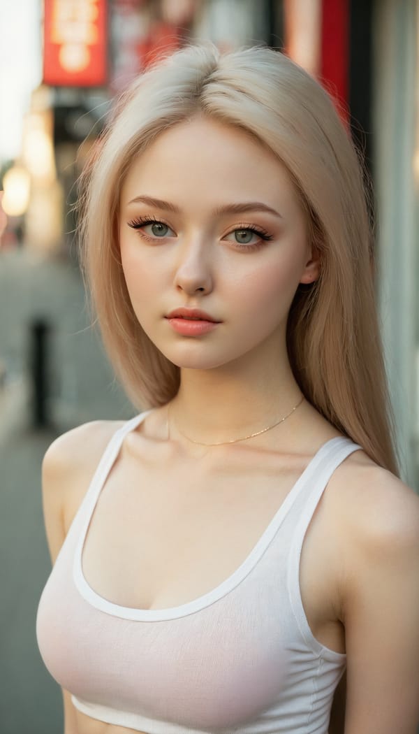 Tags: 21872187, SDXL
{"3": {"inputs": {"seed": 190109103123954, "steps": 64, "cfg": 7.37, "sampler_name": "dpmpp_2m", "scheduler": "karras", "denoise": 1.0, "model": ["27", 0], "positive": ["6", 0], "negative": ["7", 0], "latent_image": ["5", 0]}, "class_type": "KSampler"}, "4": {"inputs": {"ckpt_name": "juggernautxl.safetensors"}, "class_type": "CheckpointLoaderSimple"}, "5": {"inputs": {"width": 768, "height": 1344, "batch_size": 1}, "class_type": "EmptyLatentImage"}, "6": {"inputs": {"text": "18 year old girl, (russian:1.09), (blush:1.05), (cute:1.02), (pale skin:1.04), (seductive pose:0.98), (detailed face:1.00), (eyelashes:0.96), (seductive facial expression:1.02), (beautiful eyes:0.99), (sexy lips:1.03), (slim:1.09), (temptress:0.99), (idol:0.96), (double eyelids:0.98), (in a seductive pose:1.01), (large perky breasts:0.96), (cleavage:1.14), (thigh gap:1.07), (white tanktop:1.08), busy street, (film:1.00), (detailed skin:1.00), (natural looking skin:1.04), (textured skin:1.05), (portra:1.05), (soft lighting:1.08), (skin fuzz:1.08), (RAW:1.03), (candid cinema:1.01)", "clip": ["27", 1]}, "class_type": "CLIPTextEncode"}, "7": {"inputs": {"text": "(watermark:1.07), (distorted:1.14), (low resolution:1.13), (twisted:1.13), (open mouth:1.12), (bad hands:1.05), (worst quality:1.09)", "clip": ["27", 1]}, "class_type": "CLIPTextEncode"}, "8": {"inputs": {"samples": ["3", 0], "vae": ["4", 2]}, "class_type": "VAEDecode"}, "25": {"inputs": {"lora_name": "nudify_xl.safetensors", "strength_model": 0.08, "strength_clip": 0.1, "model": ["4", 0], "clip": ["4", 1]}, "class_type": "LoraLoader"}, "26": {"inputs": {"lora_name": "shirtlift_SDXL_v2.safetensors", "strength_model": 0.02, "strength_clip": 0.19, "model": ["25", 0], "clip": ["25", 1]}, "class_type": "LoraLoader"}, "27": {"inputs": {"lora_name": "PerfectEyesXL.safetensors", "strength_model": 0.17, "strength_clip": 0.11, "model": ["26", 0], "clip": ["26", 1]}, "class_type": "LoraLoader"}, "30": {"inputs": {"model_name": "4x_NMKD-Superscale-SP_178000_G.pth"}, "class_type": "UpscaleModelLoader"}, "31": {"inputs": {"upscale_model": ["30", 0], "image": ["8", 0]}, "class_type": "ImageUpscaleWithModel"}, "32": {"inputs": {"upscale_method": "lanczos", "scale_by": 0.5, "image": ["31", 0]}, "class_type": "ImageScaleBy"}, "33": {"inputs": {"pixels": ["32", 0], "vae": ["4", 2]}, "class_type": "VAEEncode"}, "34": {"inputs": {"seed": 190109103123954, "steps": 64, "cfg": 7.37, "sampler_name": "dpmpp_2m", "scheduler": "karras", "denoise": 0.3, "model": ["27", 0], "positive": ["6", 0], "negative": ["7", 0], "latent_image": ["33", 0]}, "class_type": "KSampler"}, "36": {"inputs": {"samples": ["34", 0], "vae": ["4", 2]}, "class_type": "VAEDecode"}, "39": {"inputs": {"filename_prefix": "comfyapi-1716240552646", "images": ["36", 0]}, "class_type": "SaveImage"}}
