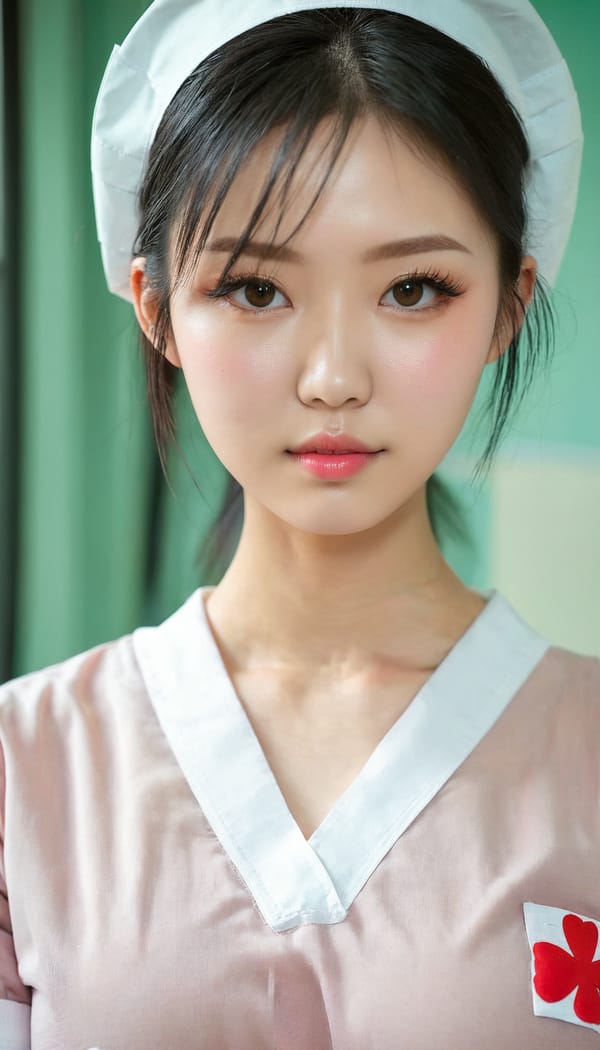 Tags: 21872187, SDXL
{"3": {"inputs": {"seed": 979657753430195, "steps": 32, "cfg": 7.54, "sampler_name": "dpmpp_2m", "scheduler": "karras", "denoise": 1.0, "model": ["27", 0], "positive": ["6", 0], "negative": ["7", 0], "latent_image": ["5", 0]}, "class_type": "KSampler"}, "4": {"inputs": {"ckpt_name": "juggernautxl.safetensors"}, "class_type": "CheckpointLoaderSimple"}, "5": {"inputs": {"width": 768, "height": 1344, "batch_size": 1}, "class_type": "EmptyLatentImage"}, "6": {"inputs": {"text": "20 year old girl, (irish:1.12), (chinese:0.97), (sexy lips:1.07), (beautiful eyes:1.11), (slim:0.95), (detailed face:0.99), (blush:0.97), (cute:1.06), (idol:1.11), (pale skin:0.95), (seductive facial expression:1.06), (double eyelids:1.01), (temptress:1.05), (eyelashes:1.03), (in a seductive pose:0.97), (large perky breasts:0.99), (cleavage:1.08), (thigh gap:1.05), (nurse in uniform:1.08) working in a hospital ward, (soft lighting:1.01), (RAW:1.07), (skin fuzz:1.05), (portra:1.03), (film:1.08), (textured skin:1.05), (detailed skin:1.05), (candid cinema:1.01), (natural looking skin:1.03)", "clip": ["27", 1]}, "class_type": "CLIPTextEncode"}, "7": {"inputs": {"text": "(bad hands:1.11), (watermark:1.12), (worst quality:1.11), (low resolution:1.08), (distorted:1.06), (twisted:1.14), (open mouth:1.08)", "clip": ["27", 1]}, "class_type": "CLIPTextEncode"}, "8": {"inputs": {"samples": ["3", 0], "vae": ["4", 2]}, "class_type": "VAEDecode"}, "25": {"inputs": {"lora_name": "nudify_xl.safetensors", "strength_model": 0.09, "strength_clip": 0.01, "model": ["4", 0], "clip": ["4", 1]}, "class_type": "LoraLoader"}, "26": {"inputs": {"lora_name": "shirtlift_SDXL_v2.safetensors", "strength_model": 0.16, "strength_clip": 0.05, "model": ["25", 0], "clip": ["25", 1]}, "class_type": "LoraLoader"}, "27": {"inputs": {"lora_name": "PerfectEyesXL.safetensors", "strength_model": 0.17, "strength_clip": 0.05, "model": ["26", 0], "clip": ["26", 1]}, "class_type": "LoraLoader"}, "30": {"inputs": {"model_name": "4x_NMKD-Superscale-SP_178000_G.pth"}, "class_type": "UpscaleModelLoader"}, "31": {"inputs": {"upscale_model": ["30", 0], "image": ["8", 0]}, "class_type": "ImageUpscaleWithModel"}, "32": {"inputs": {"upscale_method": "lanczos", "scale_by": 0.5, "image": ["31", 0]}, "class_type": "ImageScaleBy"}, "33": {"inputs": {"pixels": ["32", 0], "vae": ["4", 2]}, "class_type": "VAEEncode"}, "34": {"inputs": {"seed": 979657753430195, "steps": 32, "cfg": 7.54, "sampler_name": "dpmpp_2m", "scheduler": "karras", "denoise": 0.3, "model": ["27", 0], "positive": ["6", 0], "negative": ["7", 0], "latent_image": ["33", 0]}, "class_type": "KSampler"}, "36": {"inputs": {"samples": ["34", 0], "vae": ["4", 2]}, "class_type": "VAEDecode"}, "39": {"inputs": {"filename_prefix": "comfyapi-1713542620264", "images": ["36", 0]}, "class_type": "SaveImage"}}