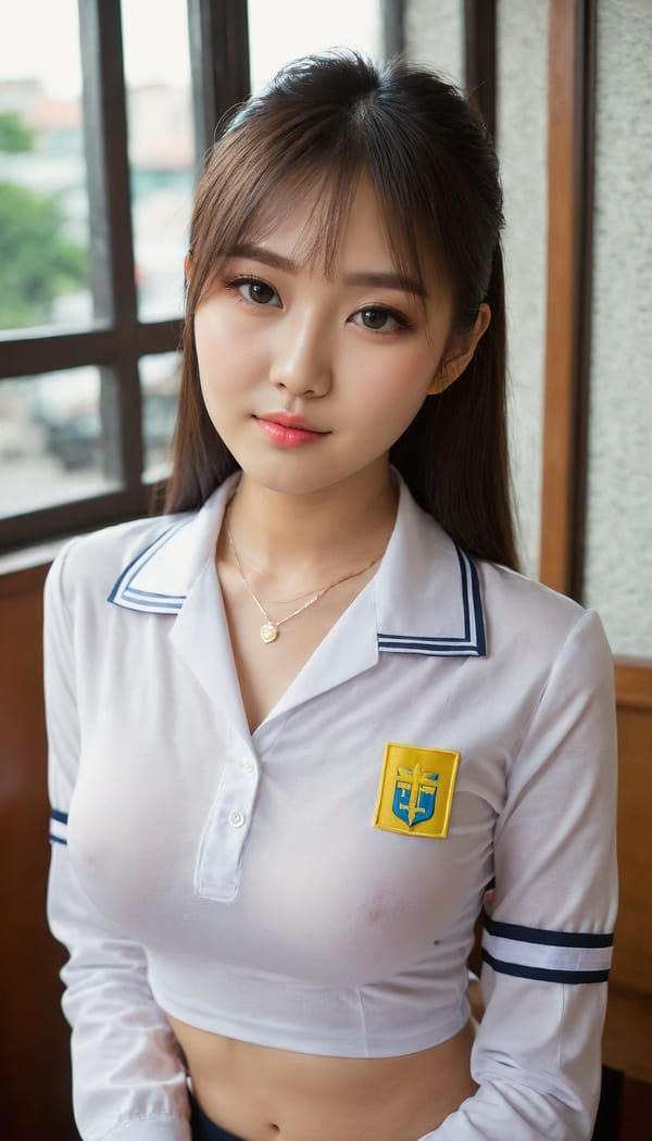 Tags: 21872187, SDXL
{"3": {"inputs": {"seed": 280789778182687, "steps": 64, "cfg": 6.43, "sampler_name": "dpmpp_2m", "scheduler": "karras", "denoise": 1.0, "model": ["27", 0], "positive": ["6", 0], "negative": ["7", 0], "latent_image": ["5", 0]}, "class_type": "KSampler"}, "4": {"inputs": {"ckpt_name": "juggernautXL_v8Rundiffusion.safetensors"}, "class_type": "CheckpointLoaderSimple"}, "5": {"inputs": {"width": 768, "height": 1344, "batch_size": 1}, "class_type": "EmptyLatentImage"}, "6": {"inputs": {"text": "25 year old girl, (ukrainian:1.14), (taiwanese:1.03), (seductive facial expression:1.08), (beautiful eyes:1.10), (idol:1.01), (seductive pose:1.03), (eyelashes:1.03), (detailed face:1.04), (double eyelids:1.01), (sexy lips:1.14), (blush:0.97), (temptress:1.01), (cute:1.14), (slim:1.12), (in a seductive pose:0.98), (large perky breasts:1.12), (cleavage:1.08), (thigh gap:1.12), (school uniform:1.08), choker, busy street, (film:1.08), (candid cinema:1.04), (detailed skin:1.05), (soft lighting:1.06), (textured skin:1.01), (RAW:1.03), (skin fuzz:1.04), (portra:1.06), (natural looking skin:1.09)", "clip": ["27", 1]}, "class_type": "CLIPTextEncode"}, "7": {"inputs": {"text": "(distorted:1.13), (twisted:1.11), (bad hands:1.13), (open mouth:1.09), (worst quality:1.10), (watermark:1.14), (low resolution:1.12)", "clip": ["27", 1]}, "class_type": "CLIPTextEncode"}, "8": {"inputs": {"samples": ["3", 0], "vae": ["4", 2]}, "class_type": "VAEDecode"}, "25": {"inputs": {"lora_name": "nudify_xl.safetensors", "strength_model": 0.16, "strength_clip": 0.34, "model": ["4", 0], "clip": ["4", 1]}, "class_type": "LoraLoader"}, "26": {"inputs": {"lora_name": "shirtlift_SDXL_v2.safetensors", "strength_model": 0.13, "strength_clip": 0.13, "model": ["25", 0], "clip": ["25", 1]}, "class_type": "LoraLoader"}, "27": {"inputs": {"lora_name": "PerfectEyesXL.safetensors", "strength_model": 0.07, "strength_clip": 0.19, "model": ["26", 0], "clip": ["26", 1]}, "class_type": "LoraLoader"}, "30": {"inputs": {"model_name": "4x_NMKD-Superscale-SP_178000_G.pth"}, "class_type": "UpscaleModelLoader"}, "31": {"inputs": {"upscale_model": ["30", 0], "image": ["8", 0]}, "class_type": "ImageUpscaleWithModel"}, "32": {"inputs": {"upscale_method": "lanczos", "scale_by": 0.5, "image": ["31", 0]}, "class_type": "ImageScaleBy"}, "33": {"inputs": {"pixels": ["32", 0], "vae": ["4", 2]}, "class_type": "VAEEncode"}, "34": {"inputs": {"seed": 280789778182687, "steps": 64, "cfg": 6.43, "sampler_name": "dpmpp_2m", "scheduler": "karras", "denoise": 0.3, "model": ["27", 0], "positive": ["6", 0], "negative": ["7", 0], "latent_image": ["33", 0]}, "class_type": "KSampler"}, "36": {"inputs": {"samples": ["34", 0], "vae": ["4", 2]}, "class_type": "VAEDecode"}, "39": {"inputs": {"filename_prefix": "comfyapi-1708060865584", "images": ["36", 0]}, "class_type": "SaveImage"}}