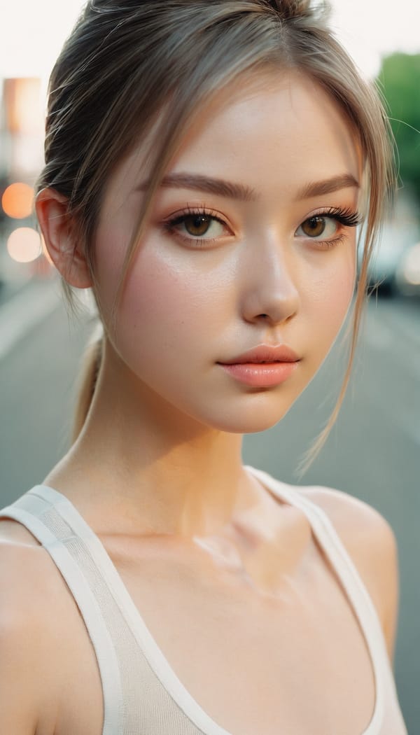 Tags: 21872187, SDXL
{"3": {"inputs": {"seed": 498757472718307, "steps": 32, "cfg": 7.85, "sampler_name": "dpmpp_2m", "scheduler": "karras", "denoise": 1.0, "model": ["27", 0], "positive": ["6", 0], "negative": ["7", 0], "latent_image": ["5", 0]}, "class_type": "KSampler"}, "4": {"inputs": {"ckpt_name": "juggernautxl.safetensors"}, "class_type": "CheckpointLoaderSimple"}, "5": {"inputs": {"width": 768, "height": 1344, "batch_size": 1}, "class_type": "EmptyLatentImage"}, "6": {"inputs": {"text": "24 year old girl, (beautiful eyes:1.07), (sexy lips:1.11), (temptress:1.08), (seductive facial expression:1.12), (eyelashes:1.02), (cute:1.05), (idol:1.13), (blush:1.13), (detailed face:1.14), (pale skin:0.97), (double eyelids:1.07), (slim:1.01), (seductive pose:0.97), (perky ass:1.00), (exposed ass:1.13), (looking back:1.12), (sexy ass:1.10), (thigh gap:1.03), (white tanktop:1.00), busy street, (natural looking skin:1.09), (candid cinema:1.05), (RAW:1.04), (detailed skin:1.00), (skin fuzz:1.03), (textured skin:1.03), (film:1.09), (portra:1.04), (soft lighting:1.00)", "clip": ["27", 1]}, "class_type": "CLIPTextEncode"}, "7": {"inputs": {"text": "(twisted:1.08), (low resolution:1.09), (worst quality:1.14), (open mouth:1.05), (watermark:1.06), (bad hands:1.08), (distorted:1.08)", "clip": ["27", 1]}, "class_type": "CLIPTextEncode"}, "8": {"inputs": {"samples": ["3", 0], "vae": ["4", 2]}, "class_type": "VAEDecode"}, "25": {"inputs": {"lora_name": "nudify_xl.safetensors", "strength_model": 0.15, "strength_clip": 0.16, "model": ["4", 0], "clip": ["4", 1]}, "class_type": "LoraLoader"}, "26": {"inputs": {"lora_name": "shirtlift_SDXL_v2.safetensors", "strength_model": 0.01, "strength_clip": 0.19, "model": ["25", 0], "clip": ["25", 1]}, "class_type": "LoraLoader"}, "27": {"inputs": {"lora_name": "PerfectEyesXL.safetensors", "strength_model": 0.09, "strength_clip": 0.19, "model": ["26", 0], "clip": ["26", 1]}, "class_type": "LoraLoader"}, "30": {"inputs": {"model_name": "4x_NMKD-Superscale-SP_178000_G.pth"}, "class_type": "UpscaleModelLoader"}, "31": {"inputs": {"upscale_model": ["30", 0], "image": ["8", 0]}, "class_type": "ImageUpscaleWithModel"}, "32": {"inputs": {"upscale_method": "lanczos", "scale_by": 0.5, "image": ["31", 0]}, "class_type": "ImageScaleBy"}, "33": {"inputs": {"pixels": ["32", 0], "vae": ["4", 2]}, "class_type": "VAEEncode"}, "34": {"inputs": {"seed": 498757472718307, "steps": 32, "cfg": 7.85, "sampler_name": "dpmpp_2m", "scheduler": "karras", "denoise": 0.3, "model": ["27", 0], "positive": ["6", 0], "negative": ["7", 0], "latent_image": ["33", 0]}, "class_type": "KSampler"}, "36": {"inputs": {"samples": ["34", 0], "vae": ["4", 2]}, "class_type": "VAEDecode"}, "39": {"inputs": {"filename_prefix": "comfyapi-1716711733328", "images": ["36", 0]}, "class_type": "SaveImage"}}