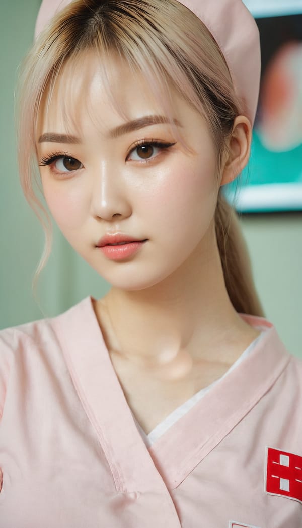 Tags: 21872187, SDXL
{"3": {"inputs": {"seed": 760677808608679, "steps": 32, "cfg": 6.41, "sampler_name": "dpmpp_2m", "scheduler": "karras", "denoise": 1.0, "model": ["27", 0], "positive": ["6", 0], "negative": ["7", 0], "latent_image": ["5", 0]}, "class_type": "KSampler"}, "4": {"inputs": {"ckpt_name": "juggernautxl.safetensors"}, "class_type": "CheckpointLoaderSimple"}, "5": {"inputs": {"width": 768, "height": 1344, "batch_size": 1}, "class_type": "EmptyLatentImage"}, "6": {"inputs": {"text": "20 year old girl, (russian:0.96), (japanese:0.97), (irish:0.96), (chinese:1.03), (sexy lips:1.10), (slim:1.00), (eyelashes:0.95), (beautiful eyes:1.10), (seductive pose:1.04), (idol:0.99), (detailed face:1.13), (double eyelids:1.05), (pale skin:0.96), (blush:1.08), (temptress:1.11), (seductive facial expression:1.04), (cute:0.99), (on all fours:0.95), (spreading ass cheeks:1.03), (from behind:1.01), (backboob:1.02), (nurse in uniform:1.03) working in a hospital ward, (film:1.06), (candid cinema:1.00), (detailed skin:1.06), (RAW:1.05), (natural looking skin:1.04), (textured skin:1.01), (portra:1.03), (skin fuzz:1.00), (soft lighting:1.02)", "clip": ["27", 1]}, "class_type": "CLIPTextEncode"}, "7": {"inputs": {"text": "(bad hands:1.08), (watermark:1.05), (twisted:1.13), (low resolution:1.09), (distorted:1.12), (open mouth:1.12), (worst quality:1.11)", "clip": ["27", 1]}, "class_type": "CLIPTextEncode"}, "8": {"inputs": {"samples": ["3", 0], "vae": ["4", 2]}, "class_type": "VAEDecode"}, "25": {"inputs": {"lora_name": "nudify_xl.safetensors", "strength_model": 0.31, "strength_clip": 0.2, "model": ["4", 0], "clip": ["4", 1]}, "class_type": "LoraLoader"}, "26": {"inputs": {"lora_name": "shirtlift_SDXL_v2.safetensors", "strength_model": 0.15, "strength_clip": 0.09, "model": ["25", 0], "clip": ["25", 1]}, "class_type": "LoraLoader"}, "27": {"inputs": {"lora_name": "PerfectEyesXL.safetensors", "strength_model": 0.08, "strength_clip": 0.0, "model": ["26", 0], "clip": ["26", 1]}, "class_type": "LoraLoader"}, "30": {"inputs": {"model_name": "4x_NMKD-Superscale-SP_178000_G.pth"}, "class_type": "UpscaleModelLoader"}, "31": {"inputs": {"upscale_model": ["30", 0], "image": ["8", 0]}, "class_type": "ImageUpscaleWithModel"}, "32": {"inputs": {"upscale_method": "lanczos", "scale_by": 0.5, "image": ["31", 0]}, "class_type": "ImageScaleBy"}, "33": {"inputs": {"pixels": ["32", 0], "vae": ["4", 2]}, "class_type": "VAEEncode"}, "34": {"inputs": {"seed": 760677808608679, "steps": 32, "cfg": 6.41, "sampler_name": "dpmpp_2m", "scheduler": "karras", "denoise": 0.3, "model": ["27", 0], "positive": ["6", 0], "negative": ["7", 0], "latent_image": ["33", 0]}, "class_type": "KSampler"}, "36": {"inputs": {"samples": ["34", 0], "vae": ["4", 2]}, "class_type": "VAEDecode"}, "39": {"inputs": {"filename_prefix": "comfyapi-1716484862705", "images": ["36", 0]}, "class_type": "SaveImage"}}