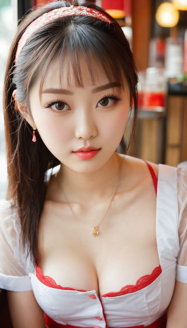 Tags: 21872187, SDXL
{"3": {"inputs": {"seed": 398189782102796, "steps": 32, "cfg": 6.28, "sampler_name": "dpmpp_2m", "scheduler": "karras", "denoise": 1.0, "model": ["27", 0], "positive": ["6", 0], "negative": ["7", 0], "latent_image": ["5", 0]}, "class_type": "KSampler"}, "4": {"inputs": {"ckpt_name": "juggernautxl.safetensors"}, "class_type": "CheckpointLoaderSimple"}, "5": {"inputs": {"width": 768, "height": 1344, "batch_size": 1}, "class_type": "EmptyLatentImage"}, "6": {"inputs": {"text": "20 year old girl, (chinese:1.02), (taiwanese:1.10), (temptress:1.06), (cute:0.99), (sexy lips:1.09), (seductive pose:0.95), (pale skin:1.06), (eyelashes:0.96), (blush:1.14), (beautiful eyes:0.99), (detailed face:1.09), (double eyelids:1.13), (seductive facial expression:1.00), (slim:1.10), (idol:1.00), (in a seductive pose:0.95), (large perky breasts:1.03), (cleavage:0.97), (thigh gap:1.12), (a waitress in uniform:0.98) working at a restaurant, (portra:1.01), (detailed skin:1.01), (skin fuzz:1.02), (natural looking skin:1.05), (textured skin:1.06), (candid cinema:1.05), (film:1.07), (soft lighting:1.06), (RAW:1.05)", "clip": ["27", 1]}, "class_type": "CLIPTextEncode"}, "7": {"inputs": {"text": "(low resolution:1.12), (open mouth:1.11), (watermark:1.11), (worst quality:1.14), (distorted:1.10), (twisted:1.09), (bad hands:1.10)", "clip": ["27", 1]}, "class_type": "CLIPTextEncode"}, "8": {"inputs": {"samples": ["3", 0], "vae": ["4", 2]}, "class_type": "VAEDecode"}, "25": {"inputs": {"lora_name": "nudify_xl.safetensors", "strength_model": 0.32, "strength_clip": 0.12, "model": ["4", 0], "clip": ["4", 1]}, "class_type": "LoraLoader"}, "26": {"inputs": {"lora_name": "shirtlift_SDXL_v2.safetensors", "strength_model": 0.09, "strength_clip": 0.06, "model": ["25", 0], "clip": ["25", 1]}, "class_type": "LoraLoader"}, "27": {"inputs": {"lora_name": "PerfectEyesXL.safetensors", "strength_model": 0.03, "strength_clip": 0.02, "model": ["26", 0], "clip": ["26", 1]}, "class_type": "LoraLoader"}, "30": {"inputs": {"model_name": "4x_NMKD-Superscale-SP_178000_G.pth"}, "class_type": "UpscaleModelLoader"}, "31": {"inputs": {"upscale_model": ["30", 0], "image": ["8", 0]}, "class_type": "ImageUpscaleWithModel"}, "32": {"inputs": {"upscale_method": "lanczos", "scale_by": 0.5, "image": ["31", 0]}, "class_type": "ImageScaleBy"}, "33": {"inputs": {"pixels": ["32", 0], "vae": ["4", 2]}, "class_type": "VAEEncode"}, "34": {"inputs": {"seed": 398189782102796, "steps": 32, "cfg": 6.28, "sampler_name": "dpmpp_2m", "scheduler": "karras", "denoise": 0.3, "model": ["27", 0], "positive": ["6", 0], "negative": ["7", 0], "latent_image": ["33", 0]}, "class_type": "KSampler"}, "36": {"inputs": {"samples": ["34", 0], "vae": ["4", 2]}, "class_type": "VAEDecode"}, "39": {"inputs": {"filename_prefix": "comfyapi-1726723200258", "images": ["36", 0]}, "class_type": "SaveImage"}}