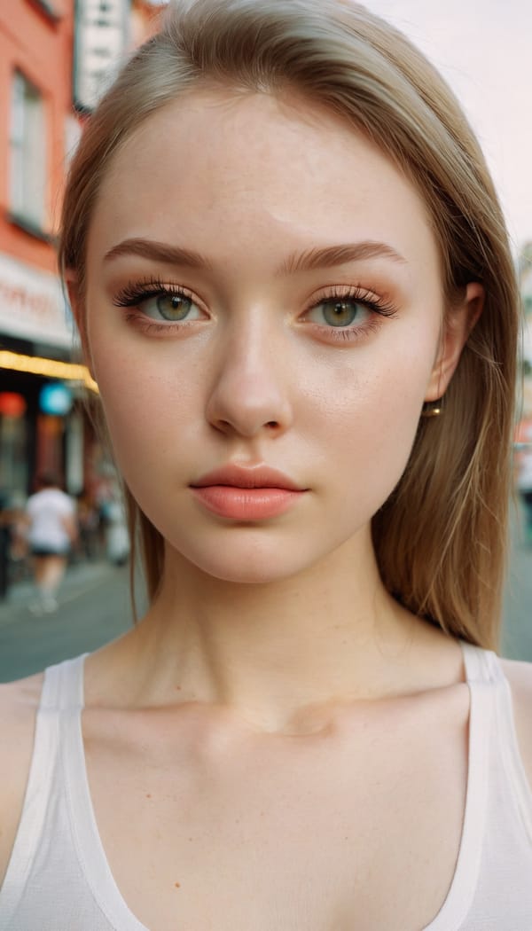 Tags: 21872187, SDXL
{"3": {"inputs": {"seed": 491311061689250, "steps": 32, "cfg": 7.73, "sampler_name": "dpmpp_2m", "scheduler": "karras", "denoise": 1.0, "model": ["27", 0], "positive": ["6", 0], "negative": ["7", 0], "latent_image": ["5", 0]}, "class_type": "KSampler"}, "4": {"inputs": {"ckpt_name": "juggernautxl.safetensors"}, "class_type": "CheckpointLoaderSimple"}, "5": {"inputs": {"width": 768, "height": 1344, "batch_size": 1}, "class_type": "EmptyLatentImage"}, "6": {"inputs": {"text": "21 year old girl, (russian:1.05), (irish:1.05), (eyelashes:1.01), (beautiful eyes:1.05), (sexy lips:1.14), (slim:1.14), (seductive facial expression:1.12), (detailed face:1.11), (seductive pose:0.96), (blush:1.11), (pale skin:1.04), (double eyelids:1.02), (cute:1.08), (idol:1.11), (temptress:1.08), (perky ass:1.05), (exposed ass:1.13), (looking back:1.06), (sexy ass:1.14), (thigh gap:1.09), (white tanktop:1.10), busy street, (candid cinema:1.08), (natural looking skin:1.08), (skin fuzz:1.05), (detailed skin:1.06), (RAW:1.08), (soft lighting:1.04), (textured skin:1.04), (portra:1.01), (film:1.04)", "clip": ["27", 1]}, "class_type": "CLIPTextEncode"}, "7": {"inputs": {"text": "(twisted:1.09), (watermark:1.12), (low resolution:1.12), (open mouth:1.11), (distorted:1.10), (bad hands:1.14)", "clip": ["27", 1]}, "class_type": "CLIPTextEncode"}, "8": {"inputs": {"samples": ["3", 0], "vae": ["4", 2]}, "class_type": "VAEDecode"}, "25": {"inputs": {"lora_name": "nudify_xl.safetensors", "strength_model": 0.27, "strength_clip": 0.11, "model": ["4", 0], "clip": ["4", 1]}, "class_type": "LoraLoader"}, "26": {"inputs": {"lora_name": "shirtlift_SDXL_v2.safetensors", "strength_model": 0.08, "strength_clip": 0.15, "model": ["25", 0], "clip": ["25", 1]}, "class_type": "LoraLoader"}, "27": {"inputs": {"lora_name": "PerfectEyesXL.safetensors", "strength_model": 0.1, "strength_clip": 0.17, "model": ["26", 0], "clip": ["26", 1]}, "class_type": "LoraLoader"}, "30": {"inputs": {"model_name": "4x_NMKD-Superscale-SP_178000_G.pth"}, "class_type": "UpscaleModelLoader"}, "31": {"inputs": {"upscale_model": ["30", 0], "image": ["8", 0]}, "class_type": "ImageUpscaleWithModel"}, "32": {"inputs": {"upscale_method": "lanczos", "scale_by": 0.5, "image": ["31", 0]}, "class_type": "ImageScaleBy"}, "33": {"inputs": {"pixels": ["32", 0], "vae": ["4", 2]}, "class_type": "VAEEncode"}, "34": {"inputs": {"seed": 491311061689250, "steps": 32, "cfg": 7.73, "sampler_name": "dpmpp_2m", "scheduler": "karras", "denoise": 0.3, "model": ["27", 0], "positive": ["6", 0], "negative": ["7", 0], "latent_image": ["33", 0]}, "class_type": "KSampler"}, "36": {"inputs": {"samples": ["34", 0], "vae": ["4", 2]}, "class_type": "VAEDecode"}, "39": {"inputs": {"filename_prefix": "comfyapi-1718852462155", "images": ["36", 0]}, "class_type": "SaveImage"}}