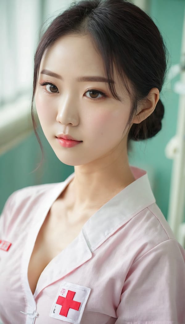 Tags: 21872187, SDXL
{"3": {"inputs": {"seed": 375902276180768, "steps": 64, "cfg": 6.63, "sampler_name": "dpmpp_2m", "scheduler": "karras", "denoise": 1.0, "model": ["27", 0], "positive": ["6", 0], "negative": ["7", 0], "latent_image": ["5", 0]}, "class_type": "KSampler"}, "4": {"inputs": {"ckpt_name": "juggernautxl.safetensors"}, "class_type": "CheckpointLoaderSimple"}, "5": {"inputs": {"width": 768, "height": 1344, "batch_size": 1}, "class_type": "EmptyLatentImage"}, "6": {"inputs": {"text": "26 year old girl, (korean:1.06), (chinese:0.96), (sexy lips:1.02), (cute:1.04), (blush:1.12), (idol:1.05), (eyelashes:0.96), (seductive facial expression:1.11), (pale skin:1.06), (seductive pose:0.97), (temptress:1.13), (beautiful eyes:0.95), (detailed face:1.12), (in a seductive pose:1.03), (large perky breasts:1.06), (cleavage:1.00), (thigh gap:0.95), (nurse in uniform:0.96) working in a hospital ward, (film:1.09), (portra:1.09), (skin fuzz:1.03), (textured skin:1.06), (detailed skin:1.04), (natural looking skin:1.06), (candid cinema:1.06), (RAW:1.00), (soft lighting:1.09)", "clip": ["27", 1]}, "class_type": "CLIPTextEncode"}, "7": {"inputs": {"text": "(bad hands:1.07), (twisted:1.08), (watermark:1.09), (low resolution:1.14), (distorted:1.13), (open mouth:1.12), (worst quality:1.10)", "clip": ["27", 1]}, "class_type": "CLIPTextEncode"}, "8": {"inputs": {"samples": ["3", 0], "vae": ["4", 2]}, "class_type": "VAEDecode"}, "25": {"inputs": {"lora_name": "nudify_xl.safetensors", "strength_model": 0.12, "strength_clip": 0.02, "model": ["4", 0], "clip": ["4", 1]}, "class_type": "LoraLoader"}, "26": {"inputs": {"lora_name": "shirtlift_SDXL_v2.safetensors", "strength_model": 0.06, "strength_clip": 0.14, "model": ["25", 0], "clip": ["25", 1]}, "class_type": "LoraLoader"}, "27": {"inputs": {"lora_name": "PerfectEyesXL.safetensors", "strength_model": 0.01, "strength_clip": 0.14, "model": ["26", 0], "clip": ["26", 1]}, "class_type": "LoraLoader"}, "30": {"inputs": {"model_name": "4x_NMKD-Superscale-SP_178000_G.pth"}, "class_type": "UpscaleModelLoader"}, "31": {"inputs": {"upscale_model": ["30", 0], "image": ["8", 0]}, "class_type": "ImageUpscaleWithModel"}, "32": {"inputs": {"upscale_method": "lanczos", "scale_by": 0.5, "image": ["31", 0]}, "class_type": "ImageScaleBy"}, "33": {"inputs": {"pixels": ["32", 0], "vae": ["4", 2]}, "class_type": "VAEEncode"}, "34": {"inputs": {"seed": 375902276180768, "steps": 64, "cfg": 6.63, "sampler_name": "dpmpp_2m", "scheduler": "karras", "denoise": 0.3, "model": ["27", 0], "positive": ["6", 0], "negative": ["7", 0], "latent_image": ["33", 0]}, "class_type": "KSampler"}, "36": {"inputs": {"samples": ["34", 0], "vae": ["4", 2]}, "class_type": "VAEDecode"}, "39": {"inputs": {"filename_prefix": "comfyapi-1725773165300", "images": ["36", 0]}, "class_type": "SaveImage"}}