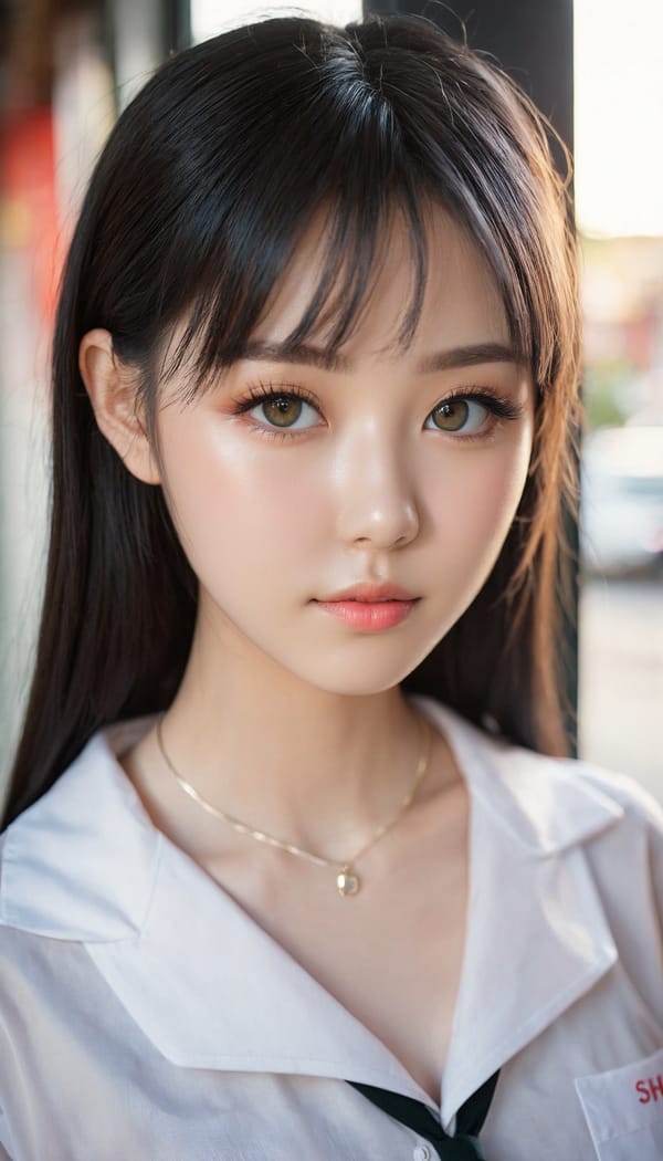 Tags: 21872187, SDXL
{"3": {"inputs": {"seed": 615391831098331, "steps": 64, "cfg": 6.68, "sampler_name": "dpmpp_2m", "scheduler": "karras", "denoise": 1.0, "model": ["27", 0], "positive": ["6", 0], "negative": ["7", 0], "latent_image": ["5", 0]}, "class_type": "KSampler"}, "4": {"inputs": {"ckpt_name": "juggernautxl.safetensors"}, "class_type": "CheckpointLoaderSimple"}, "5": {"inputs": {"width": 768, "height": 1344, "batch_size": 1}, "class_type": "EmptyLatentImage"}, "6": {"inputs": {"text": "21 year old girl, (blush:0.96), (slim:0.96), (double eyelids:1.05), (eyelashes:1.07), (idol:0.96), (beautiful eyes:1.02), (detailed face:1.03), (pale skin:1.04), (seductive pose:1.04), (seductive facial expression:1.04), (temptress:1.00), (sexy lips:1.01), (cute:1.12), (in a seductive pose:1.09), (large perky breasts:1.00), (cleavage:1.02), (thigh gap:1.10), (school uniform:1.08), choker, busy street, (skin fuzz:1.06), (textured skin:1.08), (natural looking skin:1.07), (soft lighting:1.01), (candid cinema:1.01), (portra:1.03), (film:1.04), (detailed skin:1.09), (RAW:1.05)", "clip": ["27", 1]}, "class_type": "CLIPTextEncode"}, "7": {"inputs": {"text": "(worst quality:1.08), (watermark:1.05), (open mouth:1.07), (twisted:1.12), (distorted:1.09), (bad hands:1.09), (low resolution:1.05)", "clip": ["27", 1]}, "class_type": "CLIPTextEncode"}, "8": {"inputs": {"samples": ["3", 0], "vae": ["4", 2]}, "class_type": "VAEDecode"}, "25": {"inputs": {"lora_name": "nudify_xl.safetensors", "strength_model": 0.06, "strength_clip": 0.37, "model": ["4", 0], "clip": ["4", 1]}, "class_type": "LoraLoader"}, "26": {"inputs": {"lora_name": "shirtlift_SDXL_v2.safetensors", "strength_model": 0.04, "strength_clip": 0.02, "model": ["25", 0], "clip": ["25", 1]}, "class_type": "LoraLoader"}, "27": {"inputs": {"lora_name": "PerfectEyesXL.safetensors", "strength_model": 0.01, "strength_clip": 0.04, "model": ["26", 0], "clip": ["26", 1]}, "class_type": "LoraLoader"}, "30": {"inputs": {"model_name": "4x_NMKD-Superscale-SP_178000_G.pth"}, "class_type": "UpscaleModelLoader"}, "31": {"inputs": {"upscale_model": ["30", 0], "image": ["8", 0]}, "class_type": "ImageUpscaleWithModel"}, "32": {"inputs": {"upscale_method": "lanczos", "scale_by": 0.5, "image": ["31", 0]}, "class_type": "ImageScaleBy"}, "33": {"inputs": {"pixels": ["32", 0], "vae": ["4", 2]}, "class_type": "VAEEncode"}, "34": {"inputs": {"seed": 615391831098331, "steps": 64, "cfg": 6.68, "sampler_name": "dpmpp_2m", "scheduler": "karras", "denoise": 0.3, "model": ["27", 0], "positive": ["6", 0], "negative": ["7", 0], "latent_image": ["33", 0]}, "class_type": "KSampler"}, "36": {"inputs": {"samples": ["34", 0], "vae": ["4", 2]}, "class_type": "VAEDecode"}, "39": {"inputs": {"filename_prefix": "comfyapi-1713414377077", "images": ["36", 0]}, "class_type": "SaveImage"}}