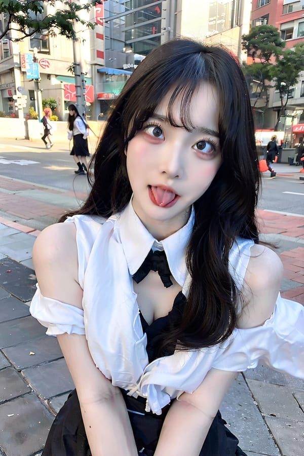 Tags: 21872187
<lora:mix4:0.51>, <lora:JapaneseDollLikeness_v15:0.56>, <lora:koreanDollLikeness:0.63>, <lora:taiwanDollLikeness_v20:0.56>, <lora:YaeMiko_Test:0.32>, (russian:0.91), (school uniform:1.12), (large breasts:1.11), choker, busy street in urban city, <lora:ahegao-x-v4:0.78>, ahegao face, pleasure, extremely detailed eyes, extremely detailed face, cute, (photorealistic:0.91), seductive smile, double eyelids, eyelashes, pale skin, full body portrait, textured skin, RAW, sharp, tall, (long slim legs:1.05), (thigh gap:0.96), solo
Negative prompt: sketches, anime, ugly, (worst quality:1.97)
Steps: 32, Sampler: DPM++ 2M Karras, CFG scale: 6.31, Seed: 1748504954, Size: 512x768, Model hash: fc2511737a, Model: chilloutmix_NiPrunedFp32Fix, Seed resize from: -1x-1, Denoising strength: 0.5, Version: v1.2.1, Hires upscale: 2.0, Hires steps: 16, Hires upscaler: ESRGAN_4x